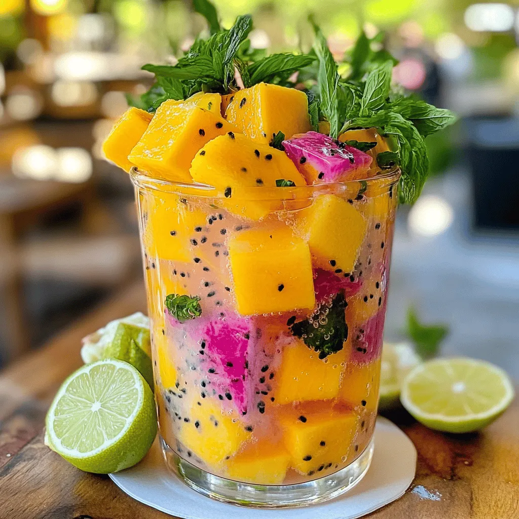 <strong>Was sind die Hauptbestandteile?</strong> Der Mango Dragonfruit Refresher hat einfache und frische Zutaten. Die Hauptbestandteile sind reife Mango und Dragonfruit. Diese beiden Früchte bringen viel Geschmack und Farbe in das Getränk. Außerdem brauchen wir Kokoswasser und frisch gepressten Limettensaft. Diese Zutaten sorgen für eine erfrischende Note.” /></p>
</p>
<h2>Wie kann man den Mango Dragonfruit Refresher zu Hause zubereiten?</h2>
</p>
<p>Um den Mango Dragonfruit Refresher zu Hause zuzubereiten, brauchst du frische Zutaten. Beginne mit einer reifen Mango und einer Dragonfruit. Beide Früchte bringen einen tollen Geschmack. Du kannst auch Kokoswasser und frischen Limettensaft verwenden. Diese Zutaten machen das Getränk frisch und lecker.</p>
</p>
<h3>Was ist das genaue Rezept für die Zubereitung?</h3>
</p>
<p>Das genaue Rezept ist einfach. Du schälst die Mango und schneidest sie in Stücke. Halbiere die Dragonfruit und löffle das Fruchtfleisch heraus. Gib beides in einen Mixer. Füge 500 ml kaltes Kokoswasser und 200 ml frisch gepressten Limettensaft hinzu. Danach kommen 2-3 Esslöffel Honig oder Agavendicksaft für die Süße dazu. Mixe alles gut, bis die Mischung ganz glatt ist. Bereite Gläser mit Eiswürfeln vor und gieße die Mischung hinein. Garniere mit frischen Minzeblättern und einem Stück Limette. So schnell ist dein Mango Dragonfruit Refresher fertig! Du findest das gesamte Rezept [hier](#).</p>
</p>
<h3>Welche Variationen des Rezepts sind möglich?</h3>
</p>
<p>Es gibt viele Variationen für diesen Refresher. Du kannst andere Früchte wie Ananas oder Erdbeeren hinzufügen. Diese Früchte bringen neue Geschmäcker ins Getränk. Auch eine Prise Chilipulver kann für einen kleinen Kick sorgen. Wenn du es cremiger magst, füge einen Schuss Kokosmilch hinzu. So wird der Refresher noch reichhaltiger.</p>
</p>
<h3>Tipps zur Anpassung der Süße und Zutaten?</h3>
</p>
<p>Um die Süße anzupassen, probiere die Mischung nach dem Mixen. Füge mehr Honig oder Agavendicksaft hinzu, wenn du es süßer magst. Du kannst auch den Limettensaft reduzieren, um die Süße zu erhöhen. Für eine weniger süße Variante nimm weniger Honig. Experimentiere mit den Zutaten, um deinen perfekten Mango Dragonfruit Refresher zu finden!</p>
</p>
<h2>Welche Variationen gibt es beim Mango Dragonfruit Refresher?</h2>
</p>
<p>Der Mango Dragonfruit Refresher ist ein beliebtes Getränk, das viele Variationen bietet. Beliebte Abwandlungen des Originals sind zum Beispiel die Verwendung von anderen Früchten. Du kannst Erdbeeren oder Ananas hinzufügen, um neue Geschmäcker zu kreieren. Diese Kombinationen bringen mehr Süße und Frische in dein Getränk.</p>
</p>
<p>Zusätzliche Zutaten können ebenfalls den Geschmack verändern. Du kannst Minze oder Basilikum hinzufügen, um eine frische Note zu erreichen. Auch ein Schuss Ingwer sorgt für einen würzigen Kick. Wenn du es spritziger magst, füge etwas Sprudelwasser hinzu. Diese Zutaten machen das Getränk noch interessanter und ansprechender.</p>
</p>
<p>Saisonale Variationen sind eine weitere tolle Option. Im Sommer kannst du frische Beeren verwenden. Im Herbst eignen sich Kürbisgewürze oder Zimt gut. Diese Kombinationen verleihen dem Mango Dragonfruit Refresher einen besonderen Touch und passen perfekt zur jeweiligen Jahreszeit.</p>
</p>
<p>Für die genauen Zubereitungsschritte, schau dir das Full Recipe an.</p>
</p>
<p><img decoding=