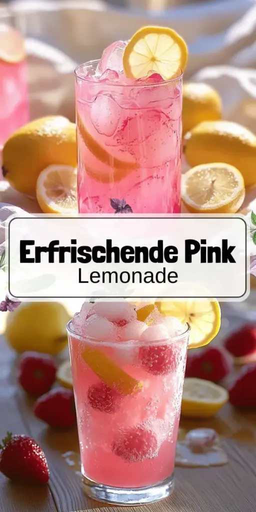 Entdecke das erfrischende Rezept für Whipped Pink Lemonade, das perfekt für heiße Sommertage ist! Mit frischen Zutaten wie Zitronen, Himbeeren und Sahne kannst du eine köstliche und cremige Lemonade zubereiten, die deine Gäste begeistert. Lerne einfache Zubereitungsschritte, kreative Variationen und beeindruckende Serviervorschläge kennen. Klicke jetzt, um die vollständige Anleitung zu erhalten und deine eigene erfrischende Pink Lemonade zu kreieren!