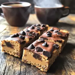 Um deine Mocha Chip Protein Riegel zuzubereiten, benötigst du folgende Hauptzutaten: - 1 Tasse Haferflocken - 1/2 Tasse Vanille-Protein-Pulver - 1/4 Tasse ungesüßtes Kakaopulver - 1/2 Tasse Mandelbutter - 1/4 Tasse Honig oder Ahornsirup - 1/2 Tasse gekühlter, gebrühter Kaffee - 1/2 Teelöffel Vanilleextrakt - 1/2 Tasse dunkle Schokoladenstückchen - 1/4 Teelöffel Meersalz Diese Zutaten geben den Riegeln einen köstlichen Geschmack und viele Nährstoffe. Die Haferflocken liefern Ballaststoffe, die wichtig für die Verdauung sind. Das Protein-Pulver sorgt für eine gute Eiweißquelle, die Muskelaufbau unterstützt. Mandelbutter fügt gesunde Fette hinzu, und Kakaopulver macht sie schokoladig. Falls du einige Zutaten nicht hast oder ändern möchtest, gibt es gute Alternativen: - Statt Haferflocken kannst du auch Quinoa verwenden. - Anstelle von Vanille-Protein-Pulver, nutze Schokoladen-Pulver. - Ersetze Mandelbutter durch Erdnussbutter oder Cashewbutter. - Honig kann durch Agavendicksaft oder Kokosblütenzucker ersetzt werden. - Verwende entkoffeinierten Kaffee, wenn du den Koffeingehalt reduzieren möchtest. Diese Alternativen bieten dir Flexibilität, ohne den Geschmack zu verlieren. Du kannst die Riegel so anpassen, dass sie deinem Geschmack entsprechen. Die Nährwertangaben für einen Riegel (bei 12 Portionen) sind wie folgt: - Kalorien: 180 - Eiweiß: 6 g - Kohlenhydrate: 20 g - Fett: 8 g - Ballaststoffe: 3 g - Zucker: 6 g Diese Riegel sind ein gesundes Snack-Option. Sie bieten dir einen guten Mix aus Energie und Nährstoffen. Du kannst sie nach dem Sport oder als kleinen Snack genießen. Probiere die Riegel aus dem [Full Recipe] und entdecke, wie lecker gesunde Snacks sein können! Heize deinen Ofen auf 175°C (350°F) vor. Nimm eine quadratische Backform (20x20 cm) und lege sie mit Backpapier aus. Lasse etwas Papier überhängen. So kannst du die Riegel später leicht herausnehmen. In einer großen Schüssel vermische die Haferflocken, das Vanille-Protein-Pulver, das Kakaopulver und das Meersalz. Rühre gut um, bis alles gleichmäßig verteilt ist. Es ist wichtig, dass die trockenen Zutaten gut vermischt sind, damit jeder Bissen lecker ist. In einer anderen Schüssel vermenge die Mandelbutter, den Honig oder Ahornsirup, den gekühlten Kaffee und den Vanilleextrakt. Rühre, bis die Masse glatt ist. Gieße dann diese Mischung in die Schüssel mit den trockenen Zutaten. Rühre alles gut um, bis ein dicker Teig entsteht. Falte vorsichtig die dunklen Schokoladenstückchen unter den Teig. Gib die Mischung in die vorbereitete Backform. Drücke den Teig mit einem Spatel gleichmäßig nach unten. Backe die Riegel für 20-25 Minuten, bis die Ränder fest sind. Lass die Riegel 10 Minuten im Blech abkühlen. Hebe sie dann vorsichtig mit dem Backpapier heraus. Lasse sie auf einem Kuchengitter vollständig abkühlen. Schneide die Riegel in gleichmäßige Stücke und genieße sie! Du findest die vollständige Anleitung im Full Recipe. Um die perfekte Textur für Ihre Mocha Chip Protein Riegel zu erreichen, gibt es einige Tricks. Verwenden Sie frische Haferflocken, da sie mehr Feuchtigkeit aufnehmen. Messen Sie die Zutaten genau. Zu viel Proteinpulver macht die Riegel trocken. Wenn der Teig zu fest ist, fügen Sie etwas mehr Kaffee oder Mandelbutter hinzu. Achten Sie darauf, den Teig nicht zu lange zu mischen. Eine gleichmäßige Mischung sorgt für eine angenehm chewy Konsistenz. Die Riegel bleiben frisch, wenn Sie sie richtig lagern. Wickeln Sie jeden Riegel in Frischhaltefolie. Legen Sie die Riegel dann in einen luftdichten Behälter. So bleiben sie bis zu einer Woche haltbar. Für längere Lagerung können Sie die Riegel einfrieren. So halten sie bis zu drei Monate. Lassen Sie sie einfach bei Raumtemperatur auftauen, bevor Sie genießen. Fügen Sie zusätzliche Aromen hinzu, um Ihre Riegel zu verfeinern. Ein Hauch von Zimt kann den Geschmack aufpeppen. Probieren Sie auch geröstete Nüsse oder getrocknete Früchte. Wenn Sie es schokoladiger möchten, fügen Sie mehr Schokoladenstückchen hinzu. Ein Spritzer Espresso verstärkt den Kaffee-Geschmack. Seien Sie kreativ und passen Sie die Riegel an Ihren Geschmack an. {{image_4}} Für eine vegane Variante der Mocha Chip Protein Riegel können Sie einige einfache Änderungen vornehmen. Ersetzen Sie die Honig oder den Ahornsirup durch Agavendicksaft. Für die Mandelbutter können Sie Erdnussbutter oder eine andere Nussbutter verwenden. Achten Sie darauf, dass das Protein-Pulver pflanzlich ist. So bleibt die Rezeptur rein pflanzlich und lecker. Es gibt viele Möglichkeiten, den Geschmack Ihrer Protein Riegel zu variieren. Fügen Sie zum Beispiel ein paar Esslöffel Erdnussbutter hinzu, um einen nussigen Geschmack zu erzielen. Sie können auch verschiedene Extrakte wie Mandel- oder Kokosnuss verwenden. Für einen fruchtigen Kick probieren Sie getrocknete Früchte oder Gewürze wie Zimt. Diese Variationen machen die Riegel spannend und lecker. Wenn Sie einen besonders schokoladigen Riegel möchten, erhöhen Sie die Menge der Schokoladenstückchen auf eine ganze Tasse. Sie können auch Schokoladenproteinpulver anstelle von Vanille verwenden. Fügen Sie zusätzlich einige Kakaonibs hinzu. Diese kleinen Stücke bringen extra Crunch und Schokoladengeschmack. So genießen Sie den vollen Schokoladengenuss in jedem Bissen. Die Lagerung deiner Mocha Chip Protein Riegel ist wichtig. Bewahre die Riegel in einem luftdichten Behälter auf. So bleiben sie frisch und weich. Stelle den Behälter an einem kühlen, trockenen Ort. Eine Kühlung im Kühlschrank ist auch möglich, aber nicht nötig. Wenn du die Riegel länger aufbewahren möchtest, friere sie ein. Schneide die Riegel in Stücke, bevor du sie einfrierst. Wickel jede Portion in Frischhaltefolie oder lege sie in einen Gefrierbeutel. Beschrifte den Beutel mit dem Datum. So weißt du, wie lange sie bereits eingefroren sind. Die Riegel halten sich im Kühlschrank bis zu einer Woche. Im Gefrierfach sind sie bis zu drei Monate haltbar. Achte darauf, die Riegel innerhalb dieser Zeit zu essen. So bleiben Geschmack und Nährstoffe erhalten. Mocha Chip Protein Riegel halten sich in einem luftdichten Behälter etwa eine Woche. Wenn du sie kühl und trocken lagerst, bleiben sie frisch. In einem Kühlschrank können sie bis zu zwei Wochen gut bleiben. Ja, du kannst die Riegel einfrieren. Wickel sie einzeln in Frischhaltefolie und lege sie in einen Gefrierbeutel. So bleiben sie bis zu drei Monate haltbar. Wenn du einen Snack brauchst, nimm einfach einen Riegel heraus und lass ihn bei Raumtemperatur auftauen. Ja, die Riegel sind gesund! Sie enthalten Haferflocken, die Ballaststoffe liefern. Das Proteinpulver unterstützt den Muskelaufbau. Die dunklen Schokoladenstückchen bringen Geschmack und Antioxidantien. Du bekommst Energie, ohne viel Zucker. Du kannst ein bis zwei Riegel pro Tag essen. Sie sind eine gute Quelle für Energie und Nährstoffe. Achte darauf, sie in deine Gesamtaufnahme zu integrieren. Das hilft, die richtige Balance zu halten. Die Mocha Chip Protein Riegel sind einfach zuzubereiten und sehr lecker. Wir haben die wichtigen Zutaten, Schritt-für-Schritt-Anleitungen und wertvolle Tipps behandelt. Auch Variationen und Lagerungshinweise waren dabei. Diese Riegel bieten gesunde Snacks für jeden Tag. Du kannst sie anpassen und für jede Vorliebe nutzen. Sei kreativ mit Aromen und genieße die Vorteile gesunder Snacks. Entwickle deine eigene Version und teile sie gern!