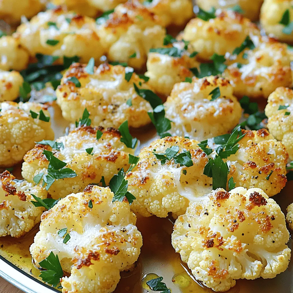 - 1 große Blumenkohlkopf, in Röschen zerteilt - 3 Esslöffel Olivenöl - 4 Knoblauchzehen, fein gehackt - 1 Teelöffel Salz - ½ Teelöffel schwarzer Pfeffer - ¾ Tasse frisch geriebener Parmesan - 1 Teelöffel italienische Kräuter - Frische Petersilie, gehackt (zum Garnieren) Die Zutaten für Knoblauch Parmesan Röstblumenkohl sind einfach und frisch. Der Blumenkohl ist der Hauptdarsteller in diesem Gericht. Wählen Sie einen festen Kopf ohne braune Stellen. Die Röschen geben eine tolle Textur beim Rösten. Olivenöl ist wichtig, da es hilft, die Röschen schön knusprig zu machen. Der Geschmack von frischem Knoblauch bringt ein tolles Aroma. Achten Sie darauf, ihn fein zu hacken, damit er gut verteilt wird. Für die Würze verwenden wir Salz und schwarzen Pfeffer. Diese bringen den Geschmack des Blumenkohls zur Geltung. Parmesan fügt eine köstliche, würzige Note hinzu. Ich empfehle, frisch geriebenen Parmesan zu verwenden. Er schmilzt besser als der vorgeriebene Käse. Italienische Kräuter verleihen dem Gericht eine besondere Tiefe. Petersilie als Garnitur bringt Farbe und einen frischen Geschmack. Alle Zutaten zusammen ergeben ein einfaches, aber sehr leckeres Gericht. Für das vollständige Rezept können Sie die Anleitung unter [Full Recipe] finden. Heize deinen Ofen auf 220°C (425°F) vor. Das gibt deinem Blumenkohl die perfekte Hitze zum Rösten. Lege ein Backblech mit Backpapier aus. Das macht die Reinigung später viel einfacher. Nimm die Blumenkohlröschen und lege sie in eine große Schüssel. Füge 3 Esslöffel Olivenöl, 4 fein gehackte Knoblauchzehen, 1 Teelöffel Salz und ½ Teelöffel schwarzen Pfeffer hinzu. Vermische alles gut. Achte darauf, dass jedes Röschen gleichmäßig mit der Mischung bedeckt ist. Verteile den gewürzten Blumenkohl gleichmäßig auf dem Backblech. Die Röschen sollten sich nicht überlappen. Röste den Blumenkohl für 20 Minuten. Rühre nach 10 Minuten um, damit er gleichmäßig bräunt. Nach 20 Minuten nimm das Blech aus dem Ofen. Streue ¾ Tasse frisch geriebenen Parmesan und 1 Teelöffel italienische Kräuter darüber. Mische vorsichtig. Gib das Blech zurück in den Ofen und röste weitere 5-7 Minuten. Der Käse sollte schmelzen und blubbern. Lass den Blumenkohl kurz abkühlen und garniere ihn mit frischer Petersilie. Für das ganze Rezept schau dir den [Full Recipe] an. Bei der Auswahl von frischem Blumenkohl sind einige Punkte wichtig. Achten Sie auf feste Köpfe, die keine braunen Flecken haben. Die Blätter sollten grün und knackig wirken. Die ideale Größe liegt zwischen einem halben und einem ganzen Kilo. Ein kleinerer Blumenkohl hat oft zarte Röschen. Die Farbe sollte hell und gleichmäßig sein. Die Temperatur ist entscheidend. Heizen Sie den Ofen auf 220°C vor. Rösten Sie den Blumenkohl etwa 20 Minuten. Rühren Sie die Röschen nach der Hälfte der Zeit um. So röstet er gleichmäßig und wird knusprig. Wenn der Blumenkohl goldbraun ist, ist er perfekt. Servieren Sie den Knoblauch-Parmesan-Röstblumenkohl mit verschiedenen Beilagen. Reis oder Quinoa passen gut dazu. Auch ein frischer Salat macht das Gericht lebendig. Für besondere Anlässe können Sie den Blumenkohl in einer schönen Auflaufform präsentieren. Garnieren Sie mit Parmesansplittern für einen besonderen Look. {{image_4}} Für die Käseliebhaber gibt es viele Möglichkeiten. Du kannst Veggie-Alternativen für Käse nutzen. Produkte auf Pflanzenbasis bieten einen tollen Geschmack. Zusätzlich kannst du mit anderen Käsesorten experimentieren. Probiere Gouda oder Cheddar für eine neue Note. Diese Abwandlungen bringen frischen Wind in dein Rezept. Das Hinzufügen von Gewürzen macht dein Gericht lebendig. Paprika gibt eine süße Note, während Kreuzkümmel einen warmen Geschmack bringt. Du kannst auch frische Kräuter wie Thymian oder Rosmarin verwenden. Diese Kräuter fügen einen tollen Duft und Geschmack hinzu. Experimentiere mit verschiedenen Kombinationen, um deine Lieblingsgeschmäcker zu finden. Wenn du eine vegane Version möchtest, gibt es einfache Tipps. Du kannst den Käse ganz weglassen oder Hefeflocken verwenden. Hefeflocken geben einen käsigen Geschmack ohne Milchprodukte. So bleibt dein Blumenkohl lecker und gesund. Diese Optionen machen das Rezept für alle zugänglich. Für das vollständige Rezept kannst du hier klicken: [Full Recipe]. Um Ihren Knoblauch Parmesan Röstblumenkohl frisch zu halten, bewahren Sie ihn in einem luftdichten Behälter auf. So bleibt der Geschmack und die Textur gut erhalten. Stellen Sie sicher, dass der Blumenkohl vollständig abgekühlt ist, bevor Sie ihn lagern. Die Reste sind im Kühlschrank bis zu drei Tage haltbar. Nach dieser Zeit kann der Geschmack nachlassen. Wenn Sie den Röstblumenkohl aufwärmen wollen, gibt es zwei gute Methoden. Die beste Methode ist der Ofen. Heizen Sie ihn auf 180°C (350°F) vor. Verteilen Sie den Blumenkohl auf einem Backblech und rösten Sie ihn etwa 10 bis 15 Minuten. So bleibt er knusprig. Die Mikrowelle ist schnell, aber der Blumenkohl kann weich werden. Wärmen Sie ihn in der Mikrowelle für 1 bis 2 Minuten auf. Wenn Sie Röstblumenkohl einfrieren möchten, lassen Sie ihn zuerst abkühlen. Legen Sie ihn in einen Gefrierbeutel oder einen luftdichten Behälter. So bleibt er bis zu drei Monate frisch. Zum Auftauen legen Sie ihn über Nacht in den Kühlschrank. Um ihn zuzubereiten, rösten Sie ihn einfach im Ofen, bis er heiß und knusprig ist. So bleibt der Geschmack fast wie frisch zubereitet. Blumenkohl ist sehr gesund. Er hat wenig Kalorien und viele Nährstoffe. Eine Tasse Blumenkohl hat etwa 25 Kalorien. Er ist reich an Vitamin C, K und Folsäure. Blumenkohl enthält auch Ballaststoffe, die gut für die Verdauung sind. Diese Nährstoffe können das Immunsystem stärken. Blumenkohl hat Antioxidantien, die helfen, Zellen zu schützen. Er kann auch das Risiko für einige Krankheiten senken. Er ist also eine großartige Wahl für eine gesunde Ernährung. Ja, du kannst viele andere Gemüsesorten rösten. Zum Beispiel sind Karotten, Brokkoli und Paprika tolle Optionen. Jedes Gemüse hat seinen eigenen Geschmack und seine eigene Textur. Du kannst auch Süßkartoffeln oder Zucchini verwenden. Achte darauf, die Garzeit anzupassen. Dickere Stücke brauchen länger als kleinere Stücke. Mische verschiedene Gemüsesorten für mehr Abwechslung. So bleibt dein Gericht spannend und bunt. Es gibt viele Möglichkeiten, das Rezept anzupassen. Du kannst die Gewürze ändern, um neuen Geschmack zu bekommen. Magst du es scharf? Füge etwas Paprika oder Cayennepfeffer hinzu. Für mehr Frische kannst du Zitrone oder Limette verwenden. Auch andere Käsesorten wie Cheddar sind möglich. Wenn du Kräuter liebst, probiere frischen Schnittlauch oder Basilikum. Sei kreativ und finde deinen eigenen Lieblingsgeschmack. Das vollständige Rezept für Knoblauch-Parmesan-Röstblumenkohl findest du [hier](Full Recipe). Blumenkohl bietet viele gesunde Möglichkeiten, einfach zuzubereiten. Wir haben die Hauptzutaten, die Zubereitung und viel mehr besprochen. Variationen und Lagerung sind leicht umzusetzen. Denke daran, kreativ zu sein und das Rezept nach deinem Geschmack anzupassen. Mit diesen Tipps wird dein Röstblumenkohl sicher zum Hit. Probiere es aus und genieße die Vorteile!