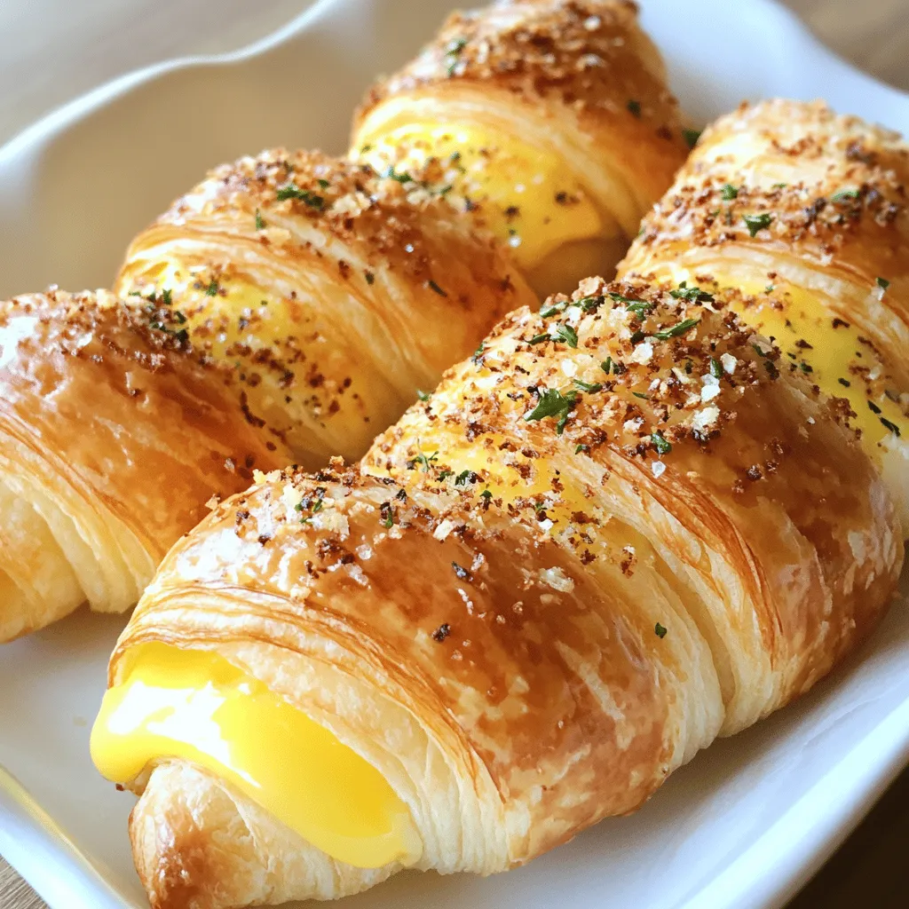 - 6 große Croissants, halbiert - 200 g Schinken, gewürfelt - 150 g geriebener Käse (z. B. Cheddar oder Gouda) - 4 Eier - 300 ml Milch