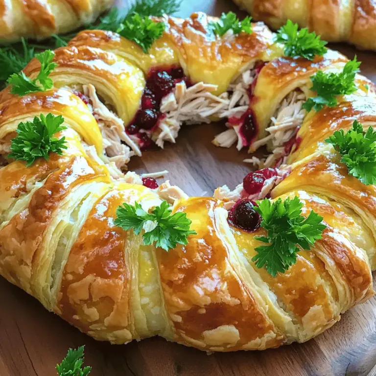 Für den Savory Turkey and Cranberry Crescent Ring brauche ich einige wichtige Zutaten. Hier ist die Liste: