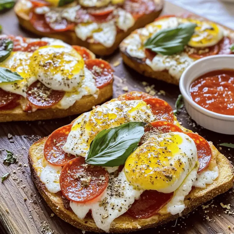 - 4 Scheiben dicken Brotes (Baguette oder Ciabatta) - 1 Tasse Marinara-Sauce (oder Pizzasauce) - 1 Tasse geriebener Mozzarella-Käse