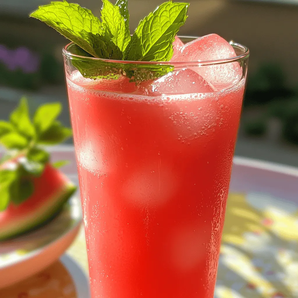 - 4 Tassen reife Wassermelone, gewürfelt und entkernt - 2 Tassen Wasser - 2 Esslöffel frischer Limettensaft