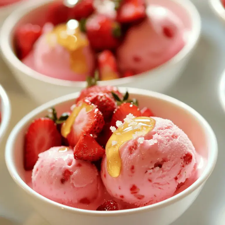 - Erdbeeren: Diese frischen, süßen Früchte sind die Basis unseres Desserts. Sie bringen Farbe und Geschmack. Du brauchst 500 g, gewaschen und entstielt. - Griechischer Joghurt: Er verleiht dem Frozen Joghurt eine cremige Textur. 200 g sind perfekt für ein reichhaltiges Erlebnis. - Honig oder Agavendicksaft: Diese Süßungsmittel bringen die nötige Süße. Du kannst 100 g verwenden, je nach deinem Geschmack.