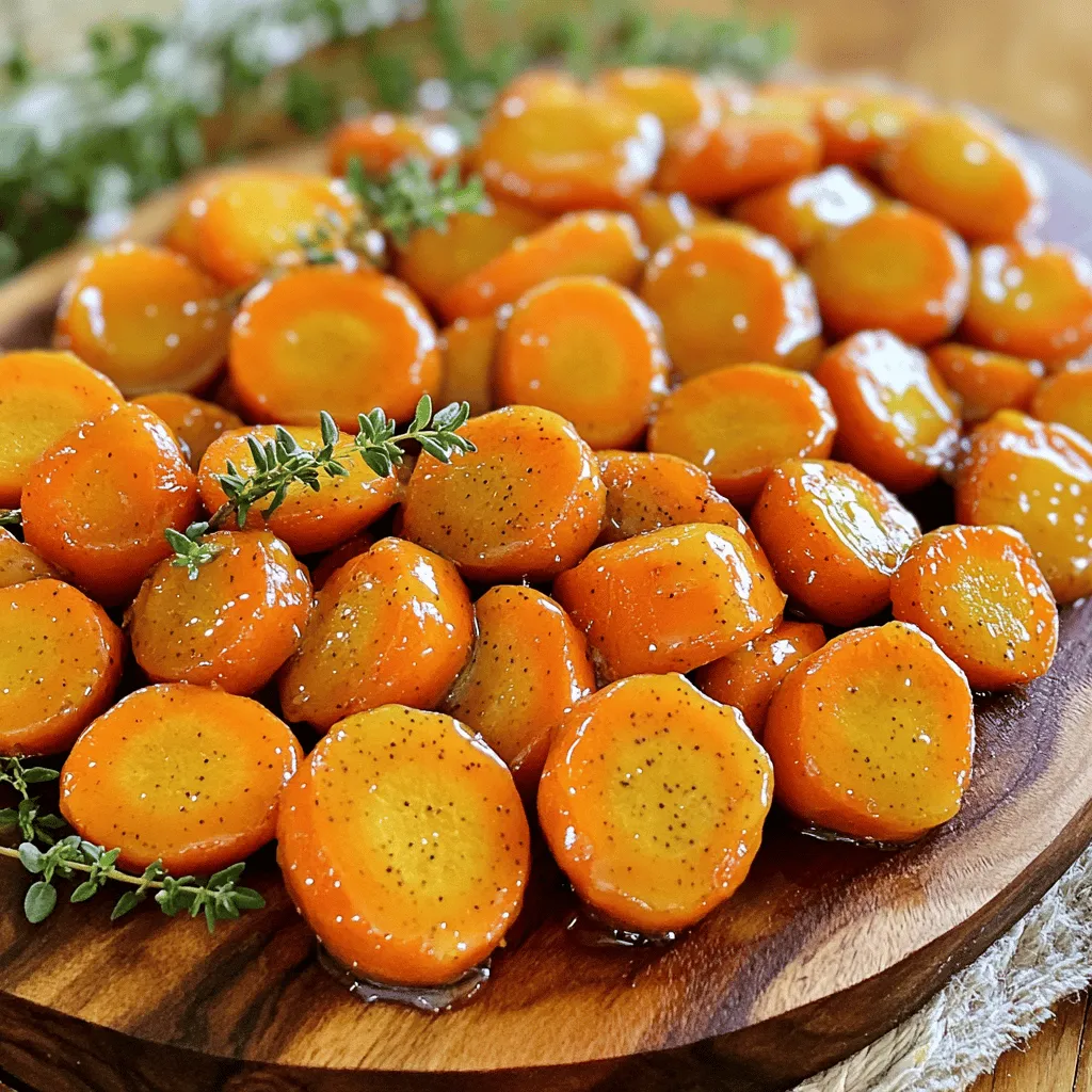 Die Hauptzutaten sind einfach und leicht zu finden. Du brauchst: - 450 g Babykarotten (oder normale Karotten, geschält und in Stifte geschnitten) - 3 Esslöffel Honig - 2 Esslöffel Dijon-Senf - 1 Esslöffel Olivenöl - 1 Esslöffel Apfelessig - Salz und Pfeffer nach Geschmack Diese Zutaten machen die Karotten süß und würzig. Honig und Senf geben den Karotten einen tollen Glanz. Zu den Hauptzutaten kannst du auch andere Gewürze hinzufügen. Hier sind ein paar Ideen: - Knoblauchpulver für einen intensiven Geschmack. - Paprikapulver für einen leichten Kick. - Kümmel oder Kreuzkümmel für eine besondere Note. Diese Gewürze bringen mehr Tiefe in das Gericht. Experimentiere gerne, um deinen eigenen Geschmack zu finden. Frische Kräuter geben den glasierten Karotten eine aromatische Frische. Ich empfehle: - Thymianblätter, die gut mit Honig harmonieren. - Petersilie, die einen frischen Farbkontrast bietet. - Schnittlauch für eine milde Zwiebelnote. Frische Kräuter sind einfach hinzuzufügen. Sie machen das Gericht nicht nur leckerer, sondern auch hübscher. Wenn du mehr über diese Zutaten wissen willst, schau dir das [Full Recipe] an. Zuerst sammeln Sie alle Zutaten. Für dieses Rezept brauchen Sie: - 450 g Babykarotten (oder normale Karotten, geschält und in Stifte geschnitten) - 3 Esslöffel Honig - 2 Esslöffel Dijon-Senf - 1 Esslöffel Olivenöl - 1 Esslöffel Apfelessig - Salz und Pfeffer nach Geschmack - Frische Thymianblätter zur Garnitur (optional) Waschen Sie die Karotten gut. Wenn Sie normale Karotten verwenden, schneiden Sie sie in gleich große Stücke. So garen sie gleichmäßig. In einer kleinen Schüssel mischen Sie Honig, Dijon-Senf, Olivenöl, Apfelessig, Salz und Pfeffer. Rühren Sie alles gut um, bis eine glatte Sauce entsteht. Diese Mischung gibt den Karotten einen tollen Geschmack und eine schöne Glasur. Heizen Sie Ihren Ofen auf 200°C vor. Geben Sie die Babykarotten in eine große Rührschüssel. Gießen Sie die Honig-Senf-Mischung über die Karotten. Werfen Sie alles gut um, sodass die Karotten gleichmäßig mit der Sauce überzogen sind. Legen Sie die glasierten Karotten in einer einzigen Schicht auf ein mit Backpapier ausgelegtes Backblech. Rösten Sie die Karotten im Ofen für etwa 20-25 Minuten. Rühren Sie die Karotten nach der Hälfte der Garzeit um. So werden sie gleichmäßig zart und karamellisiert. Nehmen Sie das Blech aus dem Ofen und lassen Sie die Karotten kurz abkühlen. Übertragen Sie die Karotten auf eine Servierplatte. Bestreuen Sie sie nach Wunsch mit frischen Thymianblättern. So sieht das Gericht noch schöner aus. Die Karotten sind perfekt, wenn sie zart, aber nicht matschig sind. Um dies zu erreichen, röste sie etwa 20 bis 25 Minuten. Du kannst sie nach der Hälfte der Zeit wenden. So garen sie gleichmäßig. Überprüfe die Karotten nach 20 Minuten. Sie sollten weich sein, aber noch einen leichten Biss haben. Die Glasur ist flexibel. Du kannst die Süße oder Schärfe nach deinem Geschmack ändern. Möchtest du es süßer? Füge mehr Honig hinzu. Für einen schärferen Geschmack, nimm mehr Dijon-Senf. Du kannst auch etwas Chili-Pulver für einen Kick hinzufügen. Experimentiere mit verschiedenen Zutaten, um deine perfekte Mischung zu finden. Präsentation zählt! Serviere die Karotten in einer schönen Schüssel. Ein paar frische Thymianblätter darauf machen das Gericht lebendig. Du kannst auch ein wenig frisches Gemüse oder ein paar Nüsse hinzufügen, um mehr Textur zu bieten. Diese Karotten passen gut zu vielen Hauptgerichten. Sie sind eine tolle Beilage für Fleisch oder Fisch. Denk daran, sie warm zu servieren für den besten Geschmack. Wenn du mehr über die Zubereitung erfahren möchtest, sieh dir die [Full Recipe] an. {{image_4}} Du kannst viele Gemüsesorten für diese Glasur nutzen. Zum Beispiel eignen sich grüne Bohnen gut. Auch Blumenkohl oder Brokkoli passen perfekt. Diese Gemüse haben eine ähnliche Textur wie Karotten. Sie nehmen die Glasur gut auf und sind lecker. Du kannst die Kochzeit anpassen, je nach Gemüse. Überprüfe die Garzeit, um die besten Ergebnisse zu erzielen. Wenn du es schärfer magst, probiere verschiedene Senfsorten. Zum Beispiel passt scharfer Senf gut zu dieser Glasur. Du kannst auch Honig-Senf verwenden. Diese Varianten bringen neue Aromen in das Gericht. Experimentiere mit der Menge, um den perfekten Geschmack zu finden. Du kannst den Honig durch andere Süßungsmittel ersetzen. Zum Beispiel eignet sich Ahornsirup gut. Auch Agavendicksaft gibt eine köstliche Note. Diese Alternativen sind gut, wenn du vegan kochen möchtest. Achte darauf, die Menge anzupassen, um den gewünschten Geschmack zu erhalten. Für das komplette Rezept besuche die Seite [Full Recipe]. Ich bewahre die Honig-Senf-Glasierte Karotten stets in einem luftdichten Behälter auf. So bleiben sie frisch und lecker. Stellen Sie sicher, dass die Karotten gut abgekühlt sind, bevor Sie sie in den Kühlschrank legen. Normalerweise halten sie dort bis zu vier Tage. Wenn Sie den Platz im Kühlschrank brauchen, können Sie sie auch in Alufolie einwickeln. Wenn Sie die Karotten aufwärmen, sollten Sie sie in einer Pfanne oder Mikrowelle erhitzen. Fügen Sie einen kleinen Spritzer Wasser oder etwas Olivenöl hinzu, um die Glasur wieder lebendig zu machen. Dies hilft, die Karotten saftig zu halten. Bei niedriger Hitze in der Pfanne aufwärmen, bis sie warm sind. Bei der Mikrowelle einfach in kurzen Intervallen erhitzen. Die Haltbarkeit der glasierten Karotten hängt von der Lagerung ab. Im Kühlschrank bleiben sie etwa vier Tage frisch. Wenn Sie die Karotten einfrieren, können sie bis zu drei Monate halten. Achten Sie darauf, sie gut zu verpacken, um Gefrierbrand zu vermeiden. Wenn Sie die Karotten auftauen, sollten Sie sie im Kühlschrank lassen, bis sie vollständig aufgetaut sind. Die Honig-Senf-Glasierte Karotten halten sich gut im Kühlschrank. Sie können sie drei bis fünf Tage aufbewahren. Achten Sie darauf, sie in einem luftdichten Behälter zu lagern. So bleiben sie frisch und lecker. Wenn Sie die Karotten gut abdecken, bleibt der Geschmack erhalten. Ja, Sie können die Karotten im Voraus zubereiten. Bereiten Sie die Glasur und die Karotten wie im Rezept vor. Lagern Sie die ungebackenen Karotten bis zu einem Tag im Kühlschrank. Wenn Sie bereit sind, sie zu backen, heizen Sie den Ofen vor und rösten Sie sie wie angegeben. So sparen Sie Zeit bei der Zubereitung. Die Honig-Senf-Glasierte Karotten passen gut zu vielen Gerichten. Sie ergänzen gegrilltes Hähnchen oder Lachs perfekt. Auch zu gebratenem Reis oder Quinoa sind sie eine tolle Beilage. Kombinieren Sie die Karotten mit anderen Gemüsebeilagen für ein buntes Gericht. Sie sind vielseitig und bringen Farbe auf den Teller. Honig-Senf-Glasierte Karotten bieten einen tollen Geschmack und sind einfach zuzubereiten. Wir haben die Hauptzutaten und Gewürze besprochen, sowie Tipps für die perfekte Zubereitung gegeben. Variationen zeigen, wie flexibel dieses Gericht ist. Auch das richtige Lagern und Aufwärmen der Karotten ist wichtig. Probieren Sie diese Karotten als Beilage zu Ihren Lieblingsgerichten. Das Rezept ist lecker und macht Eindruck. Kochen Sie mit Freude!