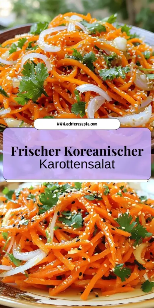 Entdecke, wie einfach es ist, einen köstlichen Koreanischen Karottensalat zuzubereiten! Mit frischen Karotten, Zwiebeln und einem aromatischen Dressing aus Sojasauce und Reisessig bringt dieser Salat Farbe und Geschmack auf deinen Tisch. Egal, ob du ein erfahrener Koch oder ein Küchenneuling bist, die Schritt-für-Schritt-Anleitung macht es leicht. Klicke hier und erlebe das leckere Rezept selbst – lass dich inspirieren!