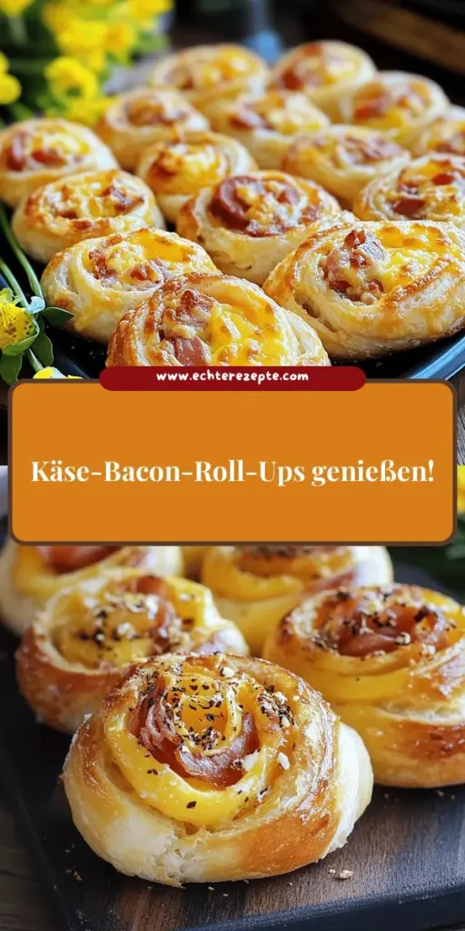 Bereit für ein köstliches Partygericht? Diese Käse-Bacon-und-Frühlingszwiebel-Roll-Ups sind einfach zuzubereiten und ein echter Publikumsmagnet! Mit einer cremigen Füllung aus Frischkäse, würzigem Bacon und knackigen Frühlingszwiebeln werden sie deine Gäste begeistern. Ideal als Snack oder Vorspeise, kannst du die Rezeptur nach deinem Geschmack anpassen. Klicke durch und entdecke, wie du diese leckeren Roll-Ups perfekt hinbekommst!