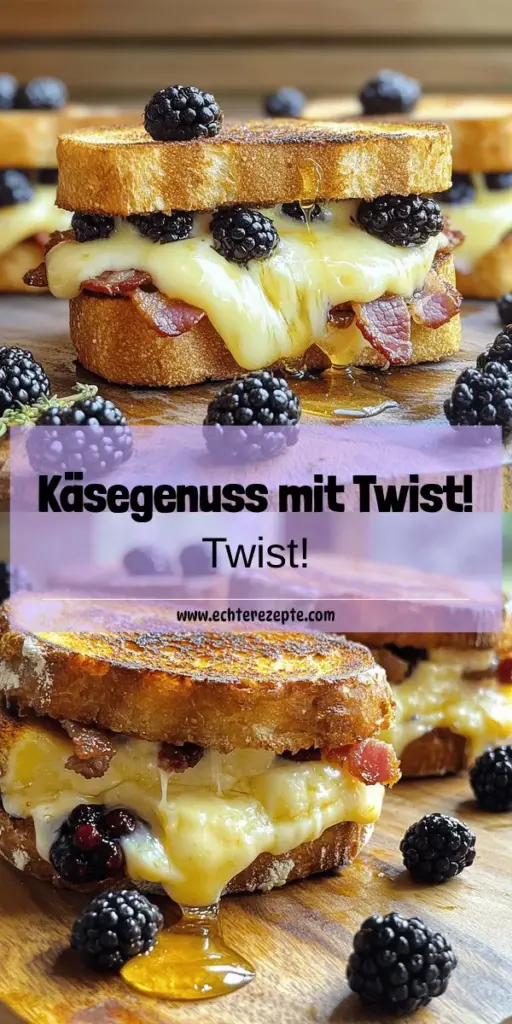 Entdecke das köstliche Rezept für Brie, Bacon & Blackberry Grilled Cheese Genuss Pur! Dieses einfache Sandwich kombiniert cremigen Brie, knusprigen Bacon und süße Schwarzbeeren für ein Geschmackserlebnis, das du nicht verpassen solltest. In nur 20 Minuten kannst du dieses herzhaft-süße Gericht zaubern. Klicke jetzt durch, um das vollständige Rezept und weitere Tipps zu entdecken und dir einen unvergesslichen Snack zu gönnen!