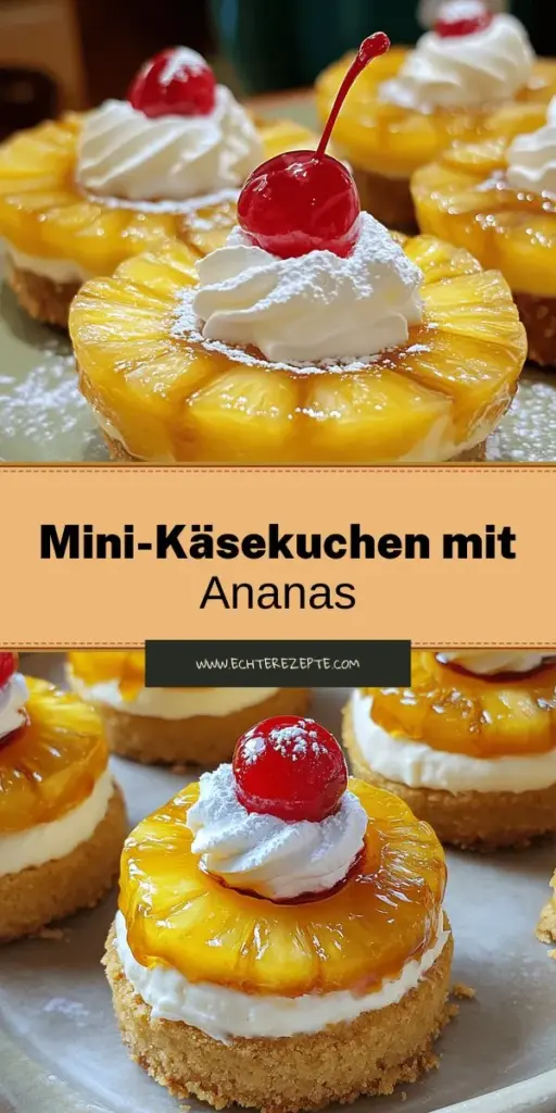 Entdecke die Freude am Backen mit diesem einfachen Mini-Ananaskäsekuchen Rezept! Diese köstlichen Käsekuchenbomben sind der perfekte Leckerbissen für jeden Anlass und überzeugen mit frischer Ananas und einem knusprigen Keksboden. Ich zeige dir Schritt für Schritt, wie du sie zubereitest. Klick jetzt, um die vollständige Anleitung und weitere Geheimtipps zu erhalten und werde zum Dessert-Profi!