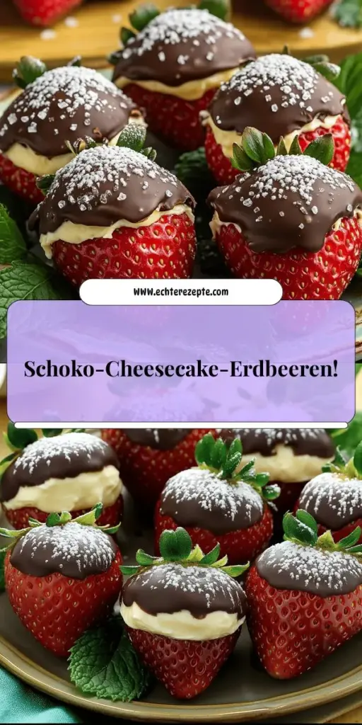 Genieße die unwiderstehliche Kombination aus frischen Erdbeeren, cremiger Cheesecake-Füllung und köstlicher Schokolade mit unseren Schokoladenüberzogenen Cheesecake-Erdbeeren! Dieses einfache Rezept zeigt dir Schritt für Schritt, wie du dieses traumhafte Dessert zubereiten kannst. Verwöhne deine Gäste oder gönn dir selbst etwas Besonderes. Klicke hier, um die ausführliche Anleitung zu entdecken und deine neue Lieblingssüßigkeit zu kreieren!