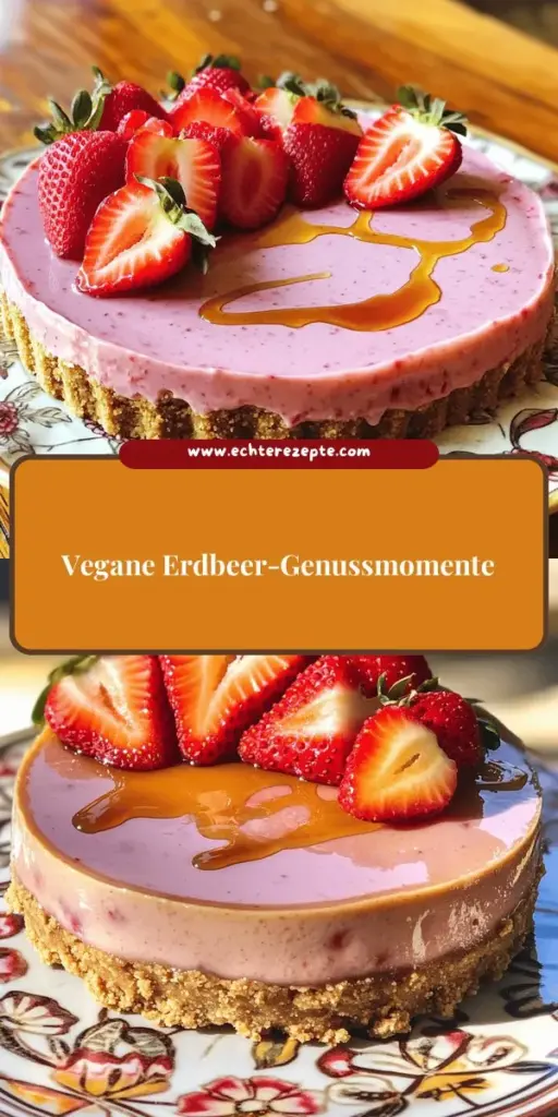 Entdecke unser einfaches und leckeres Rezept für veganen Erdbeer-Käsekuchen! Dieser cremige Genuss kombiniert frische Erdbeeren und gesunde Zutaten zu einem unwiderstehlichen Dessert. In nur 15 Minuten Vorbereitungszeit erhältst du einen Käsekuchen, der sich hervorragend für jeden Anlass eignet. Klicke jetzt durch, um die vollständige Anleitung und köstliche Tipps zu erhalten und bereite dir einen Genuss der Extraklasse zu!