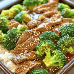 - 450 g Flankensteak oder Rinderfilet, dünn gegen die Faser geschnitten - 3 Tassen Brokkoliröschen - 2 Esslöffel Sojasauce (wenig Natrium) - 1 Esslöffel Austernsauce - 2 Knoblauchzehen, fein gehackt - 1 Teelöffel frischer Ingwer, gerieben - 2 Esslöffel Speisestärke - 1 Esslöffel Sesamöl - 2 Esslöffel Pflanzenöl - Salz und Pfeffer nach Geschmack - 1 Tasse Rinderbrühe - 1 Teelöffel rote Pfefferflocken (optional) - Gekochter Reis zum Servieren Frischer Brokkoli ist am besten für den Geschmack. Er hat mehr Vitamine und ist knackiger. Wenn Sie gefrorenen Brokkoli verwenden, lassen Sie ihn gut auftauen. Achten Sie darauf, dass er nicht matschig wird. Sojasauce mit wenig Natrium hilft, das Gericht leichter zu machen. Wenn Sie kein Rindfleisch essen, können Sie Hähnchen oder Tofu verwenden. Statt Austernsauce können Sie eine vegane Sauce nutzen. Für eine glutenfreie Option wählen Sie Tamari statt Sojasauce. Wenn Sie kein Sesamöl haben, verwenden Sie einfach Olivenöl. Für das Marinieren brauchst du frisches Rindfleisch. Ich empfehle Flankensteak oder Rinderfilet. Schneide das Rindfleisch dünn gegen die Faser. Das macht es zart. In einer Schüssel vermenge das geschnittene Fleisch mit Sojasauce, Austernsauce und Speisestärke. Rühre gut um, damit alles gleichmäßig verteilt ist. Lass es dann etwa 15 Minuten ruhen. So nimmt das Fleisch die Aromen auf. Während das Rindfleisch mariniert, kannst du den Brokkoli vorbereiten. Bring einen Topf mit Wasser zum Kochen. Füge die Brokkoliröschen hinzu. Blanchiere sie für 2 Minuten. Sie sollten leuchtend grün und leicht zart sein. Nach dem Blanchieren, lass den Brokkoli abtropfen und stelle ihn beiseite. So bleibt er knackig und frisch. Jetzt geht es ans Braten! Erhitze Pflanzenöl in einer großen Pfanne oder einem Wok bei mittelhoher Hitze. Sobald das Öl heiß ist, füge das marinierte Rindfleisch in einer einzigen Schicht hinzu. Brate es etwa 2-3 Minuten, ohne es zu rühren. Das gibt dem Fleisch eine schöne Bräunung. Wende das Rindfleisch, füge den gehackten Knoblauch und den geriebenen Ingwer hinzu. Brate alles für eine weitere Minute. Gieße die Rinderbrühe in die Pfanne und lass alles 3-4 Minuten köcheln. Die Sauce dickt dadurch leicht ein. Jetzt ist es Zeit, den blanchierten Brokkoli hinzuzufügen. Mische alles gut durch. Träufle Sesamöl darüber und, falls du magst, streue rote Pfefferflocken für etwas Schärfe. Lasse alles noch 2 Minuten kochen. Schmecke mit Salz und Pfeffer ab. Serviere das Gericht heiß auf einem Bett aus gekochtem Reis. Du wirst den Geschmack lieben! Du kannst das vollständige Rezept hier finden: [Full Recipe]. Um die Sauce perfekt zu machen, achte auf die Menge der Flüssigkeit. Zu viel Rinderbrühe macht sie dünn. Nutze 1 Tasse Brühe für eine schöne, dicke Sauce. Wenn du die Sauce dicker magst, füge mehr Speisestärke hinzu. Mische die Stärke mit etwas kaltem Wasser, bevor du sie hinzufügst. Das verhindert Klumpen. Wenn du es schärfer magst, füge mehr rote Pfefferflocken hinzu. Du kannst auch frische Chili verwenden. Zerkleinere sie einfach und gib sie beim Anbraten dazu. Um die Schärfe zu verringern, lasse die Pfefferflocken weg. Verwende milde Sojasauce, um den Geschmack sanfter zu machen. Ein weit verbreiteter Fehler ist, das Fleisch zu früh zu bewegen. Lass es 2-3 Minuten ungestört anbraten. Das hilft, eine schöne Kruste zu bilden. Achte darauf, dass die Pfanne heiß genug ist. Wenn das Öl nicht schimmert, ist es nicht heiß genug. Vermeide auch, zu viel Fleisch auf einmal zu braten. Brate es in Chargen, damit es gleichmäßig gart. {{image_4}} Wenn Sie vegetarisch oder vegan essen, können Sie einfach das Rindfleisch ersetzen. Tofu ist eine tolle Wahl. Verwenden Sie festen Tofu und schneiden Sie ihn in Würfel. Marinieren Sie ihn wie das Rindfleisch. Seitan ist eine weitere gute Option. Er hat eine fleischähnliche Textur. Soja oder Tempeh funktionieren ebenfalls gut. Denken Sie daran, die Saucen zu prüfen, um sicherzustellen, dass sie vegan sind. Sie können viele Gemüsesorten zu Ihrem Gericht hinzufügen. Paprika bringt Farbe und Süße. Karotten sind knackig und gesund. Zucchini passt gut zu Brokkoli. Pilze geben einen herzhaften Geschmack. Auch Zuckerschoten sind lecker und knusprig. Fügen Sie einfach das Gemüse während des Kochens hinzu, damit es frisch bleibt. Die Sauce ist der Schlüssel zu diesem Gericht. Probieren Sie verschiedene Saucen aus. Eine süß-saure Sauce kann eine tolle Abwechslung sein. Teriyaki-Sauce gibt einen süßen Umami-Geschmack. Wenn Sie es schärfer mögen, fügen Sie Chili oder Sriracha hinzu. Experimentieren Sie mit Gewürzen wie Knoblauchpulver oder fünf Gewürzen. Diese geben dem Gericht neue Aromen und machen es aufregend. Um die Reste von Easy Beef and Broccoli gut zu lagern, benutze einen luftdichten Behälter. Lass das Gericht zuerst auf Raumtemperatur abkühlen. Fülle dann die Reste in den Behälter und schließe ihn gut. Du kannst das Gericht bis zu drei Tage im Kühlschrank aufbewahren. Wenn du die Reste aufwärmen möchtest, stelle sicher, dass du sie gleichmäßig erwärmst. Gib die Portion in eine mikrowellengeeignete Schüssel. Decke die Schüssel mit einem mikrowellenfesten Deckel oder einem feuchten Papiertuch ab. Erhitze das Gericht in 1-Minuten-Intervallen, bis es heiß ist. Rühre zwischendurch um, um eine gleichmäßige Erwärmung zu fördern. Um Lebensmittelverschwendung zu vermeiden, plane deine Portionen genau. Überlege, wie viel du und deine Familie essen werden. Wenn du Reste hast, verwandle sie in ein neues Gericht. Du kannst das Rindfleisch und den Brokkoli in einem Wrap oder auf einem Salat verwenden. Das macht die Reste spannend und lecker. Easy Beef and Broccoli hält sich im Kühlschrank bis zu drei Tage. Bewahre die Reste in einem luftdichten Behälter auf. So bleibt das Gericht frisch. Achte darauf, dass es gut abgekühlt ist, bevor du es in den Kühlschrank stellst. Ja, du kannst das Rezept im Voraus zubereiten. Marinier das Rindfleisch und blanchiere den Brokkoli. Bewahre alles getrennt im Kühlschrank auf. Am nächsten Tag kannst du alles schnell in einer Pfanne erhitzen. Das spart Zeit und macht das Kochen einfach. Easy Beef and Broccoli kann gesund sein, besonders wenn du frische Zutaten verwendest. Brokkoli ist reich an Vitaminen und Ballaststoffen. Das Rindfleisch liefert Protein. Achte jedoch auf die Menge der Sojasauce und des Öls. Diese können den Kaloriengehalt erhöhen. Wenn du die Zutaten im Blick behältst, bleibt das Gericht kalorienarm und nahrhaft. Zusammenfassend haben wir die Zutaten, Schritte und Tipps für Easy Beef and Broccoli besprochen. Du hast nun die besten Tricks für eine schmackhafte Sauce und die perfekte Konsistenz. Variationen und Lagerungshinweise helfen dir, das Gericht nach deinem Geschmack anzupassen. Denke daran, dass Kochen Spaß macht und der Einsatz frischer Zutaten viel bringt. Mit diesem Wissen kannst du leckere Mahlzeiten zubereiten, die deine Familie lieben wird. Probiere es aus und genieße das Kochen!