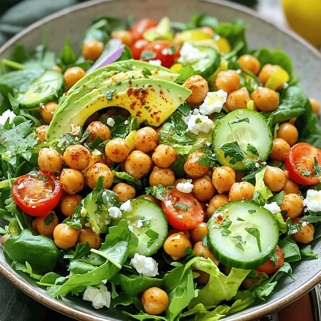 Um einen leckeren Kichererbsensalat zu machen, brauchst du einige Hauptzutaten. Hier ist eine Liste: - 1 Dose (425 g) Kichererbsen, abgetropft und abgespült - 4 Tassen gemischte Salatblätter (z.B. Spinat, Rucola) - 1 Tasse Cherrytomaten, halbiert - 1 kleine Gurke, gewürfelt - 1/4 rote Zwiebel, dünn geschnitten - 1 Avocado, in Scheiben - 1/4 Tasse Feta-Käse, zerbröselt (optional) Die Kichererbsen sind die Hauptzutat. Sie machen den Salat proteinreich und sättigend. Salatblätter geben Frische und Knackigkeit. Cherrytomaten fügen eine süße Note hinzu. Gurken geben extra Crunch. Die rote Zwiebel bringt einen leichten Biss. Die Avocado sorgt für Cremigkeit, und der Feta-Käse kann für einen salzigen Kick sorgen. Die richtige Würze macht den Unterschied. Hier sind die wichtigen Würzmittel: - 2 Esslöffel Olivenöl - 1 Teelöffel geräuchertes Paprikapulver - 1/2 Teelöffel Knoblauchpulver - Salz und Pfeffer nach Geschmack - Saft von 1 Zitrone Olivenöl bringt gesunde Fette in den Salat. Geräuchertes Paprikapulver gibt ein rauchiges Aroma. Knoblauchpulver sorgt für einen herzhaften Geschmack. Zitronensaft bringt Frische und Säure. Salz und Pfeffer runden alles ab. Du kannst den Salat noch besser machen, indem du einige optionale Zutaten hinzufügst: - Frische Kräuter (Petersilie oder Koriander) zur Dekoration Frische Kräuter bringen Farbe und zusätzlichen Geschmack. Sie machen den Salat noch ansprechender. Du kannst auch andere Zutaten probieren, wie Nüsse oder Samen, für mehr Textur. Für das gesamte Rezept schau dir den [Full Recipe] an. Zuerst heize deinen Ofen auf 200 °C vor. Dies ist wichtig, um die Kichererbsen knusprig zu machen. Dann nimm die Kichererbsen aus der Dose, spüle sie gut ab und lasse sie abtropfen. Tupfe sie mit einem Küchentuch trocken. Dies hilft, überschüssige Feuchtigkeit zu entfernen. Jetzt kommt der knusprige Teil. In einer großen Schüssel vermenge das Olivenöl, geräuchertes Paprikapulver, Knoblauchpulver, Salz und Pfeffer. Dies gibt den Kichererbsen einen tollen Geschmack. Füge die trockenen Kichererbsen hinzu und mische alles gut. Verteile die Kichererbsen gleichmäßig auf einem Backblech. Röste sie für 25 bis 30 Minuten. Schüttle das Blech nach der Hälfte der Zeit. So werden sie von allen Seiten knusprig. Während die Kichererbsen rösten, bereite den Salat vor. In einer großen Schüssel vermenge die gemischten Salatblätter, halbierten Cherrytomaten, gewürfelte Gurke und die dünn geschnittene rote Zwiebel. Wenn die Kichererbsen fertig sind, lasse sie kurz abkühlen. Dann füge sie zur Salatmischung hinzu. Beträufle alles mit Zitronensaft und mische vorsichtig. Garniere den Salat mit Avocadoscheiben und optional mit zerbröseltem Feta-Käse. Für mehr Frische kannst du frische Kräuter darüber streuen. Diese Schritte machen deinen Crispy Kichererbsensalat einfach und gesund. Du kannst die vollständige Anleitung in der [Full Recipe] finden. Um die Kichererbsen knusprig zu machen, tupfe sie gut trocken. Feuchtigkeit macht sie weich. Lege sie in einer einzigen Schicht auf das Backblech. Röste sie bei 200 °C. Schüttle das Blech nach der Hälfte. So werden sie gleichmäßig knusprig. Verwende geräuchertes Paprikapulver für extra Geschmack. Wähle frische, knackige Blätter. Spinat und Rucola sind tolle Optionen. Diese Blätter sind mild und gesund. Achte auf die Farbe; sie sollte leuchtend sein. Vermeide welke oder braune Blätter. Mische verschiedene Sorten für mehr Textur und Geschmack. Eine bunte Auswahl sieht auch schön aus. Füge frische Kräuter wie Petersilie oder Koriander hinzu. Diese bringen Frische in den Salat. Avocado sorgt für Cremigkeit. Wenn du Feta-Käse magst, dann ist er eine tolle Ergänzung. Du kannst auch Nüsse oder Samen für Crunch hinzufügen. Experimentiere mit verschiedenen Gemüsesorten, wie Paprika oder Karotten. Diese bringen Farbe und Vitamine ins Spiel. Das macht den Salat noch spannender. {{image_4}} Wenn du eine vegane Option möchtest, sind die Kichererbsen perfekt. Du kannst den Feta-Käse einfach weglassen. Stattdessen nutze Nüsse oder Samen für den Crunch. Cashews oder Sonnenblumenkerne passen gut. Du kannst auch einen veganen Käse verwenden. So bleibt der Geschmack toll und der Salat bleibt rein pflanzlich. Möchtest du mehr Protein? Füge gekochte Quinoa oder Linsen hinzu. Diese Zutaten machen den Salat noch nahrhafter. Ein paar Stücke gebratener Tofu geben auch einen tollen Geschmack. Du kannst auch Hühnchenstücke für eine nicht-vegane Option hinzufügen. So wird der Salat gut sättigend und bleibt trotzdem frisch. Eine fruchtige Note kann den Salat aufpeppen. Füge gewürfelte Äpfel oder Birnen hinzu. Sie bringen Süße ins Spiel. Granatapfelkerne sind auch eine tolle Wahl. Sie geben Farbe und einen knackigen Biss. Probiere es aus, um den Salat aufregender und interessanter zu machen. Du kannst die Kombinationen testen und deinen Lieblingsgeschmack finden. Hier findest du das [Full Recipe] für den Crispy Kichererbsensalat. Um deinen Crispy Chickpea Salad frisch zu halten, benutze einen luftdichten Behälter. Stelle sicher, dass du den Salat nicht zu lange bei Raumtemperatur stehen lässt. Wenn du ihn im Kühlschrank aufbewahrst, bleibt er bis zu drei Tage frisch. Achte darauf, die knusprigen Kichererbsen separat aufzubewahren. So bleiben sie knusprig und weich. Wenn du den Salat im Voraus zubereiten willst, bereite die Kichererbsen und das Gemüse separat vor. Röste die Kichererbsen, lass sie abkühlen und bewahre sie in einem eigenen Behälter auf. Du kannst das Gemüse auch schneiden und in einem anderen Behälter lagern. So kannst du alles schnell zusammenstellen, wenn du bereit bist zu essen. Für übrig gebliebene Zutaten ist es wichtig, sie richtig zu lagern. Bewahre die Kichererbsen in einem luftdichten Behälter auf, um ihre Knusprigkeit zu erhalten. Gemüse wie Gurken und Tomaten halten sich gut im Kühlschrank. Wenn du Feta-Käse verwendest, lagere ihn in seinem eigenen Saft. So bleibt alles frisch und schmackhaft für die nächsten Tage. Für das vollständige Rezept, siehe [Full Recipe]. Ja, du kannst die Kichererbsen im Voraus zubereiten. Röste sie einfach und lasse sie abkühlen. Du kannst sie dann in einem luftdichten Behälter aufbewahren. So bleiben sie knusprig und frisch. Wenn du bereit bist, den Salat zu machen, füge die Kichererbsen einfach hinzu. Das spart Zeit und macht die Zubereitung einfacher. Wenn du Feta-Käse vermeiden möchtest, gibt es tolle Alternativen. Du kannst Hummus benutzen, um eine cremige Textur zu bekommen. Auch Avocado ist eine gesunde Wahl. Sie macht den Salat reichhaltig und cremig. Für einen ähnlichen Geschmack kannst du auch zerdrückten Tofu verwenden. Diese Optionen sind gesund und lecker. Für die Meal Prep ist es wichtig, die Zutaten getrennt zu lagern. Halte die Kichererbsen, das Gemüse und das Dressing in verschiedenen Behältern. So bleibt alles frisch und der Salat wird nicht matschig. Du kannst auch die Kichererbsen und das Gemüse am Wochenende vorbereiten. Dann hast du unter der Woche schnell einen gesunden Snack oder eine Mahlzeit. Zusammenfassend haben wir die Grundlagen für einen leckeren Kichererbsensalat besprochen. Du hast die Hauptzutaten, die Zubereitungsschritte und hilfreiche Tipps kennengelernt. Variationen und Lagerungstipps machen deinen Salat noch besser. Ob vegan oder mit frischen Früchten, es gibt viele Möglichkeiten. Probiere alles aus, um deinen perfekten Kichererbsensalat zu kreieren. Gute Planung und die richtigen Zutaten halten deinen Salat frisch und schmackhaft!