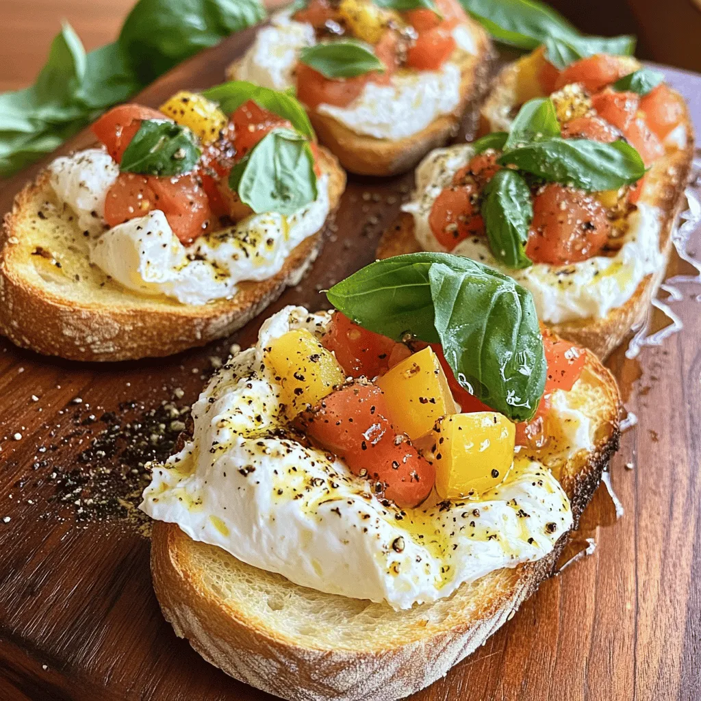 Für die perfekte Burrata Bruschetta brauchst du einige Hauptzutaten. Diese sind: