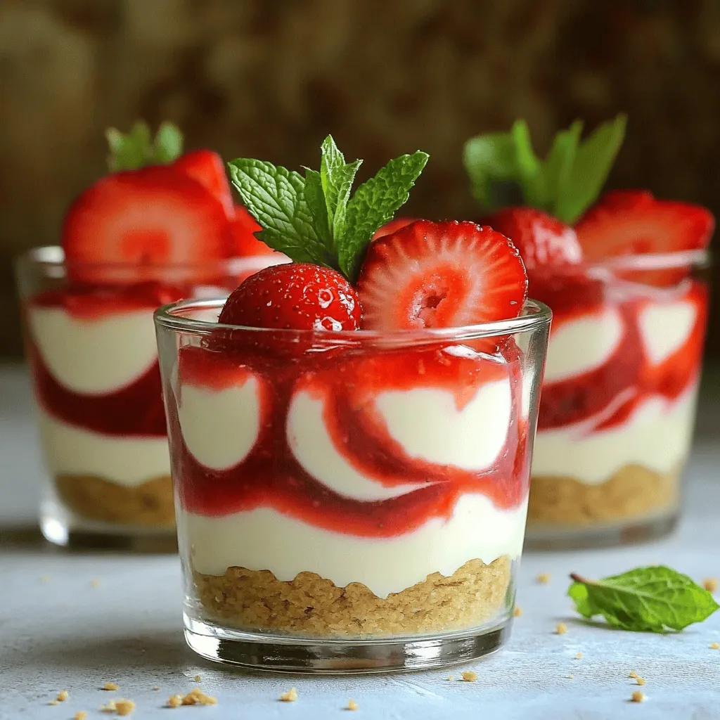 Für die No-Bake Strawberry Cheesecakes benötigst du: