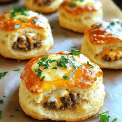 Für die Knoblauch Parmesan Cheeseburger Bomben brauchst du: - 450 g Rinderhackfleisch - 1 Teelöffel Knoblauchpulver - 1 Teelöffel Zwiebelpulver - 1 Teelöffel geräuchertes Paprikapulver - Salz und Pfeffer nach Geschmack - 100 g geriebener Cheddar-Käse - 100 g geriebener Mozzarella-Käse - 1 Packung küchenfertiger Biscuits (10 Stück) - 50 g geriebener Parmesan-Käse - 60 ml geschmolzene Butter - 2 Esslöffel frische Petersilie, gehackt (optional) Diese Zutaten machen die Bomben lecker. Die Mischung aus Rinderhackfleisch und Käse sorgt für den perfekten Biss. Die Gewürze sind wichtig. Knoblauchpulver bringt den Geschmack, den du liebst. Zwiebelpulver fügt eine süße Note hinzu. Geräuchertes Paprikapulver gibt einen rauchigen Touch. Salz und Pfeffer runden alles ab. Du kannst auch andere Gewürze probieren. Vielleicht etwas Chili für Schärfe oder Kreuzkümmel für einen anderen Kick. Wenn du andere Käsesorten magst, probiere es aus! Gouda oder Provolone sind gute Alternativen. Sie schmelzen schön und bringen neuen Geschmack. Vegane Käsesorten funktionieren auch gut. Achte darauf, dass sie gut schmelzen. So kannst du die Bomben anpassen, wie du willst. Für eine cremige Füllung kannst du auch Frischkäse in die Mischung geben. Für das vollständige Rezept schau dir die Anleitung an. Zuerst heize deinen Ofen auf 190 °C vor. Dies ist wichtig, um die Bomben gleichmäßig zu backen. Während der Ofen aufheizt, nimm eine große Schüssel. Hier vermengst du das Rinderhackfleisch mit den Gewürzen. Du brauchst Knoblauchpulver, Zwiebelpulver und geräuchertes Paprikapulver. Füge Salz und Pfeffer nach Geschmack hinzu. Mische alles gut, bis die Gewürze gleichmäßig verteilt sind. Diese Mischung ist die Grundlage für die Bomben. Jetzt kommt der spaßige Teil: die Fleischbälle formen! Nimm etwa 1,5 Esslöffel von der Mischung und forme sie mit deinen Händen zu einer flachen Scheibe. Lege 1 Esslöffel Cheddar- und Mozzarellakäse in die Mitte. Klappe die Ränder über den Käse und rolle sie zu einer Kugel. Wiederhole das, bis die gesamte Hackfleischmischung aufgebraucht ist. Achte darauf, dass die Bälle gut verschlossen sind, damit der Käse beim Backen nicht ausläuft. Jetzt bereiten wir die Biscuits vor. Nimm die fertigen Biscuits aus der Verpackung. Rolle jeden Biscuit zu einem Kreis aus. Platziere eine Fleischkugel in der Mitte. Drücke die Ränder fest zusammen, damit sie gut verschlossen sind. Lege die gefüllten Bomben auf ein Backblech mit Backpapier. In einer kleinen Schüssel vermischst du die geschmolzene Butter mit dem geriebenen Parmesan. Pinsel diese Mischung großzügig über jede Cheeseburger-Bombe. Backe sie dann für 15-20 Minuten im Ofen. Sie sollten goldbraun und durchgegart sein. Du findest das vollständige Rezept für die Knoblauch Parmesan Cheeseburger Bomben in diesem Artikel. Um die perfekte Textur für deine Knoblauch Parmesan Cheeseburger Bomben zu erreichen, achte darauf, das Rinderhackfleisch gut zu mischen. Du willst, dass die Gewürze gleichmäßig verteilt sind. Zu viel Mischen kann das Fleisch zäh machen. Halte die Mischung locker und forme die Bälle sanft. Achte darauf, dass der Käse in der Mitte nicht zu viel Flüssigkeit abgibt. Diese Technik sorgt für eine saftige und zarte Bombe. Ein häufiger Fehler ist, die Biscuits zu dünn auszurollen. Wenn sie zu dünn sind, können sie beim Backen reißen. Stelle sicher, dass du die Biscuits nur leicht plattdrückst. Ein weiterer Fehler ist, zu wenig Käse in die Mitte zu geben. Ein Esslöffel ist ideal, um die Bomben schön cheesy zu machen. Zu viel oder zu wenig Fleisch kann das Backergebnis ebenfalls beeinträchtigen. Halte dich an die angegebenen Portionsgrößen im Full Recipe. Das Würzen ist der Schlüssel zu leckeren Bomben. Beginne mit den Basisgewürzen: Knoblauchpulver, Zwiebelpulver und geräuchertem Paprikapulver. Du kannst auch etwas Chili-Pulver für einen Kick hinzufügen. Probiere die Fleischmischung vor der Formung. Du kannst jederzeit mehr Salz und Pfeffer hinzufügen. Das macht die Bomben nach deinem Geschmack perfekt. Experimentiere mit frischen Kräutern wie Thymian oder Oregano für zusätzliche Aromen. {{image_4}} Wenn du eine vegane oder vegetarische Version der Knoblauch Parmesan Cheeseburger Bomben machen möchtest, ist das einfach. Du kannst das Rinderhackfleisch durch eine Mischung aus Linsen oder Bohnen ersetzen. Diese sind proteinreich und lecker. Nutze auch pflanzlichen Käse, um das Rezept anzupassen. Es gibt viele tolle Alternativen im Handel. Du kannst das Rinderhackfleisch ganz nach deinem Geschmack ändern. Probiere Hähnchenhack oder Putenhack. Diese Varianten sind leichter und sehr schmackhaft. Für eine würzigere Note kannst du auch Schweinehack verwenden. Das verleiht den Bomben einen neuen Geschmack. Experimentiere mit verschiedenen Käsesorten. Feta oder Gouda bieten einen tollen Geschmack. Wenn du mehr Füllung hinzufügen möchtest, versuche sautiertes Gemüse wie Paprika oder Zwiebeln. Diese geben den Bomben eine frische Note und mehr Textur. Du kannst auch Jalapeños für etwas Schärfe hinzufügen. Für das vollständige Rezept, schau dir das [Full Recipe] an. Du kannst die Knoblauch Parmesan Cheeseburger Bomben einfach im Kühlschrank aufbewahren. Lege sie in einen luftdichten Behälter. Sie bleiben so frisch für etwa 3 Tage. Wenn du sie vor dem Servieren aufwärmen möchtest, heize den Ofen auf 180 °C vor. Backe sie dann für 10 bis 15 Minuten. Wenn du einige Bomben aufbewahren möchtest, friere sie einfach ein. Lege die ungebackenen Bomben auf ein Backblech und friere sie etwa 1 Stunde ein. Danach kannst du sie in einen Gefrierbeutel umfüllen. So bleiben sie bis zu 2 Monate frisch. Um sie wieder aufzuwärmen, backe sie direkt aus dem Gefrierfach. Setze die Backzeit auf etwa 20 bis 25 Minuten. Die Haltbarkeit der gefüllten Bomben hängt von der Lagerung ab. Im Kühlschrank halten sie sich bis zu 3 Tage. Im Gefrierfach bleiben sie bis zu 2 Monate genießbar. Denk daran, sie gut zu verpacken, damit sie nicht austrocknen. So bleiben sie saftig und lecker. Die Zubereitung dauert etwa 20 Minuten. Die Backzeit beträgt 15 bis 20 Minuten. Insgesamt brauchst du also rund 40 Minuten. Das ist schnell und macht Spaß. Diese Bomben sind perfekt für ein schnelles Abendessen oder einen Snack. Ja, du kannst die Cheeseburger Bomben im Air Fryer zubereiten. Stelle die Temperatur auf 180 °C ein. Backe die Bomben etwa 10 bis 12 Minuten lang. So werden sie schön knusprig. Der Air Fryer spart Zeit und macht das Essen lecker. Ja, diese Bomben sind kinderfreundlich. Der Käse und das Fleisch schmecken gut. Der Knoblauchgeschmack ist mild. Du kannst die Gewürze nach Wunsch anpassen. Kinder lieben die weiche Textur und den herzhaften Geschmack. Diese Anleitung zeigt Ihnen, wie Sie Knoblauch Parmesan Cheeseburger Bomben zubereiten. Wir haben die besten Zutaten und Gewürze besprochen. Ich habe Tipps gegeben, um die perfekte Textur zu erreichen und häufige Fehler zu vermeiden. Variationen mit veganen Optionen und verschiedenen Käsesorten bieten zusätzliche Möglichkeiten. Schließlich wissen Sie jetzt, wie man diese Leckereien lagert und wieder aufwärmt. Nutzen Sie diese Informationen, um Ihre eigenen Bomben zu kreieren und Spaß in der Küche zu haben!