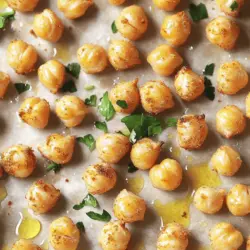 Um die perfekten knusprigen Kichererbsen zu machen, brauchst du folgende Zutaten: - 1 Dose (425 g) Kichererbsen, abgetropft und abgespült - 2 Esslöffel Olivenöl - 1 Teelöffel geräuchertes Paprikapulver - 1 Teelöffel Knoblauchpulver - 1/2 Teelöffel Kreuzkümmel - 1/2 Teelöffel Cayennepfeffer (nach Geschmack anpassen) - Salz nach Geschmack - Frische Petersilie, gehackt (zum Garnieren) Die Auswahl frischer Zutaten macht den Unterschied. Achte darauf, dass die Kichererbsen gut abgetropft sind. Das hilft, ihre Knusprigkeit zu bewahren. Olivenöl gibt den Kichererbsen einen tollen Geschmack und sorgt für die perfekte Textur. Gewürze wie geräuchertes Paprikapulver und Kreuzkümmel bringen ein reiches Aroma. Cayennepfeffer fügt eine angenehme Schärfe hinzu. Du kannst die Menge anpassen, je nach deinem Geschmack. Du kannst diese Kichererbsen mit anderen Zutaten aufpeppen. Füge zum Beispiel Nüsse oder Samen hinzu, um mehr Textur zu bekommen. Du kannst auch Parmesan oder Hefeflocken für einen käsigen Geschmack verwenden. Diese Snacks sind nicht nur lecker, sondern auch gesund. Sie sind reich an Protein und Ballaststoffen. So sind sie eine tolle Wahl für jeden, der auf eine gesunde Ernährung achtet. Wenn du mehr über das Rezept erfahren möchtest, schau dir das [Full Recipe] an. Zuerst öffne die Dose Kichererbsen. Gieße das Wasser ab und spüle sie gut ab. Lege die Kichererbsen auf ein Küchentuch. Tupfe sie vorsichtig trocken. Es ist wichtig, dass sie wirklich trocken sind. So werden sie knusprig. Nimm eine große Schüssel. Gebe die trockenen Kichererbsen hinein. Füge das Olivenöl hinzu. Dann kommen die Gewürze dazu: geräuchertes Paprikapulver, Knoblauchpulver, Kreuzkümmel und Cayennepfeffer. Streue nach Belieben Salz hinein. Mische alles gut, bis die Kichererbsen gleichmäßig bedeckt sind. Diese Gewürzmischung macht die Kichererbsen lecker und spannend. Heize deinen Ofen auf 200°C vor. Lege ein Backblech mit Backpapier aus. Verteile die Kichererbsen gleichmäßig darauf. Achte darauf, dass sie nicht übereinander liegen. So werden sie perfekt knusprig. Backe die Kichererbsen für 25 bis 30 Minuten. Schüttle das Blech nach der Hälfte der Zeit. So garen sie gleichmäßiger. Achte darauf, dass sie goldbraun und knusprig sind, aber nicht verbrennen. Nach dem Backen lass sie einige Minuten abkühlen. Sie werden beim Abkühlen noch knuspriger. Garniere sie mit frischer Petersilie für einen schönen Look. Für die genauen Schritte und Zutaten schau dir das Full Recipe an. Um knusprige Kichererbsen zu machen, ist Trockenheit der Schlüssel. Nach dem Abspülen, tupfe die Kichererbsen gut trocken. Verteile sie gleichmäßig auf einem Backblech. Achte darauf, dass sie in einer Schicht liegen. Das hilft ihnen, gleichmäßig zu backen. Backe sie bei 200°C für 25 bis 30 Minuten. Schüttel das Blech einmal in der Mitte. So werden sie rundum knusprig. Ein häufiger Fehler ist, die Kichererbsen nicht genug zu trocknen. Wenn sie feucht sind, werden sie weich. Ein weiterer Fehler ist, zu viele Gewürze zu verwenden. Halte es einfach. Zu viel kann den Geschmack überwältigen. Überprüfe die Kichererbsen gegen Ende der Backzeit. Wenn sie zu dunkel werden, nimm sie sofort heraus. Für dieses Rezept brauchst du nur einige einfache Utensilien. Du benötigst ein Backblech, Backpapier und eine Schüssel zum Mischen. Ein Küchentuch ist nützlich zum Trocknen der Kichererbsen. Ein Messer und ein Schneidebrett helfen beim Schneiden von Kräutern. Wenn du eine Küchenwaage hast, kann sie beim Abmessen der Zutaten nützlich sein. Diese Utensilien machen das Kochen einfach und Spaß. Für die vollständige Anleitung, siehe die Full Recipe. {{image_4}} Du kannst Kichererbsen mit vielen Gewürzen würzen. Probiere zum Beispiel italienische Kräuter oder Curry. Für einen asiatischen Touch nutze Sojasauce und Ingwer. Experimentiere mit Chili oder Zimt für einen besonderen Kick. Diese Variationen machen deinen Snack spannend und neu. Die Kichererbsen sind von Natur aus vegan und glutenfrei. Das macht sie perfekt für viele Essensstile. Du kannst sie mit deinen Lieblingsgewürzen kombinieren, ohne dir Sorgen um Allergien zu machen. Oft sind die besten Snacks einfach und nährstoffreich. Du kannst die Kichererbsen mit anderen Zutaten kombinieren. Füge zum Beispiel geröstete Nüsse oder Samen hinzu. Das gibt mehr Crunch und Nährstoffe. Auch ein wenig Feta oder Oliven könnte gut passen. Stelle dir einen bunten Snackteller zusammen. So wird das Essen noch mehr Spaß machen. Für das vollständige Rezept, siehe [Full Recipe]. Lagern Sie die knusprigen Kichererbsen in einem luftdichten Behälter. So bleiben sie knusprig und frisch. Achten Sie darauf, dass der Behälter gut verschlossen ist. Vermeiden Sie Feuchtigkeit, da sie die Kichererbsen weich machen kann. Ich empfehle, sie bei Raumtemperatur aufzubewahren. Wenn Sie die Kichererbsen richtig lagern, halten sie etwa 3 bis 5 Tage. Überprüfen Sie sie regelmäßig auf Frische. Wenn sie weich oder schlaff werden, ist es Zeit, sie wegzuwerfen. Um die Kichererbsen wieder knusprig zu machen, legen Sie sie auf ein Backblech. Heizen Sie den Ofen auf 180°C vor. Backen Sie sie für 5 bis 10 Minuten. So werden sie wieder schön knusprig. Vermeiden Sie die Mikrowelle, da sie die Kichererbsen weich macht. Für das vollständige Rezept besuchen Sie bitte [Full Recipe]. Das Backen von Kichererbsen dauert etwa 25 bis 30 Minuten. Zuerst heizen Sie den Ofen auf 200°C vor. Die Kichererbsen müssen gleichmäßig auf einem Blech verteilt sein. Schütteln Sie das Blech zur Hälfte der Backzeit. So werden die Kichererbsen gleichmäßig knusprig. Achten Sie darauf, dass sie goldbraun und knusprig sind, aber nicht verbrennen. Ja, frische Kichererbsen sind eine gute Wahl. Sie müssen jedoch zuerst gekocht werden. Frische Kichererbsen brauchen mehr Zeit. Kochen Sie sie in Wasser bis sie weich sind. Danach abkühlen lassen und gut trocknen. Dann können Sie sie wie die Dosenkichererbsen würzen und backen. Knusprige Kichererbsen passen gut zu vielen Dips. Hummus ist eine beliebte Wahl. Auch Joghurt-Dips oder Guacamole sind lecker. Sie können auch einen scharfen Salsa-Dip ausprobieren. Diese Dips ergänzen den Geschmack der Kichererbsen perfekt. Sie bieten eine schöne Abwechslung und machen den Snack noch besser. Wenn Sie mehr Informationen wünschen, schauen Sie sich das [Full Recipe] an. Knusprige Kichererbsen sind ein großartiger Snack. Wir haben die perfekten Zutaten, eine einfache Anleitung und wichtige Tipps geteilt. Jede Gewürzkombination bringt einen neuen Geschmack. Lagerbedingungen helfen, die Snacks frisch zu halten. Vermeide häufige Fehler, um das beste Ergebnis zu erzielen. Nutze die variablen Optionen, um den Snack anzupassen. Ich hoffe, du probierst es aus. Es wird dir sicher Spaß machen!