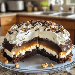 - 1 Schokoladenkuchen-Mischung (plus Zutaten laut Verpackung) - 1 Dose gesüßte Kondensmilch - 1/2 Tasse Karamellsauce Die Hauptzutaten sind einfach zu finden. Beginnen wir mit der Schokoladenkuchen-Mischung. Sie macht das Backen schnell und leicht. Die gesüßte Kondensmilch sorgt für einen tollen Geschmack. Karamellsauce bringt eine süße Note. Diese Zutaten machen den Kuchen besonders lecker. - 1 Tasse Schlagsahne - 1/4 Tasse Puderzucker - 1 Teelöffel Vanilleextrakt Für das Topping brauchen wir Schlagsahne. Sie gibt dem Kuchen eine cremige Textur. Puderzucker macht die Sahne süß. Vanilleextrakt fügt einen feinen Geschmack hinzu. Diese Mischung ist einfach und macht den Kuchen perfekt. - 1 Tasse Toffee-Stücke - Geraspelte Zartbitterschokolade oder Schokoladendrops Die Garnierungen sind wichtig für das Aussehen. Toffee-Stücke bringen einen knusprigen Biss. Zartbitterschokolade sieht toll aus und schmeckt gut. Diese Toppings machen den Kuchen nicht nur lecker, sondern auch schön. Wenn Sie mehr über die Zubereitung erfahren möchten, schauen Sie sich die vollständige Rezeptanleitung an. Heize den Ofen auf 175°C vor. Bereite eine 9x13 Zoll große Backform vor. Fette die Form ein oder lege sie mit Backpapier aus. Bereite den Schokoladenkuchenteig gemäß der Verpackung vor. Gieße den Teig dann in die Form. Backe den Kuchen für die angegebene Zeit. Lass ihn nach dem Backen etwa 15-20 Minuten in der Form abkühlen. Sobald der Kuchen warm ist, steche mit einem Holzlöffel oder Schaschlikspieß Löcher in die Oberfläche. Achte darauf, dass die Löcher bis zum Boden gehen. Das hilft, dass die Feuchtigkeit gut eindringen kann. Mische in einer kleinen Schüssel die gesüßte Kondensmilch mit der Karamellsauce. Gieße diese Mischung gleichmäßig über den Kuchen. Stelle sicher, dass alle Löcher gut gefüllt sind. Stelle den Kuchen für etwa 2 Stunden in den Kühlschrank. So vermischen sich die Aromen gut. In einer Rührschüssel vermenge die Schlagsahne, den Puderzucker und den Vanilleextrakt. Schlage die Mischung mit einem Mixer, bis steife Spitzen entstehen. Das dauert etwa 3-5 Minuten. Verteile die Schlagsahne gleichmäßig über den Kuchen. Bestreue das Topping mit Toffee-Stücken. Du kannst auch geraspelte Zartbitterschokolade als Garnierung verwenden. Um die Löcher in Ihrem Kuchen tief genug zu stechen, verwenden Sie einen Holzlöffel. Drücken Sie fest, aber nicht zu fest. Die Löcher sollten bis zum Boden gehen. So kann die Flüssigkeit gut eindringen. Wenn die Löcher zu klein sind, wird der Kuchen nicht so saftig. Die optimale Kühlzeit beträgt etwa zwei Stunden. Das gibt dem Kuchen Zeit, um die Aromen aufzunehmen. Wenn Sie ihn zu früh servieren, schmeckt er nicht so gut. Lassen Sie ihn also wirklich gut kühlen. Beim Anrichten des Kuchens schneiden Sie ihn in gleichmäßige Quadrate. Dies macht das Servieren einfach. Sie können auch einen schönen Teller verwenden. Das gibt dem Kuchen eine feierliche Note. Fügen Sie frische Früchte oder Minzblätter als Dekoration hinzu. Dieser Kuchen ist ideal für viele Anlässe. Ob Geburtstagsfeier, Feiertage oder einfach als Dessert. Er wird immer gut ankommen. Für die Zubereitung brauchen Sie einige nützliche Küchenutensilien. Ein elektrischer Mixer ist wichtig, um die Sahne gut zu schlagen. Ein großer Löffel hilft beim Stechen der Löcher. Auch eine Backform ist nötig, um den Kuchen zu backen. Alternativen, die die Zubereitung erleichtern können, sind Silikonformen. Diese sind leicht zu reinigen und verhindern das Ankleben. Auch ein Spritzbeutel macht das Verteilen der Sahne einfacher. {{image_4}} Für den Besser als Alles Kuchen kann man auch andere Kuchen verwenden. Eine beliebte Wahl ist Vanillekuchen. Er bietet einen helleren, süßeren Geschmack. Man kann auch Rotweinkuchen probieren. Dieser gibt dem Dessert eine tiefe, reiche Note. Wenn Sie glutenfrei sind, nutzen Sie glutenfreie Kuchenmischungen. Diese sind oft genauso lecker. So kann jeder den Kuchen genießen. Zusätze machen den Kuchen einzigartig. Nüsse wie Walnüsse oder Mandeln fügen einen tollen Crunch hinzu. Frische Früchte wie Beeren oder geschnittene Bananen bringen Frische ins Spiel. Sie passen gut zur süßen Karamellsauce. Apropos Karamellsauce: Variieren Sie die Sauce! Fügen Sie etwas Meersalz hinzu, um einen salzigen Geschmack zu erreichen. Oder probieren Sie eine Schokoladensauce für einen intensiveren Geschmack. Das Topping ist auch flexibel. Sie können Schlagsahne durch Joghurt ersetzen. Das macht den Kuchen etwas leichter. Auch Frischkäsecreme ist eine gute Wahl, wenn Sie es cremiger mögen. Für die Garnierung gibt es viele Optionen. Statt Toffee-Stücken verwenden Sie Schokoladenstückchen oder Keksbrösel. Diese bringen unterschiedliche Texturen und Geschmäcker in Ihr Dessert. Wenn Sie nach dem besten Genuss suchen, werfen Sie einen Blick auf das [Full Recipe]. Um den Besser als Alles Kuchen frisch zu halten, brauchen Sie die richtige Lagerung. Lagern Sie den Kuchen immer im Kühlschrank. Decken Sie ihn gut ab, um Austrocknen zu verhindern. Nutzen Sie Frischhaltefolie oder eine Kuchenglocke. So bleiben die Aromen erhalten. Die Haltbarkeit im Kühlschrank beträgt etwa fünf Tage. Nach dem ersten Tag wird der Kuchen noch besser, da die Aromen sich vermischen. Probieren Sie es aus! Möchten Sie den Kuchen länger aufbewahren? Sie können ihn einfrieren. Schneiden Sie ihn in Portionen, bevor Sie ihn einfrieren. Wickeln Sie jede Portion in Frischhaltefolie. Legen Sie die Portionen dann in einen gefrierfesten Behälter. Um gefrorenen Kuchen wieder aufzuwärmen, nehmen Sie ihn aus dem Gefrierfach. Lassen Sie ihn bei Raumtemperatur auftauen. Dies dauert etwa zwei bis drei Stunden. Wenn Sie es eilig haben, können Sie ihn auch in der Mikrowelle kurz erwärmen. Achten Sie darauf, ihn nicht zu überhitzen. So bleibt der Kuchen saftig und lecker. Der Besser als Alles Kuchen bleibt frisch im Kühlschrank. Er hält dort etwa 3 bis 5 Tage. Decke ihn gut ab, damit er nicht austrocknet. Wenn du ihn länger aufbewahren möchtest, friere ihn ein. Gefroren bleibt er bis zu 3 Monate lecker. Achte darauf, ihn in einem luftdichten Behälter zu lagern. So behält er seinen Geschmack und seine Feuchtigkeit. Ja, du kannst andere Kuchensorten ausprobieren! Vanillekuchen oder sogar einen Rotweinkuchen passen gut. Diese Alternativen bringen neue Aromen. Du kannst auch glutenfreie Mischungen verwenden, wenn nötig. Die Füllung und das Topping bleiben gleich, was es einfach macht. Absolut! Der Kuchen schmeckt auch ohne die Karamellsauce gut. Du kannst eine Fruchtsauce oder Schokoladensauce verwenden. Diese Optionen bieten einen anderen Geschmack, machen den Kuchen aber dennoch köstlich. Probiere auch andere Toppings wie frische Beeren oder Nüsse. Der Name stammt von der Idee, dass dieser Kuchen einfach der Beste ist. Viele sagen, er sei besser als jeder andere Kuchen. Der Name spricht für sich und erzeugt Neugier. Der Kuchen hat sich in vielen Haushalten bewährt und ist ein echter Hit. Er verbindet viele Geschmäcker und macht jeden Anlass besonders. Der „Besser als Alles Kuchen“ ist einfach und lecker. Wir haben die Hauptzutaten, die Zubereitung, Tipps und Variationen besprochen. Mit einfachen Schritten und tollen Ideen gelingt dir dieser Kuchen garantiert. Egal, ob mit Gummibärchen oder Schokolade – du kannst kreativ sein! Vergiss nicht, den Kuchen gut aufzubewahren, damit er frisch bleibt. Probier es aus und überrasche deine Gäste bei deinem nächsten Fest!