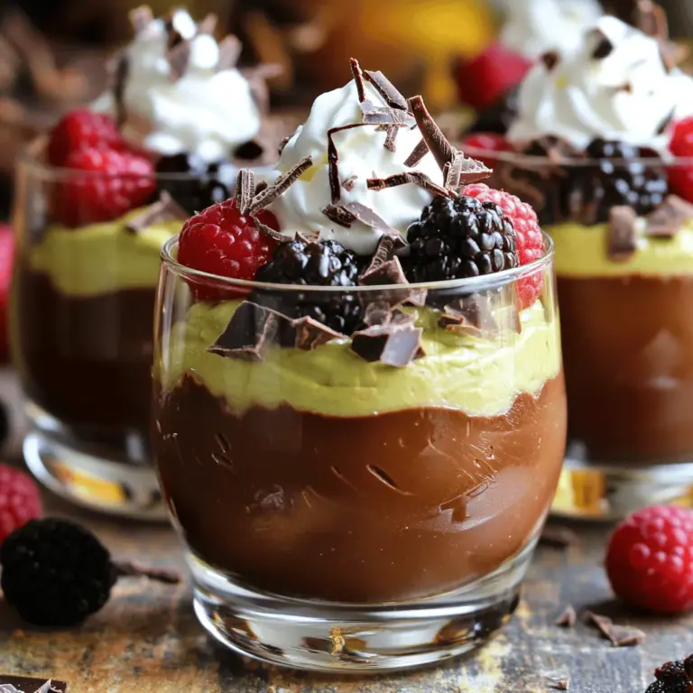 Für die perfekte Schokoladen-Avocado-Mousse brauchst du frische Zutaten. Hier sind die Hauptzutaten: - 2 reife Avocados, geschält und entsteint - 1/2 Tasse ungesüßtes Kakaopulver - 1/3 Tasse Honig oder Ahornsirup - 1/4 Tasse Mandelmilch (oder Milch nach Wahl) - 1 Teelöffel reiner Vanilleextrakt - Eine Prise Meersalz Diese Zutaten machen die Mousse cremig und schokoladig. Die Avocados geben der Mousse eine zarte Textur. Das Kakaopulver bringt den vollen Schokoladengeschmack. Um die Mousse noch besser zu machen, kannst du Toppings hinzufügen. Hier sind einige Vorschläge: - Geschlagene Kokoscreme - Schokoladenspäne - Frische Beeren Die Toppings geben der Mousse mehr Farbe und Geschmack. Probiere verschiedene Kombinationen aus, um deinen Favoriten zu finden. Die Wahl der richtigen Avocados ist wichtig. Hier sind einige Tipps: - Suche nach Avocados, die leicht auf Druck nachgeben. - Die Haut sollte dunkelgrün bis fast schwarz sein. - Vermeide Avocados mit Dellen oder braunen Flecken. Reife Avocados sind der Schlüssel zu einer cremigen Mousse. Wenn du die besten Avocados findest, wird dein Dessert köstlich. Wenn du mehr über die Zubereitung erfahren möchtest, schaue dir das Full Recipe an. Die Avocados sind der Schlüssel zu dieser Mousse. Wählen Sie zwei reife Avocados. Diese sollten weich, aber nicht matschig sein. Schälen und den Kern entfernen. Schneiden Sie sie in Stücke. Das Kakaopulver bringt den Schokoladengeschmack. Nehmen Sie ungesüßtes Kakaopulver. Es sollte von hoher Qualität sein. Fügen Sie das Kakaopulver in die Küchenmaschine hinzu, zusammen mit den Avocados. Pürieren Sie die Mischung, bis sie glatt ist. Es sollte eine cremige Konsistenz haben. Scrapen Sie die Seiten der Schüssel ab, um alles gut zu vermischen. Danach fügen Sie Honig oder Ahornsirup hinzu. Dies gibt der Mousse die Süße. Jetzt kommt die Mandelmilch dazu. Sie hilft, die Mousse noch weicher zu machen. Fügen Sie auch Vanilleextrakt und eine Prise Meersalz hinzu. Pürieren Sie alles erneut, bis die Mischung seidig ist. Nach dem Mischen ist es Zeit, die Mousse zu kühlen. Füllen Sie sie in Dessertschalen oder Gläser. Stellen Sie sie für mindestens 30 Minuten in den Kühlschrank. Dies hilft der Mousse, fest zu werden. Die Aromen werden intensiver. Wenn sie kalt ist, schmeckt sie besser. Vor dem Servieren können Sie die Mousse mit geschlagener Kokoscreme und frischen Beeren garnieren. So sieht sie auch toll aus. Sie können die vollständige Rezeptanleitung in der Full Recipe finden. Um die Süße der Mousse zu ändern, probiere es einfach aus. Beginne mit einem Teil Honig oder Ahornsirup. Nach dem Mischen, koste die Mousse. Wenn sie dir nicht süß genug ist, füge mehr Süßungsmittel hinzu. Mixe die Mousse erneut, bis alles gut vermischt ist. Es ist wichtig, die Süße nach deinem Geschmack anzupassen. Manchmal kann ein Schuss mehr Honig einen großen Unterschied machen. Ein häufiger Fehler ist, die Avocados nicht richtig zu pürieren. Sie sollten wirklich glatt sein. Klumpige Mousse ist nicht lecker. Achte darauf, die Seiten der Schüssel mehrmals abzuschaben. Ein weiterer Fehler ist, die Mousse nicht lange genug kühlen zu lassen. Die Kühlzeit ist wichtig, um die Aromen zu entwickeln. Wenn du die Mousse nicht rechtzeitig kühlst, wird sie nicht fest. Das kann die Textur beeinflussen. Für besondere Anlässe kannst du die Mousse in kleinen Gläsern servieren. Sieht toll aus und ist leicht zu portionieren. Füge frische Beeren oder Schokoladenspäne als Topping hinzu. Das gibt der Mousse einen frischen und geschmackvollen Kick. Du kannst auch Minzblätter verwenden, um etwas Farbe hinzuzufügen. Für eine luxuriöse Note, serviere die Mousse mit geschlagener Kokoscreme. Die Kombination aus Schokolade und Avocado ist einfach unwiderstehlich. Stelle sicher, dass du die Mousse schön präsentierst. {{image_4}} Die Schokoladen-Avocado-Mousse ist von Natur aus glutenfrei und vegan. Du musst nur die richtigen Zutaten wählen. Anstelle von Honig kannst du Ahornsirup verwenden. Er gibt der Mousse eine süße Note ohne tierische Produkte. Wenn du die Mousse noch cremiger machen möchtest, nutze Kokosmilch anstelle der Mandelmilch. Diese Optionen machen das Dessert für viele Diäten geeignet. Du kannst auch andere Süßungsmittel ausprobieren. Agavendicksaft ist eine gute Wahl, wenn du es flüssig magst. Stevia oder Erythrit sind tolle Alternativen, wenn du weniger Zucker möchtest. Achte darauf, die Menge anzupassen. Diese Süßungsmittel sind oft süßer als Honig oder Zucker. Probiere kleine Mengen und schmecke die Mousse immer wieder ab. Füge frische Früchte oder Nüsse hinzu, um die Mousse zu variieren. Banane oder Himbeeren passen gut. Sie bringen frische Aromen und eine interessante Textur. Du kannst auch Erdnüsse oder Mandeln hinzufügen, um einen Crunch zu erzeugen. Eine Prise Zimt oder eine Prise Chili kann den Geschmack intensivieren. Diese kleinen Änderungen machen dein Dessert einzigartig und spannend. Für die gesamte Anleitung kannst du auch das [Full Recipe] ansehen. Um die Schokoladen-Avocado-Mousse frisch zu halten, decke sie gut ab. Nutze Frischhaltefolie oder einen luftdichten Behälter. Dies verhindert, dass die Mousse austrocknet oder Gerüche aus dem Kühlschrank aufnimmt. Im Kühlschrank hält die Mousse etwa 3 bis 4 Tage. Achte darauf, sie gut abzudecken. Im Gefrierkasten kannst du die Mousse bis zu 2 Monate lagern. Es ist wichtig, sie in Portionen zu verpacken. So kannst du genau die Menge auftauen, die du möchtest. Wenn du Reste hast, probiere sie in einem Smoothie oder auf Joghurt. Du kannst die Mousse auch als Füllung für Pfannkuchen verwenden. Die Möglichkeiten sind endlos! Mit etwas Kreativität wird nichts verschwendet. Ja, Avocado ist gesund in Desserts. Sie enthält gesunde Fette, die gut für das Herz sind. Zudem liefert sie Vitamine wie E und K. Diese Nährstoffe helfen, die Haut gesund zu halten. Avocados haben auch Ballaststoffe, die gut für die Verdauung sind. Damit sind sie eine tolle Ergänzung zu Schokoladen-Avocado-Mousse. Ja, du kannst die Schokoladen-Avocado-Mousse im Voraus zubereiten. Sie bleibt im Kühlschrank frisch für bis zu drei Tage. Das ist ideal, wenn du Gäste erwartest. Plane einfach, die Mousse mindestens 30 Minuten vor dem Servieren zu kühlen. So kann sie fest werden und die Aromen entfalten sich besser. Die Zubereitung der Schokoladen-Avocado-Mousse dauert nur etwa 10 Minuten. Wenn du die Kühlzeit hinzuzufügst, beträgt die Gesamtzeit etwa 40 Minuten. Diese schnelle und einfache Zubereitung macht es leicht, ein leckeres Dessert zu genießen. Die besten Toppings sind geschlagene Kokoscreme und Schokoladenspäne. Frische Beeren bringen einen fruchtigen Geschmack. Du kannst auch Nüsse oder Minzblätter verwenden. Diese Toppings verbessern die Textur und den Geschmack der Mousse. Experimentiere mit deinen Lieblingszutaten für noch mehr Spaß! In diesem Artikel habe ich die besten Zutaten und Schritte für eine Schokoladen-Avocado-Mousse geteilt. Sie erfahren, wie man die perfekten Avocados auswählt und die Mousse richtig zubereitet. Mit Tipps zur Anpassung der Süße und kreativen Variationen können Sie das Rezept nach Ihrem Geschmack gestalten. Achten Sie bei der Aufbewahrung darauf, die Mousse richtig zu lagern. Mit diesen Informationen sind Sie bestens gerüstet, um ein gesundes und köstliches Dessert zuzubereiten. Viel Spaß beim Ausprobieren!