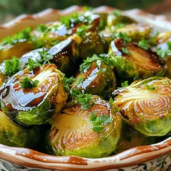 Für dieses leckere Gericht brauchst du: - 450 g Rosenkohl, gereinigt und halbiert - 3 Esslöffel Balsamico-Essig - 2 Esslöffel Honig oder Ahornsirup - 1 Esslöffel Olivenöl - 2 Knoblauchzehen, fein gehackt - ½ Teelöffel Salz - ¼ Teelöffel schwarzer Pfeffer - ¼ Teelöffel rote Pfefferflocken (optional, für Schärfe) Du kannst das Gericht noch besser machen mit: - ¼ Tasse frisch geriebener Parmesan - Frische Petersilie, gehackt (zum Garnieren) Achte beim Kauf von Rosenkohl auf: - Frische: Wähle feste und grüne Röschen. - Größe: Kleinere Röschen sind zarter und schmackhafter. - Saison: Rosenkohl ist im Herbst und Winter am besten. Beim Balsamico-Essig wähle einen mit guter Qualität. Er sollte süß und tief im Geschmack sein. Achte auch darauf, dass dein Honig oder Ahornsirup rein ist, um den besten Geschmack zu erzielen. Wenn du Parmesan verwendest, greife zu frischem Käse, denn er schmilzt besser. Für die Petersilie: Frisch gehackt bringt sie einen tollen Farbkontrast und frischen Geschmack. Wenn du diese Tipps befolgst, wird dein Balsamico-glänzender Rosenkohl ein Hit! Probier das Rezept aus und entdecke die Freude beim Kochen. Du findest die vollständige Anleitung im Full Recipe. Zuerst musst du den Rosenkohl gründlich reinigen. Entferne die äußeren Blätter, die beschädigt oder braun sind. Halbiere dann jeden Rosenkohl. Dies hilft, die Röschen gleichmäßig zu garen und schnell zu rösten. Ich empfehle, frischen Rosenkohl zu wählen. Er hat mehr Geschmack und ist knackiger. Für die Glasur mische den Balsamico-Essig mit Honig oder Ahornsirup in einem kleinen Topf. Das gibt der Glasur eine süße Note. Erhitze die Mischung bei mittlerer Hitze. Lass sie leicht köcheln, bis sie eindickt. Das dauert etwa 5-7 Minuten. Rühre gelegentlich um, damit sie nicht anbrennt. Nimm den Topf dann vom Herd. Heize den Ofen auf 200°C vor. Lege ein Backblech mit Backpapier aus. Vermische den halbierten Rosenkohl mit Olivenöl, Salz und Pfeffer in einer großen Schüssel. Verteile die Röschen gleichmäßig auf dem Blech. Röste sie für etwa 20 Minuten. Wende die Röschen zur Hälfte der Garzeit. Dies hilft, eine schöne Karamellisierung zu erreichen. Nach 20 Minuten gieße die Balsamico-Glasur über den Rosenkohl und röste ihn weitere 5-10 Minuten. So erhalten die Röschen einen tollen Glanz und Geschmack. Für das komplette Rezept, sieh dir die [Full Recipe] an. Um die perfekte Karamellisierung zu erreichen, ist Wärme der Schlüssel. Du solltest deinen Ofen gut vorheizen, damit der Rosenkohl gleichmäßig gart. Achte darauf, den Rosenkohl in einer einzigen Schicht auf dem Blech zu verteilen. Zu viel Platz sorgt für Dampf, statt für eine schöne Bräunung. Nach etwa 20 Minuten solltest du die Röschen wenden. So werden sie von allen Seiten goldbraun. Ein häufiger Fehler ist es, den Rosenkohl nicht genug zu würzen. Salz und Pfeffer sind wichtig für den Geschmack. Achte darauf, die Balsamico-Glasur erst am Ende hinzuzufügen. Wenn du sie zu früh aufträgst, kann der Zucker verbrennen und bitter werden. Ein weiterer Fehler ist, den Rosenkohl zu lange im Ofen zu lassen. Prüfe sie nach der zweiten Röstdauer, um sicherzustellen, dass sie zart, aber nicht matschig sind. Die Präsentation macht viel aus. Serviere die Balsamico-glasierten Rosenkohl in einer schönen Schüssel. Beträufle sie mit der restlichen Glasur und streue etwas Parmesan darüber. Frische Petersilie gibt einen tollen Farbkontrast. Du kannst auch einige Walnüsse oder Mandeln für einen knusprigen Biss hinzufügen. So sieht dein Gericht nicht nur gut aus, sondern schmeckt auch noch besser. {{image_4}} Balsamico-glazierte Rosenkohl sind eine tolle vegetarische Beilage. Für vegane Optionen kannst du den Honig durch Ahornsirup ersetzen. Das gibt dir die süße Note, die du brauchst. Verwende auch pflanzliche Ölarten, um die Glasur zu verfeinern. So bleibt das Gericht rein vegan und lecker. Du kannst das Grundrezept leicht anpassen. Füge Gewürze wie Kreuzkümmel oder Paprika hinzu, um den Geschmack zu ändern. Wenn du Käse magst, probiere Feta oder Ziegenkäse. Diese Käsearten bringen einen tollen, salzigen Geschmack. Achte darauf, dass der Käse frisch gerieben ist, um die besten Ergebnisse zu erzielen. Balsamico-glazierte Rosenkohl passen gut zu vielen Gerichten. Serviere sie zu gebratenem Hähnchen oder Lachs. Du kannst auch Quinoa oder Reis als Beilage anbieten. Diese Kombinationen machen dein Essen bunt und nährstoffreich. Wenn du Gäste hast, sind diese Rosenkohl eine perfekte Wahl. Sie sehen toll aus und schmecken fantastisch. Du findest das gesamte Rezept für diese köstlichen Balsamico-glazierten Rosenkohl hier: [Full Recipe]. Um übrig gebliebenen Rosenkohl richtig zu lagern, lege ihn in einen luftdichten Behälter. So bleibt er frisch und lecker. Stelle den Behälter in den Kühlschrank. Der Rosenkohl sollte innerhalb von drei bis fünf Tagen gegessen werden. So schmeckt er am besten. Wenn du den Rosenkohl wieder erhitzen möchtest, gibt es einige einfache Methoden. Du kannst ihn in der Mikrowelle aufwärmen. Stelle die Mikrowelle auf mittlere Leistung und erhitze ihn für eine Minute. Rühre dann um und prüfe die Temperatur. Du kannst den Rosenkohl auch in einer Pfanne mit etwas Öl anbraten. So wird er knusprig und lecker. Balsamico-glazierte Rosenkohl können auch eingefroren werden. Lege sie in einen gefrierfesten Behälter oder einen Beutel. Stelle sicher, dass die Luft heraus ist, bevor du ihn schließt. So bleibt der Geschmack erhalten. Die gefrorenen Röschen halten bis zu drei Monate. Wenn du sie auftauen möchtest, lasse sie über Nacht im Kühlschrank. Anschließend kannst du sie wie gewohnt wieder aufwärmen. Die Zubereitung von Balsamico-Glasierten Rosenkohl dauert insgesamt etwa 35 Minuten. Du benötigst 10 Minuten für die Vorbereitung und 25 Minuten zum Rösten. Diese Zeit ist ideal, um die Aromen perfekt zu entfalten. Du kannst die Röschen in den Ofen geben, während du die Glasur zubereitest. So sparst du Zeit und machst das Kochen effizienter. Ja, du kannst andere Gemüsesorten für dieses Rezept verwenden. Zum Beispiel eignen sich Karotten, Blumenkohl oder grüne Bohnen gut. Stelle sicher, dass die Gemüsesorten ähnliche Garzeiten haben. So bleiben alle Zutaten gleichmäßig zart und köstlich. Du kannst mit verschiedenen Kombinationen experimentieren, um neue Geschmäcker zu entdecken. Balsamico-Glasierte Rosenkohl passen gut zu vielen Gerichten. Du kannst sie als Beilage zu Fleischgerichten servieren, wie Hähnchen oder Rindfleisch. Auch zu Fisch sind sie eine tolle Wahl. Für eine vegetarische Option kannst du sie mit Quinoa oder Reis kombinieren. Diese Kombinationen machen das Gericht noch schmackhafter und abwechslungsreicher. Wenn du willst, probiere auch die [Full Recipe] für mehr Details! Balsamico-Glasierte Rosenkohl ist einfach zuzubereiten. Wir haben die besten Zutaten, die Schritt-für-Schritt-Anleitung und hilfreiche Tipps besprochen. Achten Sie beim Röstprozess auf hohe Hitze. Variieren Sie das Rezept nach Ihrem Geschmack, zum Beispiel mit weiteren Gewürzen. Richtige Lagerung verlängert die Haltbarkeit und sorgt für leckere Reste. Genießen Sie diese köstliche Beilage mit Ihren Lieblingsgerichten. Probieren Sie es aus und begeistern Sie Ihre Gäste!