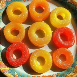 Um die perfekten Pfirsichring-Gummis zu machen, benötigst du einige einfache Zutaten: - 2 Tassen Pfirsichsaft (frisch oder aus dem Handel) - 1/2 Tasse Zucker - 1/4 Tasse Wasser - 2 Esslöffel Zitronensaft - 1 Esslöffel Agar-Agar-Pulver (oder Gelatine für die nicht-vegetarische Version) - 1/4 Teelöffel Zitronensäure (optional) - Kochspray oder Speisestärke zum Bestäuben Diese Zutaten sind leicht zu finden. Der Pfirsichsaft gibt dem Gummi den fruchtigen Geschmack. Zucker sorgt für die Süße. Agar-Agar hilft, die Gummis fest werden zu lassen. Die genauen Messungen sind wichtig. Sie helfen, die richtige Konsistenz zu erreichen. Wenn du zu viel Wasser hinzufügst, werden die Gummis zu weich. Zu wenig Zucker macht sie nicht süß genug. Halte dich an die angegebenen Mengen, um die besten Gummis zu bekommen. Du kannst das Rezept anpassen, wenn du spezielle diätetische Bedürfnisse hast. Wenn du vegan bist, verwende Agar-Agar. Gelatine ist tierisch und nicht für Veganer geeignet. Du kannst auch den Zucker durch Honig oder einen Zuckerersatz ersetzen. So bleiben die Gummis gesund und lecker. Beginnen Sie mit der Vorbereitung der Grundmasse. Nehmen Sie einen mittelgroßen Topf. Geben Sie dort zwei Tassen Pfirsichsaft, eine halbe Tasse Zucker und ein Viertel Tasse Wasser hinein. Erhitzen Sie die Mischung bei mittlerer Hitze. Rühren Sie gut um, bis der Zucker ganz aufgelöst ist. Achten Sie darauf, dass die Mischung nicht kocht. Dies ist wichtig, um die richtige Konsistenz zu erreichen. Jetzt kommt das Agar-Agar ins Spiel. Streuen Sie einen Esslöffel Agar-Agar-Pulver gleichmäßig über die Flüssigkeit. Rühren Sie die Mischung ohne Pause für etwa zwei bis drei Minuten. So lösen Sie das Agar-Agar gut auf. Wenn Sie Gelatine verwenden, nehmen Sie den Topf vom Herd. Fügen Sie die Gelatine hinzu und rühren Sie, bis sie ganz eingearbeitet ist. Fügen Sie nun zwei Esslöffel Zitronensaft zur Mischung hinzu. Wenn Sie einen extra Kick möchten, können Sie auch eine Prise Zitronensäure hinzufügen. Kochen Sie die Mischung noch eine weitere Minute, aber bringen Sie sie nicht zum Kochen. Nehmen Sie den Topf dann vom Herd. Lassen Sie die Mischung etwa fünf Minuten abkühlen. Jetzt wird es spannend! Gießen Sie die Mischung vorsichtig in Gummiformen, die wie Pfirsichringe geformt sind. Klopfen Sie die Formen leicht auf die Arbeitsfläche. So entfernen Sie eventuell Luftblasen. Stellen Sie die Formen dann für zwei bis drei Stunden in den Kühlschrank. Warten Sie, bis die Gummis fest geworden sind. Nach dem Kühlen können Sie die Gummis vorsichtig aus den Formen nehmen. Wenn gewünscht, bestäuben Sie die Gummis leicht mit Speisestärke. So verhindern Sie, dass sie zusammenkleben. Für die Präsentation arrangieren Sie die Gummis auf einem schönen Teller. Sie können sie auch mit essbarem Glitzer verzieren oder in einem kleinen Glas mit einem Band als Geschenk anbieten. So machen Sie Ihre selbstgemachten Pfirsichring-Gummis noch ansprechender! Ein häufiger Fehler ist, die Mischung zu stark zu erhitzen. Achte darauf, dass sie nicht kocht. Wenn du Agar-Agar verwendest, löse es gut auf. Klumpen können die Gummis ungleichmäßig machen. Wenn du Gelatine benutzt, rühre sie schnell ein. Lass sie nicht zu lange im heißen Saft, da sie sonst ihre Kraft verlieren kann. Die perfekte Konsistenz ist entscheidend. Du willst, dass deine Gummis weich, aber nicht zu zäh sind. Wenn du festere Gummis magst, erhöhe die Menge an Agar-Agar. Wenn sie zu weich sind, kannst du mehr hinzufügen. Achte darauf, dass du die Mischung gut abkühlen lässt. Das hilft, die Gummis fester zu machen. Um das Verkleben der Gummis zu verhindern, bestäube sie leicht mit Speisestärke. Dies hilft, die Oberfläche trocken zu halten. Alternativ kannst du auch Kochspray in die Formen sprühen. Achte darauf, dass du die Gummis gut aus den Formen drückst. Wenn sie fest sind, lasse sie ein paar Minuten bei Raumtemperatur stehen, bevor du sie lagerst. {{image_4}} Du kannst viele Fruchtgeschmäcker für deine Gummis nutzen. Erdbeere, Himbeere oder Mango sind tolle Optionen. Beginne mit dem gleichen Rezept. Ersetze einfach den Pfirsichsaft durch deinen gewünschten Saft. Probiere auch Kombinationen, wie Pfirsich-Mango oder Erdbeer-Himbeere. Das macht die Gummis spannend und frisch. Farbe macht alles lebendiger! Du kannst die Gummis einfach einfärben. Verwende Lebensmittelfarbe, um deine Gummis passend zu deinem Anlass zu gestalten. Für eine Sommerparty könntest du gelb und orange verwenden. Für Halloween sind schwarz und orange cool. Ein paar Tropfen reichen oft aus, um kräftige Farben zu erzielen. Die Form deiner Gummis kann viel bewirken. Nutze verschiedene Silikonformen, um lustige Designs zu kreieren. Herzen, Sterne oder sogar Tiere sind eine gute Wahl. Diese Formen machen die Gummis noch ansprechender. Du kannst auch saisonale Formen nutzen, wie Kürbisse für den Herbst oder Schneeflocken für den Winter. So wird jede Feier besonders! Um die Pfirsichring-Gummis frisch zu halten, benötigen Sie einen luftdichten Behälter. Legen Sie die Gummis vorsichtig in den Behälter, ohne dass sie sich berühren. So verhindern Sie, dass sie zusammenkleben. Die Gummis halten sich gut bis zu zwei Wochen im Kühlschrank. Achten Sie darauf, die Temperatur konstant zu halten. Wenn Sie die Gummis länger aufbewahren möchten, können Sie sie auch im Gefrierfach lagern. Dort bleiben sie bis zu drei Monate frisch. Bestäuben Sie die Gummis leicht mit Speisestärke, bevor Sie sie lagern. Dies hilft, die Feuchtigkeit zu reduzieren. Vermeiden Sie auch direkte Sonneneinstrahlung, um die Farben und den Geschmack zu bewahren. Mit diesen einfachen Tipps bleiben Ihre hausgemachten Pfirsichring-Gummis lecker und frisch. Genießen Sie sie bei jedem Anlass! Denken Sie daran, die Gummis aus dem Kühlschrank zu nehmen, bevor Sie sie servieren, damit sie wieder etwas weicher werden. Die gesamte Zubereitungszeit beträgt etwa 20 Minuten. Nach der Zubereitung müssen die Gummis für 2 bis 3 Stunden kühl stehen. Also, planen Sie insgesamt etwa 3 Stunden und 20 Minuten ein, um diese leckeren Pfirsichring-Gummis zu machen. Ja, Sie können Gelatine verwenden. Agar-Agar ist eine pflanzliche Option. Gelatine ist eine tierische Zutat. Wenn Sie Gelatine benutzen, nehmen Sie den Topf vom Herd, bevor Sie sie hinzufügen. Rühren Sie gut, bis sie vollständig aufgelöst ist. Um andere Geschmäcker zu nutzen, ersetzen Sie den Pfirsichsaft. Sie können auch andere Fruchtsäfte wie Himbeere, Mango oder Zitrone nehmen. Achten Sie darauf, die Menge der anderen Zutaten gleich zu halten. So erhalten Sie die gleiche Konsistenz und Süße. Ja, wenn Sie Agar-Agar verwenden, sind die Gummis vegan. Agar-Agar ist aus Algen gemacht und somit eine gute pflanzliche Option. Wenn Sie Gelatine einsetzen, sind die Gummis nicht vegan. Pfirsichring-Gummis sind einfach zuzubereiten. Du hast gelernt, welche Zutaten nötig sind und wie du sie richtig kombinierst. Die Schritt-für-Schritt-Anleitung hilft dir, Fehler zu vermeiden. Denk auch an die Tipps, um die perfekte Konsistenz zu erreichen. Variiere ruhig mit anderen Geschmäckern und Formen. Mit den richtigen Lagerungshinweisen bleiben deine Gummis frisch. Probiere es aus und genieße diese leckeren Snacks selbst oder teile sie mit Freunden!