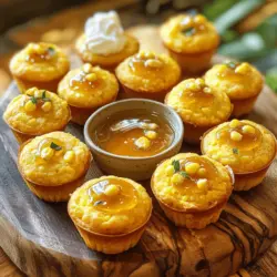 Die Zutaten für die Südländischen Honig-Butter Maisbrot Poppers sind einfach und frisch. Hier sind die genauen Mengen, die du brauchst: - 1 Tasse Maismehl - 1 Tasse Weizenmehl - 1 Esslöffel Backpulver - ½ Teelöffel Salz - 1 Esslöffel Zucker - 1 Tasse Buttermilch - 2 große Eier - ¼ Tasse ungesalzene Butter, geschmolzen - ½ Tasse Maiskörner (frisch oder gefroren) - ½ Teelöffel Cayennepfeffer (optional, für einen scharfen Kick) - ¼ Tasse Honig (zum Beträufeln) - ½ Tasse geschlagene Honigbutter (gekauft oder selbstgemacht) Diese Zutaten machen die Poppers nicht nur lecker, sondern auch besonders. Das Maismehl sorgt für die charakteristische Textur. Die Buttermilch bringt eine angenehme Säure und macht den Teig schön fluffig. Wenn du magst, kannst du Cayennepfeffer hinzufügen, um einen kleinen Kick zu erhalten. Die geschlagene Honigbutter ist das i-Tüpfelchen. Sie rundet den Geschmack perfekt ab. Du kannst sie fertig kaufen oder selbst machen. Wenn du sie selbst machst, einfach Butter mit Honig vermengen. So hast du die volle Kontrolle über den Geschmack. Falls du die vollständige Zubereitung sehen möchtest, schau dir das [Full Recipe] an. Heize deinen Ofen auf 200°C vor. Das sorgt für eine optimale Hitze. Fette ein Mini-Muffinblech leicht ein oder benutze Mini-Muffinförmchen. So lassen sich die Poppers später einfach herausnehmen. In einer großen Schüssel vermenge 1 Tasse Maismehl und 1 Tasse Weizenmehl. Füge 1 Esslöffel Backpulver, ½ Teelöffel Salz und 1 Esslöffel Zucker hinzu. Schneebesen sie gut durch, bis alles gleichmäßig vermischt ist. Dies ist die Basis für deine Poppers. In einer separaten Schüssel verquirle 1 Tasse Buttermilch, 2 große Eier und ¼ Tasse geschmolzene Butter. Mische alles gut. Diese Mischung bringt die Feuchtigkeit und den Geschmack in deine Poppers. Gieße die feuchten Zutaten in die Schüssel mit den trockenen Zutaten. Rühre vorsichtig um, bis sich alles gerade so verbindet. Es ist wichtig, nicht zu viel zu rühren. Ein paar Klümpchen sind in Ordnung. Füge dann ½ Tasse Maiskörner hinzu. Wenn du etwas Schärfe magst, kannst du auch ½ Teelöffel Cayennepfeffer hinzufügen. Verteile den Teig mit einem Esslöffel in die vorbereiteten Muffinförmchen. Fülle sie etwa ¾ voll. Backe die Poppers 12-15 Minuten lang. Sie sind fertig, wenn die Oberseiten goldbraun sind. Ein Zahnstocher sollte sauber herauskommen. Lass die Poppers 5 Minuten im Blech abkühlen, bevor du sie auf ein Gitter überträgst. Beträufle sie dann mit Honig und serviere sie mit geschlagener Honigbutter. Du findest das vollständige Rezept in der Beschreibung. - Nicht zu viel rühren: Achte darauf, den Teig nur leicht zu mischen. Zu viel Rühren macht den Teig hart. Ein paar Klümpchen sind okay und helfen dir, die Poppers fluffig zu halten. - Verwendung von frischen oder gefrorenen Maiskörnern: Frische Maiskörner geben mehr Geschmack. Gefrorene sind eine gute Wahl, wenn frische nicht verfügbar sind. Sie sorgen für eine süße Note im Teig. - Ansprechende Präsentation: Für eine schöne Präsentation lege die Poppers auf ein rustikales Holzbrett. Ein bunter Teller macht das Ganze noch lebendiger. Serviere die Honigbutter in einer kleinen Schüssel. So sieht alles schön zusammen aus und lädt zum Essen ein. - Hinzufügen von Kräutern oder Gewürzen: Du kannst den Poppers einen neuen Twist geben. Füge frische Kräuter wie Rosmarin oder Thymian hinzu. Ein bisschen Cayennepfeffer sorgt für einen scharfen Kick. Probiere auch Käse für eine herzhaftere Variante. {{image_4}} Eine süße Variante der Poppers ist die Verwendung von aromatisierten Honig. Zum Beispiel, probiere Lavendel- oder Zimt-Honig. Diese Geschmäcker geben deinem Maisbrot eine besondere Note. Du kannst auch Honig mit Vanille mischen. Das macht die Poppers noch köstlicher. Die süßen Aromen kombinieren sich gut mit dem herzhaften Maisbrot. Wenn du es würziger magst, füge weitere Gewürze oder Käse hinzu. Zum Beispiel, scharfer Cheddar oder Feta-Käse passt gut. Du kannst auch frische Kräuter wie Schnittlauch oder Thymian verwenden. Diese Zutaten geben den Poppers einen tollen Geschmack. Probiere auch, etwas Knoblauchpulver oder Paprika für den Extra-Kick hinzuzufügen. Für eine glutenfreie Version kannst du Maismehl verwenden. Achte darauf, dass du auch alternative Bindemittel wie Leinsamen oder Chia-Samen hinzufügst. Diese Zutaten helfen, die Textur zu verbessern. Du kannst auch glutenfreies Mehl verwenden, um die Poppers fluffig zu machen. So kannst du alle genießen, ohne auf Geschmack zu verzichten. Die Southern-Style Honey Butter Cornbread Poppers sind einfach zu lagern. Bewahre die Poppers in einem luftdichten Behälter auf. Das hält sie frisch. Sie bleiben bis zu drei Tage im Kühlschrank gut. Achte darauf, die Poppers vollständig abkühlen zu lassen, bevor du sie lagerst. So vermeidest du ein matschiges Ergebnis. Um die Poppers wieder warm zu machen, benutze den Ofen. Heize ihn auf 175°C vor. Lege die Poppers auf ein Backblech. Erwärme sie für etwa 10 Minuten. Das macht sie wieder schön knusprig. Du kannst auch die Mikrowelle verwenden. Stelle sie für 20 bis 30 Sekunden hinein. Das ist schneller, aber sie werden nicht knusprig. Wenn du die Poppers länger aufbewahren möchtest, friere sie ein. Lass die Poppers zuerst komplett abkühlen. Lege sie dann in einen gefrierfesten Beutel. So bleiben sie bis zu drei Monate frisch. Zum Auftauen, lass sie einfach im Kühlschrank über Nacht. Danach kannst du sie aufwärmen, wie oben beschrieben. So hast du jederzeit leckere Poppers bereit! Die Poppers sind bis zu drei Tage frisch, wenn du sie in einem luftdichten Behälter aufbewahrst. Sie schmecken am besten, wenn du sie frisch servierst. Nach ein paar Tagen können sie trocken werden. Ja, du kannst die Poppers im Voraus machen. Bereite sie einfach bis zu zwei Tage vorher vor und bewahre sie im Kühlschrank auf. Du kannst sie dann leicht aufwärmen, bevor du sie servierst. Wenn du keine Buttermilch hast, kannst du Milch mit einem Esslöffel Essig oder Zitronensaft mischen. Lass es fünf Minuten stehen, um es zu säuern. Das gibt dir eine ähnliche Textur und den gleichen Geschmack. Ja, du kannst das Rezept für größere Muffins anpassen. Die Backzeit wird jedoch länger sein. Überprüfe die Muffins nach 18 bis 20 Minuten, um sicherzustellen, dass sie durchgebacken sind. Zusammenfassend haben wir die wichtigsten Zutaten für die Poppers besprochen. Ich habe eine einfache Anleitung gegeben, um sie Schritt für Schritt zu backen. Zudem habe ich nützliche Tipps und Varianten vorgestellt, die deinem Gericht das gewisse Etwas verleihen. Denke daran, die Poppers gut zu lagern und aufzuheben. Diese kleinen Leckerbissen sind nicht nur einfach zuzubereiten, sondern auch vielseitig. Experimentiere mit verschiedenen Geschmäckern und hab Spaß dabei. Damit sind deine Poppers immer ein Hit!