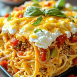 Für diesen leckeren Auflauf brauchst du einige wichtige Zutaten. Sie sind einfach zu finden und ergeben zusammen ein köstliches Gericht. Hier sind die Hauptzutaten: - 240 g ungekochte Spaghetti - 450 g gemahlenes Puten- oder Hähnchenfleisch - 1 kleine Zwiebel, fein gehackt - 2 Knoblauchzehen, fein gehackt - 1 Paprika, gewürfelt (jede Farbe) - 1 Dose (410 g) gewürfelte Tomaten, mit Saft - 1 Dose (425 g) Tomatensoße - 1 Teelöffel italienische Gewürzmischung - 1 Teelöffel Salz - ½ Teelöffel schwarzer Pfeffer - 200 g geriebener Mozzarella-Käse - 240 g Hüttenkäse - Frisches Basilikum oder Petersilie zum Garnieren (optional) Diese Zutaten geben dem Auflauf seinen tollen Geschmack und die richtige Konsistenz. Die Gewürze bringen den Auflauf zum Leben. Die italienische Gewürzmischung gibt dir eine Mischung aus Oregano, Basilikum und anderen Kräutern. Salz und Pfeffer sind wichtig, um den Geschmack zu verstärken. Du kannst auch etwas Chili hinzufügen, wenn du es scharf magst. Zusätzlich kannst du frisches Basilikum oder Petersilie verwenden, um den Auflauf zu garnieren. Das sieht nicht nur schön aus, sondern schmeckt auch frisch und lecker. Hast du keine Spaghetti? Du kannst auch andere Nudeln verwenden, wie Fusilli oder Penne. Wenn du kein Puten- oder Hähnchenfleisch hast, probiere es mit Rinderhackfleisch oder sogar mit einer Fleischalternative. Für eine vegetarische Option kannst du das Fleisch einfach weglassen und stattdessen mehr Gemüse verwenden. Zucchini oder Pilze sind gute Alternativen. Wenn du keinen Mozzarella-Käse zur Hand hast, kannst du auch Cheddar oder Gouda ausprobieren. Diese Optionen geben dem Gericht einen anderen, aber ebenso leckeren Geschmack. Um den Auflauf zu starten, braten Sie das gemahlene Puten- oder Hähnchenfleisch in einer großen Pfanne. Stellen Sie die Hitze auf mittel. Braten Sie das Fleisch, bis es goldbraun ist. Dies dauert etwa 5 bis 7 Minuten. Fügen Sie danach die fein gehackte Zwiebel, den gehackten Knoblauch und die gewürfelte Paprika hinzu. Braten Sie alles zusammen, bis das Gemüse weich ist. Dies gibt dem Gericht einen großartigen Geschmack. In einer großen Schüssel vermengen Sie die gebratene Fleischmischung mit den gewürfelten Tomaten und der Tomatensoße. Geben Sie auch die italienische Gewürzmischung, das Salz und den schwarzen Pfeffer hinzu. Rühren Sie alles gut um, bis die Zutaten gut verteilt sind. Diese Mischung sorgt für die Basis des Auflaufs. Brechen Sie die ungekochten Spaghetti in der Mitte und fügen Sie sie zur Mischung hinzu. Rühren Sie alles gut um, damit sich die Spaghetti gleichmäßig verteilen. Geben Sie die Mischung dann in den Slow Cooker. Streuen Sie den Hüttenkäse in Klecksen oben drauf. Dann kommt die Hälfte des geriebenen Mozzarella-Käses. Decken Sie den Slow Cooker ab und kochen Sie den Auflauf. Bei niedriger Temperatur dauert es 4 bis 5 Stunden. Bei hoher Temperatur sind es 2 bis 3 Stunden. In den letzten 30 Minuten streuen Sie den restlichen Mozzarella-Käse darüber. So schmilzt er perfekt. Servieren Sie den Auflauf warm und garnieren Sie ihn nach Belieben mit frischem Basilikum oder Petersilie. Für das vollständige Rezept schauen Sie sich [Full Recipe] an. Um die perfekte Konsistenz zu erreichen, achte darauf, die Spaghetti nicht zu lange zu kochen. Sie sollten al dente sein, bevor du sie in den Slow Cooker gibst. Das verhindert, dass sie matschig werden. Ein weiterer Tipp ist, die Flüssigkeitsmenge zu kontrollieren. Füge nicht zu viel Tomatensoße hinzu, um ein Überfließen zu vermeiden. Ein häufiger Fehler ist, das Fleisch zu lange zu braten. Achte darauf, es nur bis zur goldenen Farbe zu braten. Zu langes Braten macht das Fleisch trocken. Außerdem solltest du die Spaghetti nicht vor dem Kochen in den Slow Cooker legen. Sie brauchen die Feuchtigkeit aus der Soße, um gut zu garen. Die Vorbereitungszeit für diesen Auflauf beträgt etwa 15 Minuten. Plane außerdem 4 bis 5 Stunden Kochzeit im Slow Cooker ein. So hast du genug Zeit für die Aromen, um sich zu entfalten. Wenn du den Auflauf für ein Abendessen machst, bereite alles am Morgen vor. So kannst du ihn stressfrei ziehen lassen und genießen. Für das vollständige Rezept, schau dir das [Full Recipe] an. {{image_4}} Eine vegetarische Version des Slow Cooker Spaghetti Auflaufs ist einfach und lecker. Statt Fleisch verwenden Sie Gemüse wie Pilze, Zucchini und Spinat. Diese Zutaten geben Geschmack und Nährstoffe. Achten Sie darauf, die Menge an Tomatensoße zu erhöhen, um die Feuchtigkeit auszugleichen. Pressen Sie mehr Knoblauch und fügen Sie frische Kräuter hinzu. So bleibt der Auflauf aromatisch und sättigend. Der Käse ist der Star in diesem Gericht. Sie können verschiedene Käsesorten verwenden, um den Geschmack zu variieren. Probieren Sie Cheddar, Gouda oder Feta-Käse. Jeder Käse hat seinen eigenen Geschmack. Mischen Sie auch verschiedene Käsesorten, um eine interessante Textur zu schaffen. Denken Sie daran, den Käse während des Kochens hinzuzufügen, damit er schmilzt und die Aromen vereint. Gewürze sind der Schlüssel zu einem köstlichen Auflauf. Neben der italienischen Gewürzmischung können Sie auch Paprika, Oregano oder Chili hinzufügen. Diese Gewürze verleihen dem Gericht mehr Tiefe und Wärme. Experimentieren Sie mit der Menge, um den perfekten Geschmack zu finden. Auch ein Spritzer Zitronensaft kann die Aromen aufhellen. So wird Ihr Auflauf ein persönliches Kunstwerk in der Küche. Um Reste des Slow Cooker Spaghetti Auflaufs aufzubewahren, lasse ihn zuerst abkühlen. Fülle den Auflauf dann in einen luftdichten Behälter. Stelle sicher, dass du ihn innerhalb von zwei Stunden nach dem Kochen in den Kühlschrank stellst. So bleibt der Auflauf frisch. Du kannst die Reste bis zu drei Tage im Kühlschrank aufbewahren. Du kannst den Spaghetti Auflauf auch einfrieren. Teile den Auflauf in Portionen, bevor du ihn einfrierst. Verwende gefrierfreundliche Behälter oder Beutel. So bleibt die Qualität erhalten. Der Auflauf hält sich bis zu drei Monate im Gefrierfach. Beschrifte die Behälter mit dem Datum, damit du den Überblick behältst. Um die Reste richtig aufzuwärmen, kannst du die Mikrowelle oder den Ofen nutzen. In der Mikrowelle erwärmst du den Auflauf in kurzen Intervallen. Prüfe zwischendurch, damit er nicht austrocknet. Im Ofen heizt du ihn bei 180 Grad Celsius für etwa 20 Minuten auf. Decke den Auflauf mit Folie ab, damit er feucht bleibt. So schmeckt er fast wie frisch zubereitet! Du kannst den Slow Cooker Spaghetti Auflauf bis zu fünf Tage im Kühlschrank aufbewahren. Stelle sicher, dass du ihn in einem luftdichten Behälter lagerst. Dies hält den Auflauf frisch und lecker. Wenn du die Reste länger behalten möchtest, friere sie ein. So kannst du ihn bis zu drei Monate aufbewahren. Du musst die Spaghetti nicht vorher kochen. Das ist das Beste an diesem Rezept! Die ungekochten Spaghetti garen im Slow Cooker und nehmen den Geschmack der Sauce auf. So wird das Gericht besonders aromatisch. Wenn du die Spaghetti vorab kochst, können sie matschig werden und die Konsistenz verändern. Ja, du kannst glutenfreie Spaghetti verwenden. Achte darauf, dass sie für die Zubereitung im Slow Cooker geeignet sind. Einige glutenfreie Sorten benötigen eine andere Kochzeit. Prüfe die Anweisungen auf der Verpackung. Mit glutenfreien Spaghetti schmeckt der Auflauf genauso gut! Der Slow Cooker Spaghetti Auflauf ist einfach und lecker. Wir haben die Hauptzutaten, Gewürze und Ersatz-Zutaten besprochen. Die Schritt-für-Schritt-Anleitung hilft dir beim Kochen. Tipps wie Konsistenz und häufige Fehler sind wichtig für dein Gericht. Du kannst Variationen ausprobieren, etwa vegetarisch oder mit anderen Käsesorten. Schließlich weißt du nun, wie du Reste lagern und aufwärmen kannst. Experimentiere mit den Rezepten und finde deinen Favoriten. Viel Spaß beim Kochen!