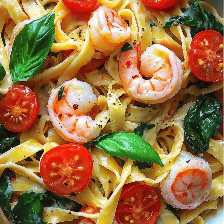Für dieses köstliche Gericht benötigen Sie: - 225 g Fettuccine oder Linguine Pasta - 450 g große Garnelen, geschält und entdarmt - 3 Esslöffel Olivenöl, geteilt - 4 Knoblauchzehen, fein gehackt - 1 Teelöffel rote Pfefferflocken (nach Geschmack anpassen) - 150 g Kirschtomaten, halbiert - 240 ml Sahne - 240 ml Hühnerbrühe - 150 g frischer Spinat, grob gehackt - 50 g geriebener Parmesan - Salz und Pfeffer nach Geschmack - Frisches Basilikum zur Garnierung (optional) Wählen Sie frische oder gefrorene Garnelen. Achten Sie darauf, dass sie rosa und fest sind. Garnelen sollten keine starken Gerüche haben. Wenn Sie gefrorene Garnelen kaufen, lassen Sie sie im Kühlschrank auftauen. So bleiben sie frisch und lecker. Achten Sie auch auf die Größe: Große Garnelen sind besser für dieses Gericht. Wenn Sie keine Pasta haben oder eine andere Option möchten, probieren Sie Zoodles. Zoodles sind Zucchini-Nudeln. Sie sind gesund und passen gut zu Garnelen. Eine andere Option ist Reis. Er ist eine tolle Beilage und nimmt die Soße gut auf. Experimentieren Sie mit verschiedenen Alternativen, um das Gericht nach Ihrem Geschmack zu gestalten. Um die perfekte Pasta für dein Gericht zu erhalten, bring einen großen Topf mit salzigem Wasser zum Kochen. Füge 225 g Fettuccine oder Linguine hinzu. Koche die Pasta gemäß den Anweisungen auf der Verpackung, bis sie al dente ist. Das ist wichtig, damit die Pasta nicht zu weich wird. Wenn die Pasta fertig ist, gieße sie ab, aber spare 120 ml des Nudelwassers. Dieses Wasser hilft dir später, die Soße zu binden. Jetzt kommt der spannende Teil: die Garnelen. Erhitze 2 Esslöffel Olivenöl in einer großen Pfanne bei mittlerer Hitze. Gib 450 g große, geschälte und entdarmte Garnelen hinein. Würze sie gut mit Salz und Pfeffer. Brate die Garnelen für 2-3 Minuten pro Seite, bis sie rosa und undurchsichtig sind. Achte darauf, sie nicht zu lange zu braten, sonst werden sie gummiartig. Nimm die Garnelen aus der Pfanne und stelle sie beiseite. In derselben Pfanne, in der du die Garnelen gebraten hast, gib 1 Esslöffel Olivenöl und 4 fein gehackte Knoblauchzehen hinzu. Brate den Knoblauch etwa 30 Sekunden lang an, bis er aromatisch ist. Füge dann 1 Teelöffel rote Pfefferflocken und 150 g halbierte Kirschtomaten hinzu. Koche es, bis die Tomaten weich werden, etwa 5 Minuten. Jetzt kommt die Sahne ins Spiel! Gib 240 ml Sahne und 240 ml Hühnerbrühe in die Pfanne. Rühre alles gut um und bringe die Mischung zum Köcheln. Dann füge 150 g grob gehackten Spinat hinzu und lasse ihn 2 Minuten lang welken. Zum Schluss gibst du die gekochte Pasta und die Garnelen in die Pfanne. Mische alles gut mit der Soße. Wenn die Soße zu dick ist, füge nach und nach das reservierte Nudelwasser hinzu, bis die gewünschte Konsistenz erreicht ist. Streue 50 g geriebenen Parmesan darüber und rühre um, bis der Käse geschmolzen ist. Jetzt ist deine Marry Me Shrimp Pasta bereit! Um eine cremige Soße zu erreichen, beginnen Sie mit der richtigen Menge Sahne. Fügen Sie die Hühnerbrühe langsam hinzu und rühren Sie gut um. Wenn die Soße zu dick ist, nutzen Sie etwas vom Nudelwasser. Diese Methode hilft, die perfekte Konsistenz zu finden. Sie sollten eine samtige Soße erhalten, die die Pasta gut umhüllt. Ein häufiger Fehler ist, die Pasta zu lange zu kochen. Achten Sie darauf, sie al dente zu garen. So bleibt sie fest und nimmt die Soße besser auf. Ein weiterer Fehler ist das Überkochen der Garnelen. Sie sollten nur so lange braten, bis sie rosa sind. Zu langes Kochen macht sie gummiartig. Es gibt viele Wege, dieses Gericht zu variieren. Sie können zum Beispiel frische Kräuter wie Petersilie oder Oregano hinzufügen. Auch Gemüse wie Zucchini oder Paprika passen gut dazu. Für eine schärfere Note können Sie mehr rote Pfefferflocken verwenden. Probieren Sie verschiedene Käsesorten für mehr Geschmack. Dieses Gericht ist flexibel und lässt sich leicht anpassen. Schauen Sie sich das [Full Recipe] an, um alle Schritte zu sehen. {{image_4}} Um die Reste der Marry Me Shrimp Pasta frisch zu halten, lege sie in einen luftdichten Behälter. Stelle sicher, dass die Pasta und die Garnelen vollständig abgekühlt sind, bevor du sie einpackst. So vermeidest du, dass sich Kondenswasser bildet, was die Pasta matschig macht. Du kannst die Reste bis zu drei Tage im Kühlschrank aufbewahren. Wenn du bereit bist, die Reste zu genießen, gibt es einige einfache Schritte. Erhitze die Pasta in einer Pfanne bei niedriger Hitze. Füge einen Schuss Sahne oder Hühnerbrühe hinzu, um die Soße wieder cremig zu machen. Rühre gut um, damit die Pasta gleichmäßig heiß wird. Alternativ kannst du die Pasta in der Mikrowelle aufwärmen. Decke sie ab und erhitze sie in kurzen Intervallen. So bleibt die Pasta saftig und lecker. Die Marry Me Shrimp Pasta hält sich gut im Kühlschrank. Sie bleibt frisch für etwa drei Tage. Achte darauf, die Pasta nach dem Kochen schnell zu kühlen und sie in einem luftdichten Behälter zu lagern. Wenn du sie länger aufbewahren möchtest, kannst du die Pasta auch einfrieren. So hält sie sich bis zu drei Monate, aber die Textur könnte sich ändern. Wenn du eine vegetarische Version der Marry Me Shrimp Pasta machen möchtest, kannst du die Garnelen einfach weglassen. Stattdessen kannst du gemischtes Gemüse verwenden. Brokkoli, Zucchini und Paprika passen gut. Brate das Gemüse mit dem Knoblauch an, um den Geschmack zu intensivieren. So bekommst du ein leckeres Gericht, das allen gefällt. Für eine Low-Carb-Option kannst du die Pasta durch Zoodles oder Blumenkohlreis ersetzen. Zoodles sind einfach aus Zucchini gemacht. Du kannst sie mit einem Spiralschneider herstellen. Blumenkohlreis ist leicht und gesund. Er gibt deinem Gericht eine neue Textur. Koche die Zoodles kurz, damit sie nicht matschig werden, bevor du sie zur Soße hinzufügst. Um deinem Gericht einen besonderen Twist zu geben, füge weitere Zutaten hinzu. Kapern oder Oliven bringen einen salzigen Geschmack. Auch frische Kräuter wie Petersilie oder Schnittlauch machen viel aus. Wenn du es schärfer magst, kannst du mehr rote Pfefferflocken hinzufügen. Sei kreativ und passe das Rezept an deinen Geschmack an. Für die vollständige Rezeptur, schau dir das [Full Recipe] an. Die Zubereitung dieser Pasta dauert etwa 30 Minuten. Die Vorbereitungszeit beträgt nur 10 Minuten. Das Kochen der Pasta und das Braten der Garnelen sind einfache Schritte. In kurzer Zeit hast du ein leckeres Gericht auf dem Tisch. Ja, du kannst gefrorene Garnelen verwenden. Achte darauf, sie zuerst aufzutauen. Lasse die Garnelen über Nacht im Kühlschrank oder benutze kaltes Wasser. So hast du frische Garnelen, die schnell garen. Dies spart Zeit und macht das Gericht einfach. Zu Marry Me Shrimp Pasta passen viele Beilagen. Hier sind einige Optionen: - Ein einfacher grüner Salat - Knoblauchbrot oder Baguette - Gedämpftes Gemüse wie Brokkoli oder grüne Bohnen - Ein frischer Tomatensalat Diese Beilagen ergänzen die Aromen der Pasta und machen das Essen noch besser. In diesem Artikel haben wir ausführlich die Zutaten für die Marry Me Shrimp Pasta behandelt. Ich habe Tipps zur Auswahl beste Garnelen und Alternativen zur Pasta gegeben. Zudem habe ich eine Schritt-für-Schritt-Anleitung für das Kochen bereitgestellt. Wichtige Tipps helfen, die perfekte Soße zu erzielen. Zum Schluss gab ich Hinweise zur Lagerung und zu Variationen des Rezepts. Mit diesen Informationen gelingt dir das Gericht ganz sicher. Experimentiere, genieße und mache es zu deinem eigenen!