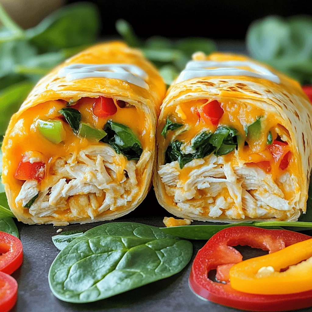 - 2 Tassen gekochtes Hühnchen, zerkleinert oder gewürfelt - 1 Tasse geriebener Cheddar-Käse - 1 Tasse geriebener Mozzarella-Käse - 1 große Tortilla-Wrap (nach Wahl) - 1/2 Tasse cremiges Ranch-Dressing - 1/2 Tasse frischer Spinat, gehackt - 1/2 Tasse Paprika, gewürfelt (jede Farbe) - 1/4 Tasse rote Zwiebel, dünn geschnitten - Salz und Pfeffer nach Geschmack - Olivenöl zum Grillen Die Hauptzutaten sind einfach zu finden. Du kannst frisches oder übrig gebliebenes Hühnchen verwenden. Der Käse ist der Star des Wraps. Misch Cheddar und Mozzarella für tollen Geschmack und Schmelz. Frisches Gemüse bringt Farbe und Crunch. Du kannst Paprika in verschiedenen Farben wählen. Das macht den Wrap noch schöner. - Alternative Dressings - Zusätzliche Gemüseoptionen - Extras für mehr Geschmack Du kannst verschiedene Dressings ausprobieren. Ein leichtes Joghurtdressing passt gut. Wenn du mehr Gemüse magst, füge Avocado oder Gurken hinzu. Du kannst auch Jalapeños für scharfen Geschmack nutzen. Für den Extra-Kick sind Gewürze wie Paprika oder Knoblauchpulver perfekt. Das gibt deinem Wrap mehr Tiefe. Mit diesen Zutaten wird dein Wrap besonders und lecker. Das vollständige Rezept ist eine tolle Anleitung dafür. Beginnen Sie mit der Mischung der Zutaten. Nehmen Sie eine große Schüssel. Geben Sie das gekochte Hühnchen, den Cheddar und den Mozzarella hinein. Fügen Sie das Ranch-Dressing, den Spinat, die Paprika und die rote Zwiebel hinzu. Rühren Sie alles gut durch, bis es gleichmäßig verteilt ist. Würzen Sie die Mischung nach Geschmack mit Salz und Pfeffer. Probieren Sie es aus, um den perfekten Geschmack zu finden. Jetzt kommt der spannende Teil: das Wickeln der Wraps! Legen Sie eine Tortilla auf eine saubere Fläche. Nehmen Sie einen Löffel der Käse-Hühnchen-Mischung und platzieren Sie ihn in der Mitte. Achten Sie darauf, an den Seiten Platz zu lassen. Klappt die Seiten der Tortilla über die Füllung. Dann rollen Sie die Tortilla vom unteren Ende her auf. Achten Sie darauf, dass der Wrap fest sitzt. Erhitzen Sie eine Pfanne auf mittlerer Hitze. Geben Sie einen Schuss Olivenöl hinein. Wenn das Öl heiß ist, legen Sie den Wrap mit der Nahtseite nach unten in die Pfanne. Braten Sie ihn 3-4 Minuten, bis er goldbraun ist. Wenden Sie den Wrap vorsichtig und braten Sie die andere Seite ebenfalls 3-4 Minuten. Der Käse sollte schmelzen und die Außenseite knusprig sein. Nehmen Sie den Wrap aus der Pfanne und lassen Sie ihn kurz abkühlen. Schneiden Sie ihn dann in der Mitte durch. Für das vollständige Rezept, schauen Sie sich die ganze Anleitung an! - Wie man die Tortilla knusprig hält Um die Tortilla knusprig zu machen, erhitze die Pfanne gut. Nutze mittlere Hitze und viel Olivenöl. Wende den Wrap nicht zu früh. So bleibt er schön knusprig und der Käse schmilzt perfekt. - Lösungen für häufige Probleme Wenn der Wrap reißt, könnte die Tortilla zu trocken sein. Erwärme sie kurz in der Mikrowelle. Bei zu viel Füllung kann der Wrap schwer zu rollen sein. Verteile die Füllung gleichmäßig und nutze weniger. - Beilagen, die gut passen Zu den Käse Chicken Wraps passen frische Salate gut. Ein leichter grüner Salat oder ein Gurkensalat sind ideal. Auch Nachos mit Salsa sind eine tolle Beilage. - Getränkeempfehlungen Zu diesen Wraps passen kalte Getränke wie Limonade oder Eistee. Du kannst auch ein leichtes Bier oder einen fruchtigen Cocktail probieren. So rundest du dein Essen ab und sorgst für Genuss. {{image_4}} Mediterraner Hühnchen-Wrap Für diesen Wrap nehme ich Feta-Käse, Oliven und getrocknete Tomaten. Diese Zutaten geben dem Wrap einen frischen, herzhaften Geschmack. Verwende eine Weizentortilla für einen zarten Biss. Mische das Hühnchen mit einem Spritzer Zitronensaft. So wird alles lebendiger. Veganer Käse-Wrap Für eine vegane Option nutze pflanzlichen Käse. Ersetze das Hühnchen durch gebratenen Tofu oder Kichererbsen. Ich mag es, frischen Spinat und Avocado hinzuzufügen. Das gibt dem Wrap eine cremige Textur und viel Geschmack. Asiatische Variante Hier kombiniere ich Hühnchen mit Teriyaki-Sauce, Karotten und Frühlingszwiebeln. Das sorgt für einen süßlichen, salzigen Geschmack. Du kannst auch etwas Ingwer für mehr Tiefe hinzufügen. Roll alles in eine Reis-Tortilla für einen besonderen Touch. Tex-Mex Einfluss Ich liebe es, schwarze Bohnen, Mais und Guacamole in meinen Tex-Mex Wraps zu verwenden. Diese Mischung macht den Wrap herzhaft und sättigend. Füge Jalapeños für etwas Schärfe hinzu. Eine Weizentortilla funktioniert gut, um alle Aromen einzuschließen. Wenn du mehr kreative Ideen suchst, schau dir das Full Recipe an. Um die Wraps frisch zu halten, lege sie in einen luftdichten Behälter. Das verhindert, dass sie austrocknen. Du kannst die Wraps auch in Frischhaltefolie wickeln. So bleiben sie länger frisch. Wenn du Reste hast, lagere sie im Kühlschrank. Sie halten sich dort etwa drei Tage. Du kannst die Wraps auch einfrieren. Wickele sie gut ein, um Frostschäden zu vermeiden. So bleiben sie bis zu drei Monate genießbar. Um die Wraps aufzuwärmen, nutze eine Pfanne. Erhitze die Pfanne auf mittlerer Stufe. Lege den Wrap hinein und brate ihn für 2-3 Minuten auf jeder Seite. So wird der Käse schön schmelzig und der Wrap knusprig. Vermeide die Mikrowelle, wenn du matschige Wraps nicht magst. Mikrowellen machen die Tortilla weich. Stattdessen kannst du auch den Ofen nutzen. Backe die Wraps bei 180 Grad für 10 Minuten. So bleiben sie knusprig und lecker. Die Wraps bleiben frisch für 3 bis 4 Tage im Kühlschrank. Es ist wichtig, sie in einem luftdichten Behälter zu lagern. So bleibt die Tortilla weich und der Käse schmilzt nicht. Wenn du sie länger aufbewahren möchtest, friere sie ein. So bleiben sie bis zu 3 Monate gut. Ja, du kannst die Füllung im Voraus zubereiten. Mische das Hühnchen, den Käse und das Gemüse. Lagere die Mischung in einem Behälter im Kühlschrank. Du kannst die Wraps auch schon einrollen. Wickel sie in Frischhaltefolie ein und bewahre sie bis zu 2 Tage im Kühlschrank auf. So sparst du Zeit an einem geschäftigen Tag. Für gesunde Beilagen empfehle ich frische Salate oder Gemüse-Sticks. Du kannst auch Guacamole oder Salsa anbieten. Diese Optionen ergänzen die Wraps perfekt. Wenn du einen Dip suchst, probiere Hummus oder Joghurt. Diese sind leicht und gesund. Wraps bieten eine einfache und köstliche Möglichkeit, gesunde Mahlzeiten zuzubereiten. Wir haben die Hauptzutaten, Zubereitung und leckere Variationen besprochen. Ihre Wraps können Sie ganz nach Ihrem Geschmack gestalten. Ob mit Hühnchen, verschiedenen Käsesorten oder auch veganen Alternativen – die Optionen sind endlos. Denken Sie daran, Ihre Reste richtig zu lagern und Tipps zum Aufwärmen zu beachten. Experimentieren Sie mit neuen Füllungen und seien Sie kreativ in der Küche. Viel Spaß beim Zubereiten Ihrer Wraps!