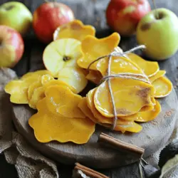 - 4 große Äpfel (z. B. Fuji oder Gala) - 1 Esslöffel Zitronensaft - 2 Teelöffel gemahlener Zimt - 2 Esslöffel Honig oder Ahornsirup (optional) - 1/4 Teelöffel Salz Die Hauptzutaten sind einfach zu finden. Ich liebe Fuji- oder Gala-Äpfel für ihre Süße. Der Zitronensaft hilft, die Farbe der Äpfel zu bewahren. Zimt gibt dem Fruchtleder seinen warmen, würzigen Geschmack. Wenn du es süßer magst, füge Honig oder Ahornsirup hinzu. Das Salz hebt die Aromen hervor und rundet den Geschmack ab. - Andere Früchte (z.B. Birnen oder Pfirsiche) - Gewürze wie Muskatnuss oder Ingwer - Süßungsmittel wie Agavendicksaft oder Stevia Du kannst kreativ sein! Probiere andere Früchte wie Birnen oder Pfirsiche. Das gibt deinem Fruchtleder eine neue Note. Gewürze wie Muskatnuss oder Ingwer bringen eine spannende Tiefe. Wenn du auf Zucker achtest, nutze Agavendicksaft oder Stevia als Süßungsmittel. So bleibt dein Snack gesund und lecker! Das gesamte Rezept findest du im Full Recipe. Heize deinen Ofen auf 170°F (75°C) vor. Das sorgt für die richtige Hitze. Lege ein Backblech mit Backpapier oder einer Silikonmatte aus. So bleibt die Fruchtschicht nicht kleben. Gib die grob gehackten Äpfel, den Zitronensaft, den gemahlenen Zimt, den Honig und das Salz in einen Mixer. Mixe alles, bis die Mischung glatt ist. Gieße die Apfelmischung auf das Backblech. Verwende einen Spatel, um sie gleichmäßig auf eine Dicke von etwa 1/8 Zoll (3 mm) zu verteilen. Schiebe das Backblech in den Ofen und backe es für 6-8 Stunden. Du weißt, dass es fertig ist, wenn die Fruchtschicht nicht mehr klebrig ist. Sie sollte sich trocken und leicht biegsam anfühlen. Lass die Schicht abkühlen, bevor du sie in Streifen schneidest. So kannst du sie besser handhaben. Die richtige Backzeit ist wichtig. Ich empfehle, die Fruchtschicht 6-8 Stunden zu backen. Die Dicke sollte etwa 1/8 Zoll (3 mm) betragen. Überprüfe die Konsistenz während des Backens. Sie sollte nicht mehr klebrig, aber leicht biegsam sein. Wenn du die Fruchtschicht zu dünn machst, wird sie brüchig. Zu dicke Schichten brauchen länger zum Trocknen. Nachdem du das Backblech aus dem Ofen nimmst, lasse die Fruchtschicht schnell abkühlen. Du kannst sie auf eine Kühlfläche legen oder einen Ventilator nutzen. Das hilft, die Konsistenz zu bewahren. Ein schnelles Abkühlen verhindert, dass die Fruchtschicht feucht bleibt. Die Präsentation ist wichtig! Du kannst die Fruchtschicht auf einem schönen Teller servieren. Garniere sie mit frischen Apfelspalten und einem Hauch Zimt. Das sieht toll aus und macht den Snack noch leckerer. Du kannst die Fruchtschicht auch mit Joghurt oder Nüssen kombinieren. Diese Kombinationen bringen zusätzlichen Geschmack und Textur. {{image_4}} Wir können das Zimt-Apfel-Fruchtschicht-Rezept einfach variieren. Eine tropische Variante ist köstlich. Verwende Ananas und Kokosnuss. Die fruchtige Süße der Ananas passt perfekt zu dem Zimt. Einfach die Äpfel durch frische Ananas ersetzen. Füge etwas Kokosraspeln hinzu, um den tropischen Geschmack zu verstärken. Eine Beerenmischung bringt auch frischen Wind. Kombiniere Erdbeeren und Himbeeren mit den Äpfeln. Diese Früchte geben eine schöne Säure und Farbe. Achte darauf, die Beeren gut zu pürieren, damit sie sich gut vermengen. Der Mix aus Zimt und Beeren schmeckt himmlisch. Wenn du eine vegane Option suchst, ist das einfach. Ersetze den Honig durch Agavendicksaft. Agavendicksaft hat einen milden Geschmack und ist perfekt als Süßungsmittel. Du kannst die gleiche Menge verwenden wie beim Honig. So bleibt die Fruchtschicht süß und lecker, ohne tierische Produkte. Das Hinzufügen von Nüssen und Samen macht die Fruchtschicht noch besser. Du kannst gemahlene Mandeln oder Chiasamen einrühren. Mandeln geben einen schönen Crunch. Sie erhöhen auch den Nährwert. Chiasamen fügen gesunde Omega-3-Fette hinzu und machen die Fruchtschicht noch nahrhafter. Experimentiere mit verschiedenen Kombinationen und finde deine Lieblingsmischung! Für das vollständige Rezept, schau dir die [Full Recipe] an. Bewahre dein Zimt-Apfel-Fruchleder in einem luftdichten Behälter auf. So bleibt es frisch. Bei Zimmertemperatur hält es bis zu zwei Wochen. Achte darauf, dass der Behälter gut verschlossen ist. So bleibt die Fruchtschicht weich und lecker. Im Kühlschrank verlängerst du die Haltbarkeit. Das Fruchtleder bleibt dort bis zu einem Monat frisch. Lagere es in einem luftdichten Behälter. Dies hilft, Feuchtigkeit und Gerüche fernzuhalten. Vor dem Genuss kannst du es einfach herausnehmen und genießen. Für die langfristige Lagerung kannst du das Fruchtleder einfrieren. Schneide es in Streifen und lege sie in einen Gefrierbeutel. Achte darauf, die Luft herauszudrücken. So bleibt es bis zu sechs Monate haltbar. Zum Verzehr lass es einfach bei Zimmertemperatur auftauen. So bleibt der Geschmack frisch und lecker. Selbstgemachtes Fruchtleder hält sich etwa zwei Wochen bei Zimmertemperatur. Du solltest es in einem luftdichten Behälter aufbewahren. Das verhindert, dass Feuchtigkeit eindringt und die Fruchtschicht weich oder schimmelig wird. Wenn du es im Kühlschrank lagerst, bleibt es länger frisch. So kannst du bis zu einen Monat genießen. Achte darauf, dass der Behälter gut verschlossen ist. Ja, du kannst das Rezept anpassen! Du kannst Birnen, Pfirsiche oder sogar Beeren verwenden. Diese Früchte haben verschiedene Geschmäcker und Texturen. Mischungen aus verschiedenen Früchten sind auch großartig. Denke daran, den Zuckergehalt eventuell anzupassen, wenn du süße Früchte verwendest. So bleibt dein Fruchtleder lecker und nicht zu süß. Ja, selbstgemachtes Fruchtleder kann gesund sein! Es enthält viele Vitamine und Ballaststoffe aus den Äpfeln. Du kannst die Süße steuern, indem du weniger Honig verwendest. Auch die Zimtzugabe hat Vorteile. Zimt kann den Blutzuckerspiegel stabilisieren. Insgesamt ist es ein nahrhafter Snack, der besser ist als viele verpackte Alternativen. Selbstgemachtes Fruchtleder ist einfach, lecker und anpassbar. Wir haben die besten Zutaten, Schritt-für-Schritt-Anleitungen und hilfreiche Tipps behandelt. Denke an die Variationen, die du ausprobieren kannst, um deinen persönlichen Geschmack zu finden. Die Lagerung ist auch einfach, damit du lange Freude daran hast. Experimentiere mit anderen Früchten und Gewürzen, um neue Geschmäcker zu entdecken. Du wirst erstaunt sein, wie vielseitig deine Kreationen sind!