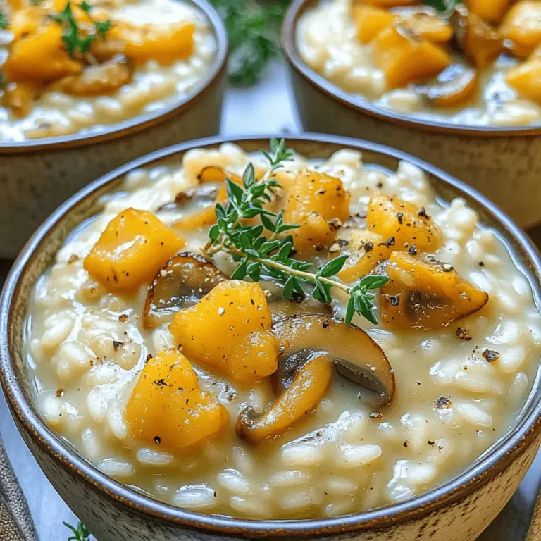 - 1 Tasse Arborio-Reis - 1 Tasse frische Pilze (Cremini oder andere), in Scheiben geschnitten - 4 Tassen Gemüsebrühe Arborio-Reis ist der Schlüssel. Er hat viel Stärke. Diese Stärke macht das Risotto cremig. Frische Pilze bringen einen tollen Geschmack und eine tolle Textur. Du kannst Cremini oder andere Pilze verwenden. Gemüsebrühe gibt dem Gericht Tiefe und Aroma. - 1 kleine Zwiebel, fein gehackt - 2 Knoblauchzehen, gehackt - 1/2 Tasse geriebener Parmesan-Käse - 2 Esslöffel Trüffelöl - 2 Esslöffel Olivenöl Zwiebeln und Knoblauch geben einen tollen Grundgeschmack. Der Parmesan macht das Risotto reichhaltig und würzig. Trüffelöl fügt einen Hauch von Luxus hinzu. Olivenöl sorgt für eine gute Basis beim Braten. - 1 Esslöffel frische Thymianblätter (oder 1 Teelöffel getrocknet) - Salz und Pfeffer nach Geschmack Thymian bringt eine frische, erdige Note. Salz und Pfeffer sind wichtig für den Geschmack. Die richtige Menge macht das Risotto perfekt. So hast du eine gute Balance in deinem Gericht. Für die vollständige Anleitung und das Rezept, besuche die [Full Recipe]. Erhitze die Gemüsebrühe in einem Kochtopf. Halte die Brühe warm, während du das Risotto kochst. Das ist wichtig, um den Reis gleichmäßig zu garen. Eine warme Brühe hilft, die cremige Textur zu erreichen. Erhitze in einer großen Pfanne Olivenöl und Butter bei mittlerer Hitze. Füge die fein gehackte Zwiebel hinzu und dünste sie, bis sie glasig ist. Das dauert etwa 3-4 Minuten. Rühre dann den gehackten Knoblauch ein. Koche alles für eine weitere Minute. Jetzt kommen die Pilze dazu. Koche sie, bis sie weich und goldbraun sind, etwa 5-6 Minuten. Gib den Arborio-Reis in die Pfanne. Rühre gut um, damit der Reis mit der Öl-Mischung bedeckt ist. Röste den Reis für 1-2 Minuten, bis die Ränder leicht durchscheinend werden. Dann beginne, die warme Gemüsebrühe kellenweise hinzuzufügen. Rühre ständig weiter und warte, bis die Brühe fast ganz aufgenommen ist. Dieser Schritt dauert etwa 15-20 Minuten. Prüfe die Konsistenz des Reises. Wenn er cremig und al dente ist, nimm die Pfanne vom Herd. Rühre nun den geriebenen Parmesan, das Trüffelöl und den frischen Thymian ein. Schmecke das Risotto mit Salz und Pfeffer ab. Lass das Risotto 2-3 Minuten ruhen, bevor du es servierst. Für das detaillierte Rezept kannst du die [Full Recipe] anschauen. Um die perfekte Konsistenz für dein Risotto zu bekommen, ist das Rühren der Schlüssel. Rühre den Reis oft, während du Brühe hinzufügst. Beginne mit einer Kelle Brühe und warte, bis sie fast ganz aufgesogen ist. Achte darauf, dass der Reis nicht zu trocken wird. Wenn du das Risotto gleichmäßig rührst, wird es schön cremig. Die Geschmacksintensität steigt, wenn du frische Kräuter und hochwertige Zutaten verwendest. Frische Thymianblätter bringen ein großartiges Aroma. Auch die Wahl der Pilze ist wichtig. Cremini-Pilze geben einen kräftigen Geschmack. Verwende auch guten Parmesan, um die Tiefe des Geschmacks zu erhöhen. Diese kleinen Details machen einen großen Unterschied. Ein häufiger Fehler ist das Überkochen des Reises. Achte darauf, dass der Reis al dente bleibt. Ein weiterer Fehler ist, zu wenig Flüssigkeit hinzuzufügen. Risotto braucht Zeit und Brühe, um die richtige Konsistenz zu erreichen. Wenn du diese Fehler vermeidest, wird dein Risotto einfach perfekt. Für mehr Informationen und das gesamte Rezept, schau dir das [Full Recipe] an. {{image_4}} Trüffel-Risotto bringt einen besonderen Geschmack auf deinen Teller. Du kannst Trüffelöl verwenden, um den Risotto zu verfeinern. Füge frische Trüffel hinzu, wenn du sie findest. Diese Zutaten geben dem Gericht ein reichhaltiges Aroma. Der Geschmack von Trüffeln ist einzigartig und macht das Risotto besonders. Die Kombination von Pilzen und Trüffeln sorgt für ein luxuriöses Erlebnis. Ein veganes Risotto ist einfach und lecker. Anstelle von Parmesan kannst du Hefeflocken verwenden. Diese verleihen einen ähnlichen Geschmack und sind ideal für eine pflanzliche Diät. Anstelle von Butter kannst du einfach mehr Olivenöl nehmen. Auch Kokoscreme ist eine tolle Option für Cremigkeit. So bleibt dein Risotto voll im Geschmack und ganz ohne tierische Produkte. Um dein Risotto noch bunter zu machen, füge Gemüse hinzu. Erbsen sind eine gute Wahl, da sie süß und knackig sind. Spargel gibt einen frischen Geschmack und passt gut zu Pilzen. Du kannst auch Zucchini oder Paprika verwenden, um mehr Farbe und Geschmack zu bekommen. Diese Zutaten machen das Gericht noch gesünder und schmackhafter. Für das Full Recipe kannst du einfach die oben genannten Schritte befolgen und deine Variationen ausprobieren. Risotto ist am besten frisch, aber du kannst Reste aufbewahren. Lass das Risotto zuerst abkühlen. Verteile es dann in flachen Behältern. So kühlt es schneller. Decke die Behälter gut ab. Das schützt es vor Gerüchen und Austrocknung. Um Risotto wieder aufzuwärmen, nutze eine Pfanne. Füge einen Schuss Brühe oder Wasser hinzu. So bleibt es cremig. Erhitze es bei niedriger Hitze. Rühre oft, damit es nicht anbrennt. Du kannst auch die Mikrowelle nutzen. Gib das Risotto in eine mikrowellengeeignete Schüssel. Decke es ab und erhitze es in kurzen Intervallen. Im Kühlschrank hält sich Risotto etwa 3 Tage. Achte darauf, es gut abzudecken. Wenn du unsicher bist, rieche daran. Schmeckt es schlecht, wirf es weg. Reste von Risotto sind lecker, aber frisch ist immer besser. Für das beste Geschmackserlebnis, genieße es zügig. Du kannst die volle Rezeptanleitung [hier](#) finden. Die Zubereitung von Risotto dauert in der Regel 30 Minuten. Du brauchst etwa 10 Minuten für die Vorbereitung. Das Kochen selbst nimmt etwa 20 Minuten in Anspruch. Achte darauf, dass du ständig rührst. Das hilft dem Reis, gleichmäßig zu garen und die Cremigkeit zu erreichen. Ja, du kannst andere Reisarten verwenden. Arborio-Reis ist der beste für Risotto. Er hat einen hohen Stärkegehalt. Das macht das Risotto besonders cremig. Andere Reissorten, wie Basmati oder Jasminreis, sind nicht ideal. Sie haben weniger Stärke und werden weniger cremig. Cremini-Pilze sind eine tolle Wahl für Risotto. Sie haben einen reichen Geschmack. Du kannst auch Steinpilze oder Champignons verwenden. Eine Mischung aus verschiedenen Pilzen bringt Tiefe in den Geschmack. Frische Pilze haben mehr Aroma als getrocknete. Um das Risotto cremiger zu machen, füge mehr Brühe schrittweise hinzu. Rühre ständig, während du Brühe hinzufügst. Das hilft, die Stärke freizusetzen. Parmesan-Käse ist ebenfalls wichtig. Rühre ihn am Ende unter das Risotto. Auch ein Spritzer Trüffelöl kann die Cremigkeit erhöhen. Ja, Risotto ist in der Regel glutenfrei. Arborio-Reis enthält kein Gluten. Achte darauf, dass die Brühe auch glutenfrei ist. Manche Brühen enthalten Gluten. Lies die Zutatenliste, um sicherzugehen. Wenn du auf Gluten achtest, ist Risotto eine gute Wahl. Risotto ist ein leckeres Gericht, das einfach zuzubereiten ist. Wir haben die Hauptzutaten wie Arborio-Reis, frische Pilze und Gemüsebrühe besprochen. Ich habe erklärt, wie man die Brühe vorbereitet und das Gemüse anbrät. Tipps zur perfekten Konsistenz und gängigen Fehlern helfen dir, besser zu kochen. Vielleicht probierst du auch Variationen mit Trüffel oder Gemüse aus. Denke daran, Risotto richtig zu lagern, um die Qualität zu bewahren. Mit diesen Informationen kannst du dein Risotto zum Leben erwecken. Bereit, das perfekte Gericht zu kreieren?