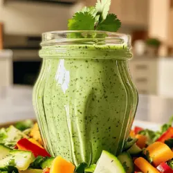 Für dieses leckere Dressing brauchst du nur wenige Zutaten. Hier sind die Hauptzutaten: - 1 Tasse griechischer Joghurt - 1/2 Tasse frische Korianderblätter, fest gedrückt - 1 Knoblauchzehe, fein gehackt - 1 Esslöffel frischer Limettensaft - 1 Esslöffel Limettenschale - 1 Teelöffel Honig (oder Agavensirup) - 1/4 Teelöffel Kreuzkümmel - Salz und Pfeffer nach Geschmack - Wasser (zum Verdünnen, falls gewünscht) Diese Zutaten sorgen für einen frischen und cremigen Geschmack. Der griechische Joghurt gibt eine tolle Basis. Koriander bringt Frische und der Limettensaft sorgt für einen spritzigen Kick. Falls du etwas nicht zur Hand hast, gibt es tolle Alternativen. Du kannst den griechischen Joghurt durch eine pflanzliche Joghurt-Alternative ersetzen. So wird das Dressing vegan. Statt frischem Koriander kannst du auch getrockneten Koriander verwenden. Beachte, dass der Geschmack anders sein kann. Wenn du keinen Limettensaft hast, nimm Zitronensaft. Das gibt auch einen schönen Geschmack. Für den Honig kannst du auch Agavensirup oder Ahornsirup verwenden. Diese Süßungsmittel sind süß und passen gut. Wenn du Kreuzkümmel nicht magst, lass ihn einfach weg. Dein Dressing bleibt trotzdem lecker. Hier sind einige hilfreiche Maßeinheiten, die dir bei der Zubereitung helfen können: - 1 Tasse = etwa 240 ml - 1 Esslöffel = etwa 15 ml - 1 Teelöffel = etwa 5 ml Wenn du kleinere Mengen machen willst, kannst du die Zutaten auch halbieren. Zum Beispiel, 1/2 Tasse griechischer Joghurt und 1/4 Tasse Koriander. So bleibt das Rezept einfach und schnell. Für das vollständige Rezept kannst du [Full Recipe] besuchen. Die Vorbereitungszeit für dieses Dressing beträgt nur 10 Minuten. Du brauchst einige Utensilien, um die Zubereitung einfach zu machen. Hier ist, was du benötigst: - Einen Mixer oder eine Küchenmaschine - Eine Schüssel zum Mischen - Einen Esslöffel und ein Messbecher - Ein Glas oder einen luftdichten Behälter für die Aufbewahrung Um das Dressing zuzubereiten, folge diesen Schritten: 1. Gib den griechischen Joghurt, die frischen Korianderblätter, die gehackte Knoblauchzehe, den Limettensaft und die Limettenschale in den Mixer. 2. Füge den Honig und den Kreuzkümmel hinzu. 3. Püriere alles auf hoher Stufe, bis die Mischung glatt und cremig ist. 4. Schmecke das Dressing mit Salz und Pfeffer ab und püriere kurz, um alles zu mischen. 5. Wenn du eine dünnere Konsistenz magst, füge esslöffelweise Wasser hinzu, bis es passt. 6. Probiere das Dressing und passe den Geschmack mit mehr Limettensaft oder Honig an. 7. Übertrage das Dressing in ein Glas oder einen Behälter. Lass es mindestens 30 Minuten im Kühlschrank ziehen. Die Konsistenz ist wichtig. Wenn das Dressing zu dick ist, füge mehr Wasser hinzu. Für mehr Geschmack kannst du zusätzlichen Limettensaft oder mehr Koriander verwenden. Wenn du es schärfer magst, probiere einen Hauch von Chili. Mit diesen Tipps kannst du das Dressing an deinen Geschmack anpassen und immer wieder neu gestalten. Ein häufiger Fehler ist, die Korianderblätter nicht gut zu waschen. Schmutz kann das Dressing trüben. Ein weiterer Fehler ist das Übermixen. Das Dressing wird zu flüssig und verliert seine cremige Textur. Achte darauf, die Menge an Limettensaft gut abzumessen. Zu viel kann das Dressing sauer machen. Lagere das Dressing in einem luftdichten Behälter im Kühlschrank. So bleibt es frisch und lecker. Es hält sich bis zu einer Woche. Vor dem Servieren schüttle den Behälter gut. So vermischen sich die Zutaten wieder. Wenn das Dressing zu dick wird, füge einfach etwas Wasser hinzu. Dieses Dressing passt perfekt zu frischen Salaten oder als Dip für Gemüse. Du kannst es auch für Grillgerichte verwenden. Träufle es über gegrilltes Hähnchen oder Fisch. Für einen extra Kick, probiere es auf Tacos. Es bringt frische Aromen in jedes Gericht. Wenn du kreativ sein möchtest, mische es in Quinoa-Salate oder Wraps. Für das vollständige Rezept, schaue dir die Anleitung für das cremige Koriander-Limetten-Dressing an. {{image_4}} Um ein veganes Koriander-Limetten-Dressing zu machen, ersetze den griechischen Joghurt. Nutze stattdessen Cashewcreme oder Sojajoghurt. Diese Alternativen geben dir die cremige Textur, die du suchst. Füge die restlichen Zutaten wie gewohnt hinzu. Du wirst überrascht sein, wie lecker und frisch es schmeckt! Möchtest du etwas mehr Kick? Füge fein gehackte Jalapeños hinzu. Beginne mit einer kleinen Menge und steigere es nach deinem Geschmack. Die Schärfe passt perfekt zu dem frischen Koriander und Limette. Dies gibt dem Dressing eine aufregende Note. Du kannst es zu Salaten oder als Dip für Nachos verwenden. Für eine noch cremigere Textur kannst du Avocado hinzufügen. Eine halbe reife Avocado reicht aus. Die Avocado macht das Dressing reichhaltig und sättigend. Mische sie einfach zusammen mit den anderen Zutaten im Mixer. Dieses Dressing passt großartig zu gegrilltem Gemüse oder als Aufstrich für Sandwiches. Für alle Varianten findest du das vollständige Rezept [Full Recipe]. Das cremige Koriander-Limetten-Dressing bleibt im Kühlschrank etwa eine Woche frisch. Es ist wichtig, das Dressing in einem luftdichten Behälter zu lagern. So bleiben die Aromen gut erhalten. Wenn du die Haltbarkeit verlängern möchtest, kannst du das Dressing auch einfrieren. In einem gefrierfesten Behälter bleibt es bis zu drei Monate genießbar. Um die beste Qualität zu gewährleisten, lagere das Dressing im Kühlschrank bei einer Temperatur unter 4 °C. Stelle sicher, dass der Behälter gut verschlossen ist. So vermeidest du, dass Luft und Feuchtigkeit eindringen. Halte das Dressing von stark riechenden Lebensmitteln fern. So bleibt der frische Geschmack von Koriander und Limette erhalten. Achte auf Veränderungen in Farbe oder Geruch. Wenn das Dressing trüb wird oder einen seltsamen Geruch hat, ist es besser, es wegzuwerfen. Auch eine Veränderung in der Konsistenz kann ein Hinweis auf Verderb sein. Wenn du Schimmel siehst, entsorge das Dressing sofort. Sicherheit geht vor, auch wenn das Rezept einfach und lecker ist. Wenn du mehr über das Rezept erfahren möchtest, schau dir das Full Recipe an! Um dieses Dressing glutenfrei zu machen, konzentriere dich auf die Zutaten. Griechischer Joghurt ist von Natur aus glutenfrei. Achte darauf, dass alle anderen Zutaten wie Koriander, Knoblauch und Limettensaft ebenfalls glutenfrei sind. Es gibt keine versteckten Glutenquellen in diesem Rezept. So kannst du sicher sein, dass dein Dressing auch glutenfrei bleibt. Ja, du kannst den Joghurt ersetzen. Wenn du eine vegane Option möchtest, nutze einen pflanzlichen Joghurt. Kokosjoghurt oder Sojajoghurt sind gute Alternativen. Diese Optionen geben dem Dressing eine ähnliche cremige Textur. Du kannst auch Avocado verwenden, um das Dressing reichhaltig zu machen. Denke daran, dass der Geschmack stark variieren kann, also probiere es aus! Koriander-Limetten-Dressing hat seine Wurzeln in der mexikanischen Küche. Es kombiniert frische Korianderblätter und spritzigen Limettensaft. Diese Zutaten sind in vielen mexikanischen Gerichten zu finden. Das Dressing passt gut zu Salaten, Tacos und gegrilltem Fleisch. In den letzten Jahren hat es auch in anderen Küchen an Beliebtheit gewonnen. Viele lieben es wegen des frischen Geschmacks und der einfachen Zubereitung. Wenn du mehr über die Ursprünge erfahren möchtest, schaue dir das [Full Recipe] an. In diesem Artikel haben Sie gelernt, wie man ein köstliches Koriander-Limetten-Dressing zubereitet. Wir haben die Hauptzutaten und ihre Alternativen besprochen. Auch haben Sie eine Schritt-für-Schritt-Anleitung zur Zubereitung erhalten. Tipps zur Lagerung und Vermeidung häufiger Fehler waren ebenfalls wichtig. Variationen wie die vegane Version machen das Rezept spannend. Schließlich haben die FAQs nützliche Informationen bereitgestellt. Experimentieren Sie, um Ihr perfektes Dressing zu finden. Genießen Sie die Vielfalt in Ihrer Küche!