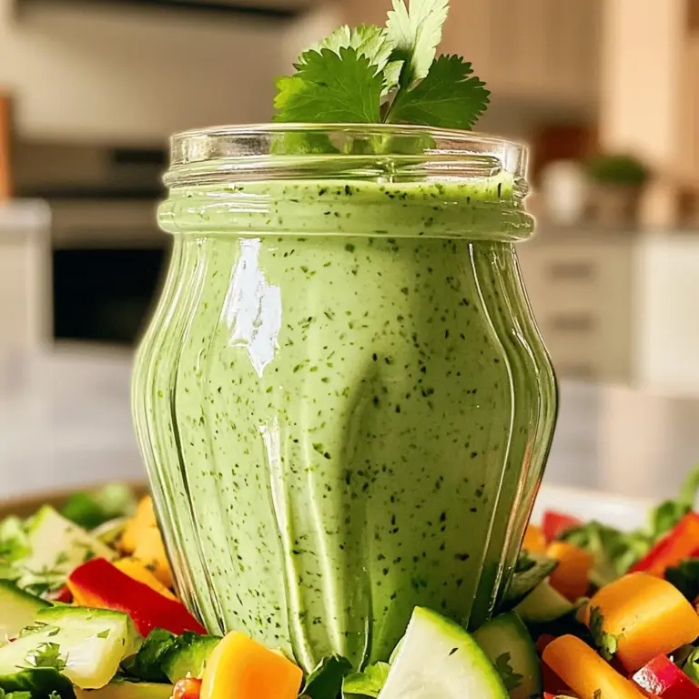 Für dieses leckere Dressing brauchst du nur wenige Zutaten. Hier sind die Hauptzutaten: - 1 Tasse griechischer Joghurt - 1/2 Tasse frische Korianderblätter, fest gedrückt - 1 Knoblauchzehe, fein gehackt - 1 Esslöffel frischer Limettensaft - 1 Esslöffel Limettenschale - 1 Teelöffel Honig (oder Agavensirup) - 1/4 Teelöffel Kreuzkümmel - Salz und Pfeffer nach Geschmack - Wasser (zum Verdünnen, falls gewünscht) Diese Zutaten sorgen für einen frischen und cremigen Geschmack. Der griechische Joghurt gibt eine tolle Basis. Koriander bringt Frische und der Limettensaft sorgt für einen spritzigen Kick. Falls du etwas nicht zur Hand hast, gibt es tolle Alternativen. Du kannst den griechischen Joghurt durch eine pflanzliche Joghurt-Alternative ersetzen. So wird das Dressing vegan. Statt frischem Koriander kannst du auch getrockneten Koriander verwenden. Beachte, dass der Geschmack anders sein kann. Wenn du keinen Limettensaft hast, nimm Zitronensaft. Das gibt auch einen schönen Geschmack. Für den Honig kannst du auch Agavensirup oder Ahornsirup verwenden. Diese Süßungsmittel sind süß und passen gut. Wenn du Kreuzkümmel nicht magst, lass ihn einfach weg. Dein Dressing bleibt trotzdem lecker. Hier sind einige hilfreiche Maßeinheiten, die dir bei der Zubereitung helfen können: - 1 Tasse = etwa 240 ml - 1 Esslöffel = etwa 15 ml - 1 Teelöffel = etwa 5 ml Wenn du kleinere Mengen machen willst, kannst du die Zutaten auch halbieren. Zum Beispiel, 1/2 Tasse griechischer Joghurt und 1/4 Tasse Koriander. So bleibt das Rezept einfach und schnell. Für das vollständige Rezept kannst du [Full Recipe] besuchen. Die Vorbereitungszeit für dieses Dressing beträgt nur 10 Minuten. Du brauchst einige Utensilien, um die Zubereitung einfach zu machen. Hier ist, was du benötigst: - Einen Mixer oder eine Küchenmaschine - Eine Schüssel zum Mischen - Einen Esslöffel und ein Messbecher - Ein Glas oder einen luftdichten Behälter für die Aufbewahrung Um das Dressing zuzubereiten, folge diesen Schritten: 1. Gib den griechischen Joghurt, die frischen Korianderblätter, die gehackte Knoblauchzehe, den Limettensaft und die Limettenschale in den Mixer. 2. Füge den Honig und den Kreuzkümmel hinzu. 3. Püriere alles auf hoher Stufe, bis die Mischung glatt und cremig ist. 4. Schmecke das Dressing mit Salz und Pfeffer ab und püriere kurz, um alles zu mischen. 5. Wenn du eine dünnere Konsistenz magst, füge esslöffelweise Wasser hinzu, bis es passt. 6. Probiere das Dressing und passe den Geschmack mit mehr Limettensaft oder Honig an. 7. Übertrage das Dressing in ein Glas oder einen Behälter. Lass es mindestens 30 Minuten im Kühlschrank ziehen. Die Konsistenz ist wichtig. Wenn das Dressing zu dick ist, füge mehr Wasser hinzu. Für mehr Geschmack kannst du zusätzlichen Limettensaft oder mehr Koriander verwenden. Wenn du es schärfer magst, probiere einen Hauch von Chili. Mit diesen Tipps kannst du das Dressing an deinen Geschmack anpassen und immer wieder neu gestalten. Ein häufiger Fehler ist, die Korianderblätter nicht gut zu waschen. Schmutz kann das Dressing trüben. Ein weiterer Fehler ist das Übermixen. Das Dressing wird zu flüssig und verliert seine cremige Textur. Achte darauf, die Menge an Limettensaft gut abzumessen. Zu viel kann das Dressing sauer machen. Lagere das Dressing in einem luftdichten Behälter im Kühlschrank. So bleibt es frisch und lecker. Es hält sich bis zu einer Woche. Vor dem Servieren schüttle den Behälter gut. So vermischen sich die Zutaten wieder. Wenn das Dressing zu dick wird, füge einfach etwas Wasser hinzu. Dieses Dressing passt perfekt zu frischen Salaten oder als Dip für Gemüse. Du kannst es auch für Grillgerichte verwenden. Träufle es über gegrilltes Hähnchen oder Fisch. Für einen extra Kick, probiere es auf Tacos. Es bringt frische Aromen in jedes Gericht. Wenn du kreativ sein möchtest, mische es in Quinoa-Salate oder Wraps. Für das vollständige Rezept, schaue dir die Anleitung für das cremige Koriander-Limetten-Dressing an. {{image_4}} Um ein veganes Koriander-Limetten-Dressing zu machen, ersetze den griechischen Joghurt. Nutze stattdessen Cashewcreme oder Sojajoghurt. Diese Alternativen geben dir die cremige Textur, die du suchst. Füge die restlichen Zutaten wie gewohnt hinzu. Du wirst überrascht sein, wie lecker und frisch es schmeckt! Möchtest du etwas mehr Kick? Füge fein gehackte Jalapeños hinzu. Beginne mit einer kleinen Menge und steigere es nach deinem Geschmack. Die Schärfe passt perfekt zu dem frischen Koriander und Limette. Dies gibt dem Dressing eine aufregende Note. Du kannst es zu Salaten oder als Dip für Nachos verwenden. Für eine noch cremigere Textur kannst du Avocado hinzufügen. Eine halbe reife Avocado reicht aus. Die Avocado macht das Dressing reichhaltig und sättigend. Mische sie einfach zusammen mit den anderen Zutaten im Mixer. Dieses Dressing passt großartig zu gegrilltem Gemüse oder als Aufstrich für Sandwiches. Für alle Varianten findest du das vollständige Rezept [Full Recipe]. Das cremige Koriander-Limetten-Dressing bleibt im Kühlschrank etwa eine Woche frisch. Es ist wichtig, das Dressing in einem luftdichten Behälter zu lagern. So bleiben die Aromen gut erhalten. Wenn du die Haltbarkeit verlängern möchtest, kannst du das Dressing auch einfrieren. In einem gefrierfesten Behälter bleibt es bis zu drei Monate genießbar. Um die beste Qualität zu gewährleisten, lagere das Dressing im Kühlschrank bei einer Temperatur unter 4 °C. Stelle sicher, dass der Behälter gut verschlossen ist. So vermeidest du, dass Luft und Feuchtigkeit eindringen. Halte das Dressing von stark riechenden Lebensmitteln fern. So bleibt der frische Geschmack von Koriander und Limette erhalten. Achte auf Veränderungen in Farbe oder Geruch. Wenn das Dressing trüb wird oder einen seltsamen Geruch hat, ist es besser, es wegzuwerfen. Auch eine Veränderung in der Konsistenz kann ein Hinweis auf Verderb sein. Wenn du Schimmel siehst, entsorge das Dressing sofort. Sicherheit geht vor, auch wenn das Rezept einfach und lecker ist. Wenn du mehr über das Rezept erfahren möchtest, schau dir das Full Recipe an! Um dieses Dressing glutenfrei zu machen, konzentriere dich auf die Zutaten. Griechischer Joghurt ist von Natur aus glutenfrei. Achte darauf, dass alle anderen Zutaten wie Koriander, Knoblauch und Limettensaft ebenfalls glutenfrei sind. Es gibt keine versteckten Glutenquellen in diesem Rezept. So kannst du sicher sein, dass dein Dressing auch glutenfrei bleibt. Ja, du kannst den Joghurt ersetzen. Wenn du eine vegane Option möchtest, nutze einen pflanzlichen Joghurt. Kokosjoghurt oder Sojajoghurt sind gute Alternativen. Diese Optionen geben dem Dressing eine ähnliche cremige Textur. Du kannst auch Avocado verwenden, um das Dressing reichhaltig zu machen. Denke daran, dass der Geschmack stark variieren kann, also probiere es aus! Koriander-Limetten-Dressing hat seine Wurzeln in der mexikanischen Küche. Es kombiniert frische Korianderblätter und spritzigen Limettensaft. Diese Zutaten sind in vielen mexikanischen Gerichten zu finden. Das Dressing passt gut zu Salaten, Tacos und gegrilltem Fleisch. In den letzten Jahren hat es auch in anderen Küchen an Beliebtheit gewonnen. Viele lieben es wegen des frischen Geschmacks und der einfachen Zubereitung. Wenn du mehr über die Ursprünge erfahren möchtest, schaue dir das [Full Recipe] an. In diesem Artikel haben Sie gelernt, wie man ein köstliches Koriander-Limetten-Dressing zubereitet. Wir haben die Hauptzutaten und ihre Alternativen besprochen. Auch haben Sie eine Schritt-für-Schritt-Anleitung zur Zubereitung erhalten. Tipps zur Lagerung und Vermeidung häufiger Fehler waren ebenfalls wichtig. Variationen wie die vegane Version machen das Rezept spannend. Schließlich haben die FAQs nützliche Informationen bereitgestellt. Experimentieren Sie, um Ihr perfektes Dressing zu finden. Genießen Sie die Vielfalt in Ihrer Küche!