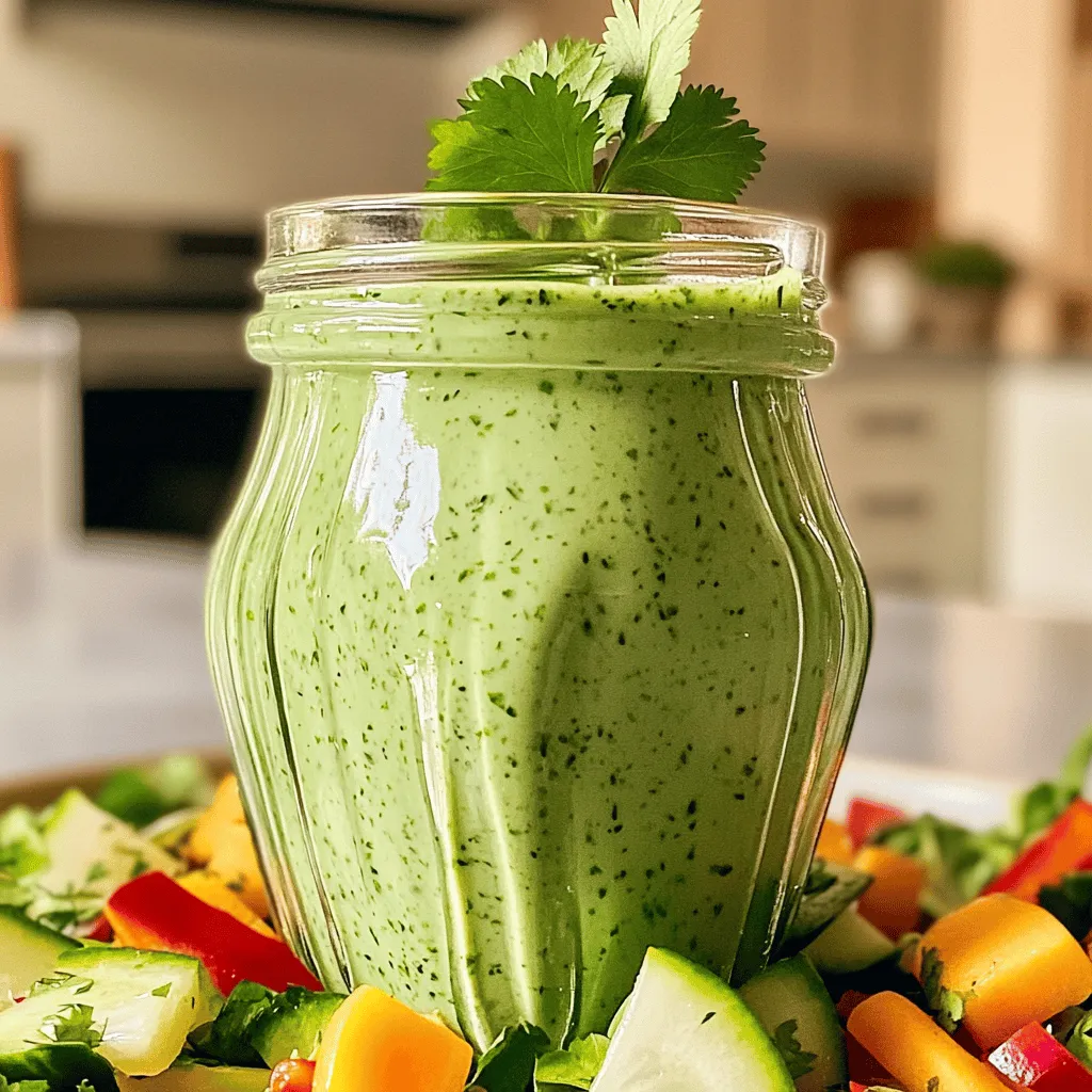 Für dieses leckere Dressing brauchst du nur wenige Zutaten. Hier sind die Hauptzutaten: - 1 Tasse griechischer Joghurt - 1/2 Tasse frische Korianderblätter, fest gedrückt - 1 Knoblauchzehe, fein gehackt - 1 Esslöffel frischer Limettensaft - 1 Esslöffel Limettenschale - 1 Teelöffel Honig (oder Agavensirup) - 1/4 Teelöffel Kreuzkümmel - Salz und Pfeffer nach Geschmack - Wasser (zum Verdünnen, falls gewünscht) Diese Zutaten sorgen für einen frischen und cremigen Geschmack. Der griechische Joghurt gibt eine tolle Basis. Koriander bringt Frische und der Limettensaft sorgt für einen spritzigen Kick. Falls du etwas nicht zur Hand hast, gibt es tolle Alternativen. Du kannst den griechischen Joghurt durch eine pflanzliche Joghurt-Alternative ersetzen. So wird das Dressing vegan. Statt frischem Koriander kannst du auch getrockneten Koriander verwenden. Beachte, dass der Geschmack anders sein kann. Wenn du keinen Limettensaft hast, nimm Zitronensaft. Das gibt auch einen schönen Geschmack. Für den Honig kannst du auch Agavensirup oder Ahornsirup verwenden. Diese Süßungsmittel sind süß und passen gut. Wenn du Kreuzkümmel nicht magst, lass ihn einfach weg. Dein Dressing bleibt trotzdem lecker. Hier sind einige hilfreiche Maßeinheiten, die dir bei der Zubereitung helfen können: - 1 Tasse = etwa 240 ml - 1 Esslöffel = etwa 15 ml - 1 Teelöffel = etwa 5 ml Wenn du kleinere Mengen machen willst, kannst du die Zutaten auch halbieren. Zum Beispiel, 1/2 Tasse griechischer Joghurt und 1/4 Tasse Koriander. So bleibt das Rezept einfach und schnell. Für das vollständige Rezept kannst du [Full Recipe] besuchen. Die Vorbereitungszeit für dieses Dressing beträgt nur 10 Minuten. Du brauchst einige Utensilien, um die Zubereitung einfach zu machen. Hier ist, was du benötigst: - Einen Mixer oder eine Küchenmaschine - Eine Schüssel zum Mischen - Einen Esslöffel und ein Messbecher - Ein Glas oder einen luftdichten Behälter für die Aufbewahrung Um das Dressing zuzubereiten, folge diesen Schritten: 1. Gib den griechischen Joghurt, die frischen Korianderblätter, die gehackte Knoblauchzehe, den Limettensaft und die Limettenschale in den Mixer. 2. Füge den Honig und den Kreuzkümmel hinzu. 3. Püriere alles auf hoher Stufe, bis die Mischung glatt und cremig ist. 4. Schmecke das Dressing mit Salz und Pfeffer ab und püriere kurz, um alles zu mischen. 5. Wenn du eine dünnere Konsistenz magst, füge esslöffelweise Wasser hinzu, bis es passt. 6. Probiere das Dressing und passe den Geschmack mit mehr Limettensaft oder Honig an. 7. Übertrage das Dressing in ein Glas oder einen Behälter. Lass es mindestens 30 Minuten im Kühlschrank ziehen. Die Konsistenz ist wichtig. Wenn das Dressing zu dick ist, füge mehr Wasser hinzu. Für mehr Geschmack kannst du zusätzlichen Limettensaft oder mehr Koriander verwenden. Wenn du es schärfer magst, probiere einen Hauch von Chili. Mit diesen Tipps kannst du das Dressing an deinen Geschmack anpassen und immer wieder neu gestalten. Ein häufiger Fehler ist, die Korianderblätter nicht gut zu waschen. Schmutz kann das Dressing trüben. Ein weiterer Fehler ist das Übermixen. Das Dressing wird zu flüssig und verliert seine cremige Textur. Achte darauf, die Menge an Limettensaft gut abzumessen. Zu viel kann das Dressing sauer machen. Lagere das Dressing in einem luftdichten Behälter im Kühlschrank. So bleibt es frisch und lecker. Es hält sich bis zu einer Woche. Vor dem Servieren schüttle den Behälter gut. So vermischen sich die Zutaten wieder. Wenn das Dressing zu dick wird, füge einfach etwas Wasser hinzu. Dieses Dressing passt perfekt zu frischen Salaten oder als Dip für Gemüse. Du kannst es auch für Grillgerichte verwenden. Träufle es über gegrilltes Hähnchen oder Fisch. Für einen extra Kick, probiere es auf Tacos. Es bringt frische Aromen in jedes Gericht. Wenn du kreativ sein möchtest, mische es in Quinoa-Salate oder Wraps. Für das vollständige Rezept, schaue dir die Anleitung für das cremige Koriander-Limetten-Dressing an. {{image_4}} Um ein veganes Koriander-Limetten-Dressing zu machen, ersetze den griechischen Joghurt. Nutze stattdessen Cashewcreme oder Sojajoghurt. Diese Alternativen geben dir die cremige Textur, die du suchst. Füge die restlichen Zutaten wie gewohnt hinzu. Du wirst überrascht sein, wie lecker und frisch es schmeckt! Möchtest du etwas mehr Kick? Füge fein gehackte Jalapeños hinzu. Beginne mit einer kleinen Menge und steigere es nach deinem Geschmack. Die Schärfe passt perfekt zu dem frischen Koriander und Limette. Dies gibt dem Dressing eine aufregende Note. Du kannst es zu Salaten oder als Dip für Nachos verwenden. Für eine noch cremigere Textur kannst du Avocado hinzufügen. Eine halbe reife Avocado reicht aus. Die Avocado macht das Dressing reichhaltig und sättigend. Mische sie einfach zusammen mit den anderen Zutaten im Mixer. Dieses Dressing passt großartig zu gegrilltem Gemüse oder als Aufstrich für Sandwiches. Für alle Varianten findest du das vollständige Rezept [Full Recipe]. Das cremige Koriander-Limetten-Dressing bleibt im Kühlschrank etwa eine Woche frisch. Es ist wichtig, das Dressing in einem luftdichten Behälter zu lagern. So bleiben die Aromen gut erhalten. Wenn du die Haltbarkeit verlängern möchtest, kannst du das Dressing auch einfrieren. In einem gefrierfesten Behälter bleibt es bis zu drei Monate genießbar. Um die beste Qualität zu gewährleisten, lagere das Dressing im Kühlschrank bei einer Temperatur unter 4 °C. Stelle sicher, dass der Behälter gut verschlossen ist. So vermeidest du, dass Luft und Feuchtigkeit eindringen. Halte das Dressing von stark riechenden Lebensmitteln fern. So bleibt der frische Geschmack von Koriander und Limette erhalten. Achte auf Veränderungen in Farbe oder Geruch. Wenn das Dressing trüb wird oder einen seltsamen Geruch hat, ist es besser, es wegzuwerfen. Auch eine Veränderung in der Konsistenz kann ein Hinweis auf Verderb sein. Wenn du Schimmel siehst, entsorge das Dressing sofort. Sicherheit geht vor, auch wenn das Rezept einfach und lecker ist. Wenn du mehr über das Rezept erfahren möchtest, schau dir das Full Recipe an! Um dieses Dressing glutenfrei zu machen, konzentriere dich auf die Zutaten. Griechischer Joghurt ist von Natur aus glutenfrei. Achte darauf, dass alle anderen Zutaten wie Koriander, Knoblauch und Limettensaft ebenfalls glutenfrei sind. Es gibt keine versteckten Glutenquellen in diesem Rezept. So kannst du sicher sein, dass dein Dressing auch glutenfrei bleibt. Ja, du kannst den Joghurt ersetzen. Wenn du eine vegane Option möchtest, nutze einen pflanzlichen Joghurt. Kokosjoghurt oder Sojajoghurt sind gute Alternativen. Diese Optionen geben dem Dressing eine ähnliche cremige Textur. Du kannst auch Avocado verwenden, um das Dressing reichhaltig zu machen. Denke daran, dass der Geschmack stark variieren kann, also probiere es aus! Koriander-Limetten-Dressing hat seine Wurzeln in der mexikanischen Küche. Es kombiniert frische Korianderblätter und spritzigen Limettensaft. Diese Zutaten sind in vielen mexikanischen Gerichten zu finden. Das Dressing passt gut zu Salaten, Tacos und gegrilltem Fleisch. In den letzten Jahren hat es auch in anderen Küchen an Beliebtheit gewonnen. Viele lieben es wegen des frischen Geschmacks und der einfachen Zubereitung. Wenn du mehr über die Ursprünge erfahren möchtest, schaue dir das [Full Recipe] an. In diesem Artikel haben Sie gelernt, wie man ein köstliches Koriander-Limetten-Dressing zubereitet. Wir haben die Hauptzutaten und ihre Alternativen besprochen. Auch haben Sie eine Schritt-für-Schritt-Anleitung zur Zubereitung erhalten. Tipps zur Lagerung und Vermeidung häufiger Fehler waren ebenfalls wichtig. Variationen wie die vegane Version machen das Rezept spannend. Schließlich haben die FAQs nützliche Informationen bereitgestellt. Experimentieren Sie, um Ihr perfektes Dressing zu finden. Genießen Sie die Vielfalt in Ihrer Küche!