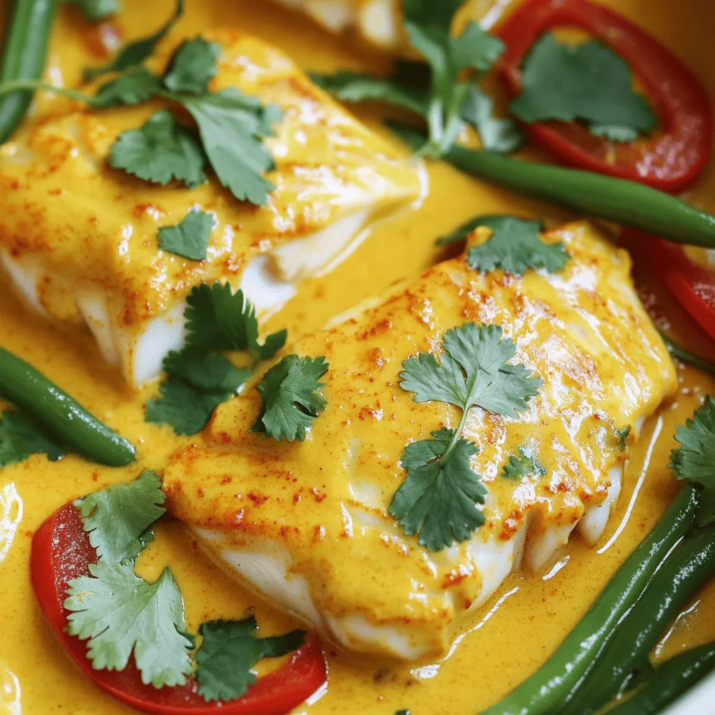 Kokosnuss-Curry Gebackener Kabeljau köstliches Rezept