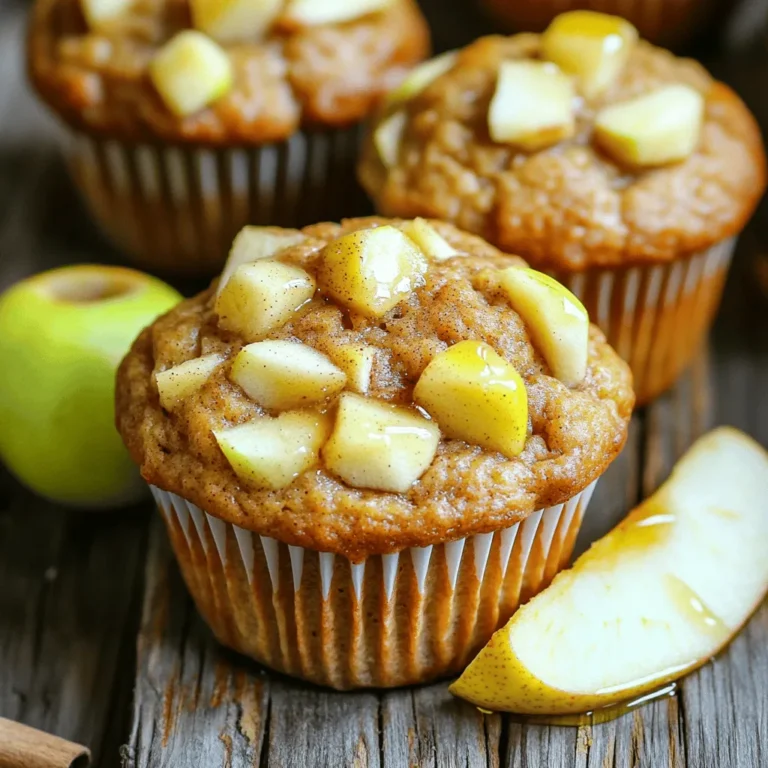 Um köstliche gesunde Apfel-Zimt-Muffins zu machen, benötigen Sie folgende Zutaten: - 1 ½ Tassen Vollkornmehl - ½ Tasse Haferflocken - ½ Tasse ungesüßtes Apfelmus - 2 große Äpfel, geschält und gewürfelt - 1/3 Tasse Honig oder Ahornsirup - 1/4 Tasse Mandelmilch - 1 großes Ei - 1 Teelöffel Natron - 1 Teelöffel Backpulver - 1 Teelöffel gemahlener Zimt - 1/2 Teelöffel Vanilleextrakt - 1/4 Teelöffel Salz - Optional: 1/4 Tasse gehackte Walnüsse oder Pekannüsse Diese Zutaten sorgen für einen tollen Geschmack. Die Äpfel bringen Frische und Feuchtigkeit. Vollkornmehl und Haferflocken machen die Muffins nahrhaft. Möchten Sie die Muffins anpassen? Hier sind einige Alternativen: - Ersetzen Sie Vollkornmehl durch Dinkelmehl für einen anderen Geschmack. - Verwenden Sie Bananenpüree anstelle von Apfelmus für eine süßere Note. - Mandeldrink kann durch Hafermilch ersetzt werden, wenn Sie eine andere pflanzliche Milch bevorzugen. - Für eine veganere Version, setzen Sie das Ei durch Leinsamen oder Chiasamen ein. Diese Alternativen helfen, die Muffins an Ihre Vorlieben anzupassen. Ein Muffin hat etwa: - Kalorien: 150 - Fett: 5g - Kohlenhydrate: 25g - Zucker: 6g - Ballaststoffe: 3g - Eiweiß: 4g Diese Muffins sind eine gesunde Wahl für einen Snack oder ein Frühstück. Sie stecken voller Ballaststoffe und Vitamine. Das macht sie nahrhaft und lecker. Weitere Details finden Sie im Full Recipe. Zuerst heizen Sie den Ofen auf 175°C (350°F) vor. Bereiten Sie ein Muffinblech vor. Verwenden Sie Papierförmchen oder fetten Sie das Blech mit Kochspray ein. Dies hilft, die Muffins leicht herauszunehmen. Messen Sie alle Zutaten genau ab. Dies ist wichtig für den besten Geschmack. Nehmen Sie eine große Schüssel. Kombinieren Sie dort das Vollkornmehl, die Haferflocken, das Natron, das Backpulver, den Zimt und das Salz. Mischen Sie alles gut mit einem Schneebesen. In einer anderen Schüssel geben Sie das Apfelmus, den Honig (oder Ahornsirup), die Mandelmilch, das Ei und den Vanilleextrakt. Vermischen Sie diese Zutaten, bis die Mischung glatt ist. Fügen Sie dann die feuchten Zutaten in die trockenen Zutaten. Rühren Sie vorsichtig, bis alles gut vermischt ist, aber nicht zu lange. Jetzt kommen die Äpfel ins Spiel. Heben Sie die gewürfelten Äpfel und die Nüsse vorsichtig unter. Diese fügen Geschmack und Textur hinzu. Teilen Sie den Teig gleichmäßig auf die Muffinförmchen auf. Füllen Sie jedes Förmchen zu etwa zwei Dritteln. Jetzt ist es Zeit, die Muffins zu backen. Stellen Sie das Blech in den vorgeheizten Ofen. Backen Sie die Muffins für 18 bis 20 Minuten. Überprüfen Sie mit einem Zahnstocher, ob sie fertig sind. Der Zahnstocher sollte sauber herauskommen. Lassen Sie die Muffins fünf Minuten im Blech abkühlen. Dann nehmen Sie sie heraus und lassen sie auf einem Kuchengitter vollständig abkühlen. Jetzt sind Ihre gesunden Apfel-Zimt-Muffins bereit! Für das vollständige Rezept können Sie die [Full Recipe] ansehen. Um die besten Muffins zu backen, sind einige wichtige Punkte zu beachten. Zuerst ist die Wahl der Äpfel wichtig. Granny Smith Äpfel geben einen tollen Geschmack und eine gute Textur. Achten Sie darauf, das Vollkornmehl gut mit den anderen trockenen Zutaten zu vermischen. Das sorgt für eine gleichmäßige Konsistenz. Mischen Sie die feuchten Zutaten in einer separaten Schüssel. So verhindern Sie Klumpen im Teig. Rühren Sie den Teig nur kurz, um die Muffins locker zu halten. Übermischen führt zu festen Muffins. Ein häufiger Fehler ist, zu viele Flüssigkeiten zu verwenden. Halten Sie sich an das Rezept. Wenn der Teig zu flüssig ist, werden die Muffins nicht schön fest. Ein weiterer Fehler ist die Backzeit. Überprüfen Sie die Muffins nach 18 Minuten mit einem Zahnstocher. Wenn er sauber herauskommt, sind sie fertig. Lassen Sie sie nicht zu lange im Ofen. Zu langes Backen macht die Muffins trocken. Servieren Sie die Muffins warm für den besten Geschmack. Eine Prise Zimt obenauf macht sie noch ansprechender. Dekorieren Sie die Muffins mit einer Scheibe frischem Apfel. Ein zusätzlicher Schuss Honig sorgt für mehr Süße. Diese kleinen Details machen den Unterschied. Genießen Sie die Muffins selbst oder teilen Sie sie mit Freunden und Familie. Sie sind perfekt für das Frühstück oder als Snack. Wenn Sie mehr Ideen brauchen, schauen Sie sich das [Full Recipe] an. {{image_4}} Du kannst diese gesunden Apfel-Zimt-Muffins auch glutenfrei machen. Ersetze das Vollkornmehl durch eine glutenfreie Mehlmischung. Achte darauf, dass die Mischung Xanthan enthält. Das hilft, die Struktur der Muffins zu erhalten. Auch Haferflocken können glutenfrei sein. Achte darauf, dass sie als glutenfrei gekennzeichnet sind. Du kannst die Muffins nach deinem Geschmack anpassen. Füge Schokoladenstückchen für eine süße Note hinzu. Oder probiere getrocknete Cranberries oder Rosinen. Wenn du es nussig magst, kannst du Mandeln oder Pecannüsse verwenden. Wer es exotisch mag, kann Kokosraspeln hinzufügen. Falls du Kalorien sparen möchtest, kannst du den Honig oder Sirup reduzieren. Verwende nur ¼ Tasse, falls du einen intensiven Apfelgeschmack magst. Für eine vegane Variante, ersetze das Ei durch einen Esslöffel Leinsamenmehl und zwei Esslöffel Wasser. Lass die Muffins einfach ein bisschen länger backen. Mit diesen kleinen Änderungen bleibt der Geschmack großartig. Für das gesamte Rezept schau dir die [Full Recipe] an. Nach dem Backen sollten die Muffins abkühlen. Lagern Sie sie in einem luftdichten Behälter. So bleiben sie frisch. Sie können sie auch in ein sauberes Küchentuch wickeln. Dies hält die Muffins weich. Wenn Sie die Muffins innerhalb von drei Tagen essen, ist das ideal. Wenn Sie die Muffins länger aufbewahren möchten, frieren Sie sie ein. Wickeln Sie jeden Muffin in Frischhaltefolie ein. Legen Sie sie dann in einen Gefrierbeutel. So bleiben sie bis zu drei Monate frisch. Zum Wiedererwärmen nehmen Sie die Muffins aus dem Gefrierfach. Lassen Sie sie im Kühlschrank auftauen. Erhitzen Sie sie dann für einige Sekunden in der Mikrowelle. Die Muffins sind bis zu einer Woche im Kühlschrank haltbar. Achten Sie darauf, sie gut zu verpacken. Überprüfen Sie immer auf Schimmel oder einen seltsamen Geruch. Frische Muffins schmecken am besten. Servieren Sie sie warm für mehr Genuss. Wenn Sie die Muffins nach dem [Full Recipe] zubereitet haben, erleben Sie die perfekte Kombination aus Apfel und Zimt. Um die Muffins gesund zu süßen, können Sie Honig oder Ahornsirup verwenden. Diese natürlichen Süßstoffe bieten mehr Geschmack als Zucker. Sie helfen auch, die Muffins feucht zu halten. Eine halbe Tasse ist genug, um die Süße zu erreichen. Wenn Sie weniger süßen möchten, können Sie die Menge anpassen. Auch Dattelsirup oder Kokosblütenzucker sind gute Alternativen. Experimentieren Sie mit verschiedenen Süßungsmitteln, um Ihre perfekte Mischung zu finden. Ja, die Muffins können glutenfrei sein. Wenn Sie glutenfreie Muffins backen möchten, ersetzen Sie das Vollkornmehl durch glutenfreies Mehl. Achten Sie darauf, ein glutenfreies Mehl mit einer guten Bindung zu wählen. Eine Mischung aus Reismehl, Mandelmehl und Tapiokamehl funktioniert gut. So bleiben die Muffins leicht und fluffig. Prüfen Sie auch die Haferflocken. Stellen Sie sicher, dass sie als glutenfrei gekennzeichnet sind. So können Sie alle genießen, die Gluten meiden müssen. Ja, Sie können die Äpfel ersetzen. Andere Früchte wie Birnen oder zerdrückte Bananen funktionieren gut. Wenn Sie Birnen verwenden, wählen Sie reife, süße Früchte. Diese geben den Muffins eine ähnliche Konsistenz. Bei Bananen ist es wichtig, sie gut zu zerdrücken. Dadurch wird der Geschmack intensiver und die Muffins bleiben saftig. Auch gefrorene Früchte sind eine Option. Achten Sie darauf, sie vorher gut abzutropfen, um zusätzliche Flüssigkeit zu vermeiden. Die gesunden Apfel-Zimt-Muffins sind einfach zuzubereiten. Wir haben die besten Zutaten und Alternativen betrachtet, sowie die Nährwerte. Ich habe eine Schritt-für-Schritt-Anleitung gegeben, damit du leicht folgen kannst. Tipps helfen dir, häufige Fehler zu vermeiden. Die Variationen zeigen dir, wie du das Rezept anpassen kannst. Beachte die Lagerinformationen, um die Muffins frisch zu halten. Mit diesen Ideen kannst du leckere Muffins für jeden Tag backen und genießen.