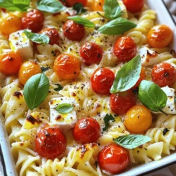 Für ein köstliches Baked Feta Pasta Gericht benötigen Sie folgende Zutaten: - 200 g Pasta nach Wahl (Fusilli oder Penne eignen sich hervorragend) - 200 g Feta-Käse am Stück - 1 Schale Kirschtomaten, halbiert - 3 Knoblauchzehen, fein gehackt - 60 ml Olivenöl - 1 Teelöffel getrockneter Oregano - 1 Teelöffel Chiliflocken (optional, für eine scharfe Note) - Salz und Pfeffer nach Geschmack - Frische Basilikumblätter, zum Garnieren - Zesten und Saft von 1 Zitrone Frische Zutaten sind der Schlüssel zu einem großartigen Gericht. Achten Sie auf diese Punkte: - Pasta: Wählen Sie eine Pasta, die gut die Sauce aufnimmt. Fusilli oder Penne sind perfekt. - Feta-Käse: Suchen Sie nach Feta aus Schafsmilch. Er ist cremiger und hat mehr Geschmack. - Tomaten: Wählen Sie reife Kirschtomaten, die fest und süß sind. Das gibt dem Gericht Frische. - Knoblauch: Frischer Knoblauch hat einen stärkeren Geschmack. Vermeiden Sie vorgehackten Knoblauch. - Öl und Gewürze: Verwenden Sie hochwertiges Olivenöl und frische Kräuter, wenn möglich. Es gibt einfache Wege, um das Rezept anzupassen: - Glutenfrei: Verwenden Sie glutenfreie Pasta. Diese gibt es in vielen Sorten, wie aus Reis oder Linsen. - Vegan: Ersetzen Sie den Feta durch eine pflanzliche Käsealternative. Viele Marken bieten hervorragende Optionen. - Zusätzliche Proteine: Für mehr Substanz können Sie Kichererbsen oder Linsen hinzufügen, um das Gericht zu bereichern. Für das komplette Rezept, schauen Sie sich das [Full Recipe] an. Baked Feta Pasta ist einfach und lecker. Ich teile gerne, wie man sie zubereitet. Zuerst heizen Sie den Ofen auf 200 °C vor. Nehmen Sie eine große Auflaufform und legen Sie den Feta in die Mitte. Um ihn legen Sie die halbierten Kirschtomaten. Dann fügen Sie die gehackten Knoblauchzehen, Oregano, Chiliflocken, Salz und Pfeffer hinzu. Gießen Sie großzügig Olivenöl darüber. Das Öl hilft, alles zu vermengen und gibt Geschmack. Backen Sie die Mischung für 25-30 Minuten im Ofen. Die Tomaten sollten aufgeplatzt und der Feta golden sein. Währenddessen kochen Sie die Pasta in einem Topf. Folgen Sie den Anweisungen auf der Verpackung. Die Pasta sollte al dente sein. Nach dem Backen nehmen Sie die Auflaufform aus dem Ofen. Zerdrücken Sie den Feta und die Tomaten mit einer Gabel. So entsteht eine cremige Sauce. Fügen Sie die gekochte Pasta hinzu. Vergessen Sie nicht, die Zitronenzesten und den Zitronensaft hinzuzufügen. Vermengen Sie alles gut, bis die Pasta gleichmäßig beschichtet ist. Schmecken Sie ab und passen Sie die Gewürze an. Die richtige Temperatur ist wichtig. Heizen Sie den Ofen auf 200 °C vor. Backen Sie die Mischung für 25-30 Minuten. Das sorgt dafür, dass der Feta weich wird und die Tomaten gut garen. Wenn Sie die Pasta kochen, beachten Sie die Zeit auf der Verpackung. So stellen Sie sicher, dass alles gleichzeitig fertig ist. Für dieses Rezept brauchen Sie einige einfache Küchenutensilien. Eine große Auflaufform ist nötig, um den Feta und die Tomaten zu backen. Ein Topf für die Pasta ist ebenfalls wichtig. Nutzen Sie auch ein Messer und ein Schneidebrett für das Gemüse. Eine Gabel hilft, die Mischung nach dem Backen zu zerdrücken. So erreichen Sie die perfekte cremige Sauce. Beim Zubereiten von gebackenem Feta Pasta gibt es einige häufige Fehler. Der wichtigste ist, den Feta nicht ausreichend zu würzen. Achten Sie darauf, Salz und Pfeffer gleichmäßig zu verteilen. Ein weiterer Fehler ist, die Pasta zu lange zu kochen. Sie sollte al dente sein, damit sie nicht matschig wird. Auch das Überfüllen der Auflaufform kann Probleme verursachen. Lassen Sie genug Platz für die Tomaten, damit sie gut garen können. Präsentation ist wichtig. Servieren Sie die Pasta in tiefen, weißen Tellern. Das hebt die Farben hervor. Garnieren Sie die Speise mit frischen Basilikumblättern. Ein Spritzer Zitronensaft gibt einen tollen Frischekick. Für einen besonderen Touch können Sie auch geröstete Pinienkerne darüber streuen. Sie bringen eine nussige Note und einen schönen Crunch. Um die Zubereitung zu erleichtern, können Sie einige Schritte im Voraus machen. Bereiten Sie die Kirschtomaten und den Knoblauch am Morgen vor. Lagern Sie sie im Kühlschrank. Auch das Kochen der Pasta kann vorab geschehen. Einfach aufwärmen, wenn alles andere fertig ist. Ein weiterer Tipp ist, die Zutaten nach der Anleitung im Rezept zu schichten. So stellen Sie sicher, dass alles gleichmäßig gart. Für die vollständige Anleitung schauen Sie sich das [Full Recipe](#) an. {{image_4}} Um Baked Feta Pasta noch besser zu machen, füge einige zusätzliche Zutaten hinzu. Du kannst zum Beispiel: - Oliven: Schwarze oder grüne Oliven geben einen tollen Geschmack. - Paprika: Gehackte Paprika bringen Süße und Farbe. - Spinat: Frischer Spinat wird beim Backen weich und lecker. - Nüsse: Geröstete Pinienkerne oder Walnüsse geben einen knusprigen Biss. Diese Zutaten geben deiner Pasta einen neuen Twist und machen das Gericht noch interessanter. Für eine vegetarische oder gemüsereiche Variante, ersetze die Tomaten oder füge mehr Gemüse hinzu. Probiere: - Zucchini: In Scheiben geschnitten, passt gut dazu. - Auberginen: Für einen herzhaften Geschmack, in Würfel schneiden. - Brokkoli: Füge ihn in den letzten Minuten des Backens hinzu. Diese Optionen machen dein Gericht nahrhaft und bunt. Wenn du die Baked Feta Pasta kühl servieren möchtest, gibt es tolle Ideen. Nach dem Backen: - Lass die Pasta abkühlen. - Mische sie mit frischem Gemüse wie Gurken und Paprika. - Füge ein einfaches Dressing aus Olivenöl und Zitronensaft hinzu. Diese kalten Salate sind perfekt für Picknicks oder als leichte Mahlzeit. Sie sind einfach zuzubereiten und sehr erfrischend. Für das Rezept und die detaillierte Zubereitung schaue dir das [Full Recipe] an. Um Reste von gebackenem Feta Pasta frisch zu halten, lassen Sie das Gericht zuerst abkühlen. Danach füllen Sie die Reste in einen luftdichten Behälter. Achten Sie darauf, dass der Behälter gut schließt. So bleibt der Geschmack erhalten und die Pasta wird nicht trocken. Zum Wiedererwärmen empfehle ich, die Reste in einer Pfanne bei mittlerer Hitze zu erhitzen. Fügen Sie einen Spritzer Wasser oder etwas Olivenöl hinzu, um die Sauce wieder cremig zu machen. Sie können auch die Mikrowelle verwenden. Decken Sie den Behälter mit einem feuchten Tuch ab, um das Austrocknen zu verhindern. Im Kühlschrank bleibt Ihre gebackene Feta Pasta etwa 3 bis 5 Tage frisch. Achten Sie darauf, sie gut abzudecken. Wenn Sie die Pasta länger aufbewahren möchten, können Sie sie einfrieren. In einem gefrierfesten Behälter hält sie bis zu 3 Monate. Vor dem Verzehr lassen Sie sie im Kühlschrank auftauen. Die Zubereitung von Baked Feta Pasta dauert insgesamt etwa 40 Minuten. Davon sind 10 Minuten für die Vorbereitung und 25 bis 30 Minuten für das Backen im Ofen. Während die Pasta kocht, können Sie auch die anderen Schritte erledigen. So macht es Spaß und geht schnell. Ja, Sie können Feta durch andere Käsesorten ersetzen. Zum Beispiel eignet sich Ziegenkäse gut. Auch Ricotta oder Mozzarella sind leckere Alternativen. Denken Sie daran, dass der Geschmack sich ändert. Feta hat einen salzigen und würzigen Geschmack, während andere Käsesorten milder sein können. Experimentieren Sie mit verschiedenen Käsesorten für neue Aromen. Die Nährwerte ändern sich, wenn Sie andere Zutaten verwenden. Zum Beispiel hat Vollkornpasta mehr Ballaststoffe. Wenn Sie mehr Gemüse hinzufügen, steigern Sie die Vitamine. Auch der Käse beeinflusst die Kalorienzahl. Feta hat weniger Fett als einige andere Käsesorten. Prüfen Sie die Nährwertangaben auf den Verpackungen für genaue Werte. Zusammenfassend haben wir die beste Baked Feta Pasta entdeckt. Wir haben frische Zutaten ausgewählt, Tipps zur Zubereitung gegeben und häufige Fehler besprochen. Variationen und Lagerungshinweise sind ebenfalls wichtig. Denke daran, kreativ zu sein und deinen eigenen Twist hinzuzufügen. Mit den richtigen Zutaten und Tipps gelingt dir das Gericht sicher. Probiere es aus und überrasche deine Freunde oder Familie mit diesem einfachen Rezept!