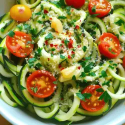 Um die Knoblauch-Kräuter Zoodle Schalen zu machen, brauchst du folgende Zutaten: - 4 mittelgroße Zucchini (für Zoodles) - 2 Esslöffel Olivenöl - 4 Knoblauchzehen, fein gehackt - 1 Teelöffel getrockneter Oregano - 1 Teelöffel getrocknetes Basilikum - 1/2 Teelöffel rote Pfefferflocken (optional) - Salz und Pfeffer nach Geschmack - 1 Tasse Kirschtomaten, halbiert - 1/4 Tasse frische Petersilie, gehackt - 1/4 Tasse geriebener Parmesan (optional zum Servieren) Jede Zutat bringt ihren eigenen Geschmack mit. Zucchini sind die Basis und machen das Gericht leicht und gesund. Knoblauch gibt dir das tolle Aroma. Die Kräuter sorgen für frische und Tiefe. Um die Zoodle Schalen einfach zuzubereiten, brauchst du: - Einen Spiralschneider oder Gemüseschneider - Eine große Pfanne - Ein scharfes Messer - Ein Schneidebrett - Einen Holzlöffel zum Rühren Diese Utensilien helfen dir, das Gericht schnell und einfach zuzubereiten. Der Spiralschneider macht das Schneiden der Zucchini zum Vergnügen. Wähle frische Zucchini. Sie sollten fest sein und keine dunklen Flecken haben. Achte darauf, dass die Kirschtomaten reif sind. Frische Kräuter geben den besten Geschmack. Zutaten wie Olivenöl und Gewürze sind lange haltbar. Du kannst die Zoodles im Kühlschrank aufbewahren. Achte darauf, sie in einem luftdichten Behälter zu lagern. So bleiben sie frisch. Für das vollständige Rezept kannst du [Full Recipe] hier finden. Um Zoodles zu machen, nehmen Sie die Zucchini. Nutzen Sie einen Spiralschneider. Wenn Sie keinen haben, verwenden Sie einen Gemüseschneider. Schneiden Sie lange, dünne Streifen. Diese Streifen sind die Zoodles. Sie sind leicht und gesund. Zoodles passen gut zu vielen Gerichten. Erhitzen Sie das Olivenöl in einer großen Pfanne. Warten Sie bis das Öl heiß ist. Fügen Sie dann den gehackten Knoblauch hinzu. Lassen Sie ihn etwa eine Minute braten. Der Knoblauch sollte gut riechen, aber nicht braun werden. Geben Sie die Zoodles in die Pfanne. Garen Sie sie für 3-4 Minuten. Rühren Sie sie oft um. Die Zoodles sollten weich, aber noch bissfest sein. Streuen Sie den getrockneten Oregano und Basilikum über die Zoodles. Fügen Sie Salz und Pfeffer hinzu. Mischen Sie alles gut. Jetzt sind die Zoodles fast fertig! Geben Sie die halbierten Kirschtomaten dazu. Lassen Sie alles 2 Minuten kochen. Nehmen Sie die Pfanne vom Herd. Rühren Sie die frische Petersilie ein. Servieren Sie die Zoodle Schalen warm. Wenn Sie möchten, fügen Sie geriebenen Parmesan hinzu. So lecker und einfach! Für das vollständige Rezept, siehe [Full Recipe]. Wählen Sie frische Zucchini aus. Diese sollten fest und glatt sein. Achten Sie auf die Farbe: ein tiefes Grün ist ideal. Vermeiden Sie Zucchini mit weichen Stellen oder Flecken. Kleinere Zucchini haben meist einen besseren Geschmack und sind weniger wässrig. Diese eignen sich perfekt für die Zoodles. Fügen Sie frische Kräuter hinzu, um den Geschmack zu verbessern. Petersilie, Schnittlauch oder Minze sind tolle Optionen. Experimentieren Sie mit Gewürzen wie Zitronenschale oder Knoblauchpulver. Für mehr Schärfe können Sie auch Chili oder Jalapeños verwenden. Achten Sie darauf, die Zoodles nicht zu lange zu garen. Sie sollen zart, aber nicht matschig sein. So bleibt der Biss erhalten. Servieren Sie die Zoodle Schalen in großen, bunten Schalen. Ein Klecks Pesto oder eine Prise Parmesan macht das Gericht noch schmackhafter. Garnieren Sie mit frischen Kräutern für einen schönen Look. Auch geröstete Nüsse oder Samen geben einen tollen Crunch. Diese Zoodle Schalen sind nicht nur lecker, sondern auch ein echter Hingucker. Nutzen Sie die Tipps für die Zubereitung, um das Beste aus Ihrer Knoblauch-Kräuter Zoodle Rezept zu machen! {{image_4}} Um deine Zoodle Bowl aufregender zu machen, füge mehr Gemüse hinzu. Du kannst Paprika, Karotten oder Spinat verwenden. Jeder Biss wird bunter und leckerer. Diese Gemüse sind einfach zuzubereiten. Schneide sie klein und brate sie mit den Zoodles. So bekommst du mehr Nährstoffe und mehr Geschmack. Möchtest du mehr Protein? Füge Hühnchen, Garnelen oder Tofu hinzu. Diese Zutaten machen das Gericht nahrhafter. Brate das Protein einfach in der gleichen Pfanne. So sparst du Zeit und Geschirr. Du kannst auch Kichererbsen oder schwarze Bohnen verwenden, wenn du es vegetarisch magst. Für eine vegane Version lasse den Parmesan weg. Verwende stattdessen Nährhefe für einen käsigen Geschmack. Du kannst auch glutenfreie Sojasauce für mehr Würze hinzufügen. Überprüfe die Zutaten der Soßen, um sicherzustellen, dass sie glutenfrei sind. Diese Optionen machen dein Gericht gesund und lecker. Für das komplette Rezept schaue dir die [Full Recipe] an! Um übrig gebliebene Zoodles zu lagern, sollten Sie sie zuerst abkühlen lassen. Danach legen Sie sie in einen luftdichten Behälter. Achten Sie darauf, dass die Zoodles nicht zu nass sind. Feuchtigkeit kann die Zoodles matschig machen. Wenn Sie möchten, können Sie etwas Olivenöl hinzufügen. Das hilft, die Zoodles frisch zu halten. Die Zoodles bleiben im Kühlschrank etwa 2 bis 3 Tage frisch. Wenn Sie die Zoodles länger aufbewahren möchten, können Sie sie einfrieren. Legen Sie sie dazu in einen Gefrierbeutel. Achten Sie darauf, die Luft herauszudrücken, bevor Sie den Beutel verschließen. So bleiben die Zoodles bis zu 2 Monate haltbar. Um die Zoodle Schalen aufzuwärmen, können Sie die Mikrowelle oder die Pfanne verwenden. Wenn Sie die Mikrowelle nutzen, geben Sie die Zoodles in eine Schüssel. Decken Sie die Schüssel mit einem feuchten Tuch ab, damit sie nicht austrocknen. Erhitzen Sie die Zoodles in kurzen Intervallen von 30 Sekunden. Wenn Sie eine Pfanne benutzen, erhitzen Sie sie bei mittlerer Hitze. Fügen Sie einen Esslöffel Olivenöl hinzu, um die Zoodles wieder weich zu machen. Rühren Sie sie gut um, bis sie warm sind. Wenn du keinen Spiralschneider hast, mach dir keine Sorgen! Du kannst einen Gemüseschäler nutzen. Schäle die Zucchini in dünne Streifen. Dann schneide die Streifen in schmale, lange Stücke. So bekommst du eine ähnliche Form wie Zoodles. Eine Reibe kann auch helfen. Sie gibt dir kleine Stücke, die gut schmecken. Ja, du kannst viele verschiedene Kräuter ausprobieren! Frischer Schnittlauch, Thymian oder Dill passen gut. Wenn du frische Kräuter hast, nutze sie. Sie geben dem Gericht mehr Geschmack. Du kannst auch andere getrocknete Kräuter verwenden. Sei kreativ und finde deinen eigenen Mix! Zoodles sind eine tolle, gesunde Wahl. Sie sind kalorienarm und reich an Vitaminen. Zucchini enthält viel Wasser, was gut für dein Trinkverhalten ist. Außerdem sind sie glutenfrei und helfen bei einer gesunden Ernährung. Zoodles sind eine großartige Option für jeden, der weniger Kohlenhydrate essen möchte. Wenn du mehr über die Vorteile von Zoodles lernen möchtest, schau dir das [Full Recipe] an! Zoodle Schalen sind einfach und lecker. Wir haben die Hauptzutaten und Küchenutensilien besprochen. Du hast gelernt, wie man Zoodles macht und sie richtig anrichtet. Die Tipps helfen dir, die besten Zutaten auszuwählen und den Geschmack anzupassen. Mit Variationen kannst du dein Gericht aufpeppen. Außerdem wissen wir jetzt, wie man Reste richtig lagert. Probiere es aus und genieße gesunde, bunte Zoodle Schalen! Es lohnt sich, kreativ zu sein und neue Geschmackskombinationen zu entdecken.