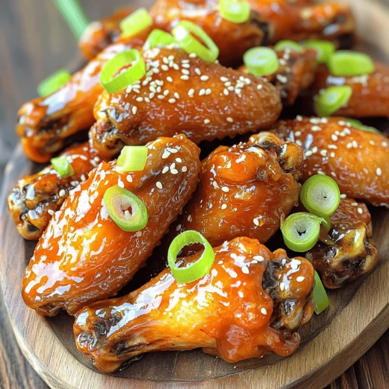 Für würzige Sriracha Honig Flügel benötigst du einige wichtige Zutaten. Diese machen die Flügel lecker und aromatisch. Hier sind die Hauptzutaten: - 900 g Hähnchenflügel - 60 ml Sriracha-Sauce - 60 ml Honig - 30 ml Sojasauce - 2 Zehen Knoblauch, fein gehackt - 1 Teelöffel Ingwer, gerieben - 15 ml Sesamöl - Salz und Pfeffer nach Geschmack Jede dieser Zutaten spielt eine wichtige Rolle. Die Hähnchenflügel liefern das Fleisch. Sriracha bringt die Schärfe. Honig sorgt für die süße Note. Sojasauce fügt Tiefe hinzu. Die Marinade ist der Schlüssel zu diesen Flügeln. Sie sorgt für Geschmack und Zartheit. Du musst die Sriracha, den Honig, die Sojasauce, den Knoblauch, den Ingwer und das Sesamöl gut vermischen. Vergiss nicht, Salz und Pfeffer hinzuzufügen. Diese Gewürze heben die Aromen hervor. Die Marinade sollte die Flügel gut bedecken. Je länger du die Flügel marinierst, desto besser wird der Geschmack. Lasse sie mindestens 30 Minuten ziehen. Für mehr Geschmack kannst du auch bis zu zwei Stunden im Kühlschrank marinieren. Die Garnierungen machen deine Flügel noch schöner. Verwende frisch geschnittene Frühlingszwiebeln für einen frischen Geschmack. Sesamkörner geben einen schönen Crunch. Diese einfachen Garnierungen machen einen großen Unterschied. Falls du etwas Abwechslung möchtest, probiere verschiedene Saucen. Du kannst die Sriracha-Sauce gegen andere scharfe Saucen austauschen. Auch BBQ-Sauce passt gut. Für eine süßere Note kannst du mehr Honig hinzufügen. Für die genaue Zubereitung und weitere Details, schau dir das komplette Rezept an: Full Recipe. Heize deinen Ofen auf 200°C vor. Das sorgt für gleichmäßiges Garen. Lege ein Backblech mit Backpapier aus. So bleibt die Reinigung einfach und schnell. Nimm eine Rührschüssel. Mische die Sriracha-Sauce, den Honig und die Sojasauce. Füge den gehackten Knoblauch und den geriebenen Ingwer hinzu. Gib dann das Sesamöl rein. Vergiss nicht, Salz und Pfeffer zuzufügen. Rühre alles gut um, bis die Marinade glatt ist. Gib die Hähnchenflügel in eine große Schüssel oder einen Gefrierbeutel. Gieße die Marinade über die Flügel. Stelle sicher, dass alle Flügel gut überzogen sind. Lass sie mindestens 30 Minuten marinieren. Für mehr Geschmack kannst du sie bis zu 2 Stunden im Kühlschrank lassen. Lege die marinierten Flügel auf das Backblech. Achte darauf, dass sie in einer einzigen Schicht liegen. Backe sie 30 bis 35 Minuten. Wende die Flügel nach der Hälfte der Zeit. Sie sollten knusprig und durchgegart sein. Die Innentemperatur muss 75°C erreichen. In den letzten 5 Minuten des Backens kannst du etwas zusätzlichen Honig auf die Flügel pinseln. Das gibt ihnen eine schöne, klebrige Glasur. Nach dem Backen nimm die Flügel aus dem Ofen. Lass sie ein paar Minuten ruhen. Garnier sie dann mit geschnittenen Frühlingszwiebeln und Sesamkörnern. Für das vollständige Rezept schaue dir die Sektion "Full Recipe" an. Die Marinierzeit ist wichtig für den Geschmack deiner Flügel. Ich empfehle, die Flügel mindestens 30 Minuten zu marinieren. Aber, wenn du mehr Zeit hast, lass sie bis zu 2 Stunden im Kühlschrank. So ziehen die Aromen besser ein. Um knusprige Flügel zu bekommen, gibt es einige Tricks. Erstens, benutze Backpapier auf deinem Blech. Das verhindert, dass die Flügel ankleben. Zweitens, lasse die Flügel vor dem Backen gut abtropfen. So bleibt die Haut trocken und wird knuspriger. Backe sie in einer einzigen Schicht. Wende sie nach der Hälfte der Zeit, damit sie gleichmäßig garen. Wenn du grillen möchtest, ist das eine tolle Option. Heize deinen Grill auf mittlere Hitze. Mariniere die Flügel wie in dem Rezept. Lege die Flügel direkt auf den Grill. Drehe sie alle paar Minuten, damit sie gleichmäßig garen. Du kannst auch eine Grillpfanne verwenden. So erhältst du einen schönen Grillgeschmack. Für das beste Ergebnis, achte darauf, dass die Innentemperatur 75°C erreicht. Für das komplette Rezept, schau dir das [Full Recipe] an. {{image_4}} Sriracha Honig Flügel sind sehr anpassbar. Du kannst die Schärfe leicht ändern. Wenn du es schärfer magst, füge mehr Sriracha hinzu. Für eine milde Note kannst du die Sriracha-Sauce mit einer süßeren Sauce mischen. Zum Beispiel, mische Sriracha mit etwas Ananassaft. Das gibt eine fruchtige Süße. Du kannst auch andere Honigsorten verwenden, wie Lavendelhonig, für einen besonderen Geschmack. Für eine Low-Carb-Version kannst du die Hähnchenflügel durch Blumenkohl ersetzen. Blumenkohl hat eine tolle Textur und nimmt die Marinade gut auf. Du kannst die Flügel genauso marinieren und backen. So bekommst du ein köstliches, kalorienärmeres Gericht. Achte darauf, dass du die Backzeit anpasst, da Blumenkohl schneller gar wird. Wenn du eine vegetarische Option suchst, probiere Tofu oder Tempeh. Schneide sie in Stücke und mariniere sie wie die Flügel. Tofu saugt die Aromen gut auf. Backe sie bis sie knusprig sind. Du kannst auch Seitan verwenden. Er hat eine fleischige Textur und passt gut zu den Aromen. Egal für welche Variante du dich entscheidest, die Zubereitung bleibt einfach und macht Spaß. Für das vollständige Rezept schau dir die gesamte Anleitung an. Wenn du nach dem Essen Reste hast, speichere sie in einem luftdichten Behälter. Lass die Flügel zuerst auf Raumtemperatur abkühlen. So hält sich der Geschmack besser. Du kannst die Reste im Kühlschrank für bis zu drei Tage aufbewahren. Achte darauf, den Behälter gut zu verschließen, damit die Flügel frisch bleiben. Du kannst die Hähnchenflügel auch einfrieren. Packe sie in einen Gefrierbeutel und entferne die Luft. So bleiben die Flügel bis zu drei Monate frisch. Beschrifte den Beutel mit dem Datum, damit du sie nicht vergisst. Wenn du hungrig bist, kannst du sie einfach auftauen und wieder erwärmen. Um die Flügel wieder warm zu machen, benutze den Ofen. Heize ihn auf 180°C vor. Lege die Flügel auf ein Backblech und backe sie für etwa 10-15 Minuten. So werden sie knusprig und lecker. Du kannst auch die Mikrowelle nutzen, aber die Flügel werden nicht so knusprig. Wenn du die Flügel magst, wie sie frisch aus dem Ofen kommen, ist das die beste Methode. Für das volle Rezept, besuche die [Full Recipe]. Die Zubereitung der Sriracha Honig Flügel dauert etwa 50 Minuten. Die Vorbereitungszeit beträgt rund 10 Minuten. Danach backst du die Flügel für 30 bis 35 Minuten. Ja, du kannst die Flügel im Voraus marinieren. Ich empfehle, sie mindestens 30 Minuten zu marinieren. Du kannst sie auch bis zu 2 Stunden im Kühlschrank lassen. So ziehen die Aromen besser ein. Zu den Sriracha Honig Flügeln passen viele Beilagen. Einige gute Optionen sind: - Karottensticks - Selleriestangen - Ein frischer Salat - Reis oder Nachos - Dips wie Ranch oder Blauschimmelkäse Für das komplette Rezept besuche die [Full Recipe]. Die Zubereitung würziger Sriracha Honig Flügel ist einfach und macht Spaß. Wir haben die besten Zutaten, eine Schritt-für-Schritt-Anleitung und praktische Tipps vorgestellt. Variationen und Lagerungshinweise sorgen dafür, dass du die Flügel immer genießen kannst. Denke daran, dass die Marinierungszeit und die Zubereitungsmethode den Geschmack beeinflussen. Experimentiere mit neuen Kombinationen und genieße jede Biss. Mit diesem Wissen wirst du zum Meister der Hähnchenflügel.