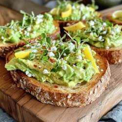 Für ein einfaches Avocado-Toast brauchen wir frische und gesunde Zutaten. Hier sind die Hauptzutaten: - 2 reife Avocados - 4 Scheiben Vollkorn- oder Sauerteigbrot - 1 kleine Knoblauchzehe, fein gehackt - 1 Esslöffel frischer Zitronensaft - Salz und Pfeffer nach Geschmack Diese Zutaten machen das Toast einfach und lecker. Reife Avocados sind wichtig, da sie die Basis für den Geschmack bilden. Vollkornbrot gibt dem Toast eine nahrhafte Grundlage. Du kannst dein Avocado-Toast nach Lust und Laune anpassen. Hier sind ein paar optionale Zutaten: - 1/4 Teelöffel rote Pfefferflocken - 2 Esslöffel zerbröselter Feta - Mikrogreens oder Rucola zur Garnierung Rote Pfefferflocken bringen eine leichte Schärfe. Feta fügt einen salzigen Geschmack hinzu. Mikrogreens oder Rucola sorgen für Frische und Farbe. Reife Avocados sind entscheidend für ein gutes Toast. Hier sind einige Tipps, um die besten auszuwählen: - Wähle Avocados, die leicht nachgeben, wenn du sanft drückst. - Achte auf eine gleichmäßige grüne Farbe ohne braune Flecken. - Wenn sie noch hart sind, lass sie bei Raumtemperatur reifen. Mit diesen Tipps hast du immer die besten Avocados für dein Avocado-Toast. Für die volle Zubereitung schau dir das [Full Recipe] an. Zuerst wähle ich frisches Brot. Vollkorn- oder Sauerteigbrot schmeckt am besten. Ich schneide das Brot in Scheiben. Dann toaste ich die Scheiben, bis sie goldbraun sind. Das macht das Brot knusprig und lecker. Während das Brot tostet, nehme ich reife Avocados. Ich schneide sie in der Mitte durch und entferne den Kern. Dann schöpfe ich das Fruchtfleisch in eine Schüssel. Frische Avocados sind wichtig für den Geschmack. Jetzt kommt der Spaß! Ich füge eine kleine, fein gehackte Knoblauchzehe zu den Avocados hinzu. Der Knoblauch gibt viel Geschmack. Dann presse ich einen Esslöffel frischen Zitronensaft hinein. Das macht die Creme frisch und hell. Jetzt würze ich mit Salz und Pfeffer. Ich mag es, die Mischung mit einer Gabel zu zerdrücken. Ich mache sie cremig, aber auch ein wenig stückig. So bleibt die Textur interessant. Wenn das Brot fertig ist, verteile ich die Avocado-Creme großzügig auf jede Scheibe. Ich achte darauf, dass es gut aussieht. Das Auge isst mit! Wenn ich möchte, streue ich rote Pfefferflocken und zerbröselten Feta darüber. Das gibt einen tollen Kick! Zum Schluss garniere ich die Toasts mit Mikrogreens oder Rucola. Das sieht nicht nur toll aus, sondern schmeckt auch frisch. Für die volle Rezeptanleitung kann ich die [Full Recipe] anschauen. Ein häufiger Fehler ist die Wahl unreifer Avocados. Diese sind hart und schwer zu zerdrücken. Achte darauf, dass die Avocados reif sind. Sie sollten leicht nachgeben, wenn du sie drückst. Ein weiterer Fehler ist zu viel Zitronensaft. Füge ihn schrittweise hinzu, um den Geschmack nicht zu überdecken. Die ideale Konsistenz ist cremig, aber nicht flüssig. Zerdrücke die Avocado mit einer Gabel. Wenn du kleine Stücke magst, zerdrücke sie nicht ganz. Das sorgt für Textur und Geschmack. Experimentiere mit der Menge an Knoblauch und Gewürzen, um deine perfekte Mischung zu finden. Es gibt viele tolle Ideen für Toppings. Probiere geschnittene Tomaten, Radieschen oder sogar gebratene Eier. Feta und Mikrogreens geben einen frischen Kick. Du kannst auch frische Kräuter wie Basilikum oder Koriander hinzufügen. Für einen extra Crunch sind Nüsse oder Samen sehr lecker. Entdecke die Möglichkeiten mit dem Full Recipe, um dein Avocado-Toast zu verfeinern! {{image_4}} Für ein mediterranes Avocado-Toast füge ich frische Tomaten und Oliven hinzu. Diese Zutaten bringen einen tollen Geschmack. Ich schneide die Tomaten klein und hacke die Oliven. Dann streue ich alles über die Avocado-Creme. Ein Spritzer Olivenöl macht das Toast noch besser. Diese Kombination ist frisch und leicht. Das vegane Avocado-Toast ist einfach und lecker. Ich lasse den Feta weg und benutze die Avocado allein. Manchmal füge ich auch Kichererbsen hinzu. Diese machen das Toast sättigender. Ein bisschen Zitronensaft und Gewürze geben extra Geschmack. Du kannst auch frische Kräuter wie Basilikum verwenden. So bleibt das Rezept rein pflanzlich und sehr schmackhaft. Wenn ich ein proteinreiches Rezept möchte, komme ich oft auf Eiern zurück. Gekochte Eier auf dem Toast sind eine tolle Wahl. Ich schneide sie in Scheiben und lege sie auf die Avocado. Manchmal nehme ich auch Quark oder Hüttenkäse. Diese Optionen machen das Toast nahrhaft und lecker. Mit extra Gewürzen wird jede Portion noch spannender. Das [Full Recipe] ist der perfekte Ausgangspunkt für all diese Variationen. Um dein Avocado-Toast frisch zu halten, lagere es in einem luftdichten Behälter. Verwende eine Folie oder einen Deckel, um Luft fernzuhalten. Lagere den Toast im Kühlschrank, wenn du ihn nicht sofort isst. Dadurch bleibt das Brot knusprig und die Avocado frisch. Brauneisen tritt auf, wenn Avocado oxidiert. Um dies zu vermeiden, füge sofort nach dem Schneiden Zitronensaft hinzu. Der Saft hilft, die Farbe zu bewahren. Du kannst auch die Avocado mit Frischhaltefolie abdecken, um den Kontakt mit Luft zu minimieren. So bleibt die grüne Farbe länger erhalten. Die Avocado-Creme hält sich gut im Kühlschrank. Verwende sie innerhalb von 1-2 Tagen für den besten Geschmack. Achte darauf, die Mischung gut abzudecken. Wenn du die Creme länger aufbewahren möchtest, friere sie in einem luftdichten Behälter ein. So kannst du sie später für dein Avocado-Toast verwenden. Es dauert nur 15 Minuten, um einfaches Avocado-Toast zuzubereiten. Die Vorbereitungszeit ist etwa 10 Minuten. Das Toasten des Brotes dauert ungefähr 5 Minuten. In dieser Zeit kannst du die Avocados zubereiten. So sparst du Zeit und machst ein schnelles, leckeres Gericht. Ja, du kannst Avocados im Voraus zubereiten. Aber sie können schnell braun werden. Um dies zu vermeiden, füge etwas Zitronensaft hinzu. Das hilft, die Farbe zu bewahren. Du kannst die Avocadomischung in einem luftdichten Behälter lagern. Stelle sicher, dass du sie im Kühlschrank aufbewahrst. So bleibt sie frisch für ein paar Stunden. Es gibt viele gesunde Beilagen, die gut zu Avocado-Toast passen. Hier sind ein paar Ideen: - Tomatenscheiben - Radieschen - Gurkenscheiben - Rucola - Feta-Käse - Ei (gekocht oder pochiert) Diese Beilagen bringen Farbe und Geschmack. Sie machen dein Gericht noch nahrhafter. Experimentiere mit verschiedenen Kombinationen, um deinen Favoriten zu finden. Du hast gelernt, wie man einfaches und leckeres Avocado-Toast macht. Wir haben die Hauptzutaten und Tipps zur Auswahl reifer Avocados besprochen. Außerdem gab es eine Schritt-für-Schritt-Anleitung zur Zubereitung. Ich habe auch kreative Variationen und wichtige Aufbewahrungstipps mit dir geteilt. Denke daran, dass weniger mehr sein kann. Experimentiere mit verschiedenen Toppings und genieße dein Avocado-Toast auf viele Weisen!