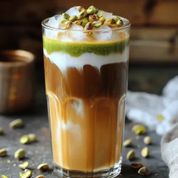 Die besten Zutaten machen diesen Eiskaffee besonders. Hier sind die Hauptzutaten, die du benötigst: - 2 Tassen stark gebrühter Kaffee, abgekühlt - 1 Tasse Milch (oder pflanzliche Alternative) - 1 Esslöffel Pistazienpaste - 1/2 Teelöffel gemahlener Kardamom - 2 Esslöffel Ahornsirup (oder nach Geschmack) - Zerstoßenes Eis - Gehackte Pistazien und Kardamomkapseln zum Garnieren Mit diesen Zutaten kannst du ein erfrischendes Getränk zaubern. Die Pistazienpaste gibt dem Kaffee eine nussige Note. Der Kardamom fügt ein warmes Aroma hinzu. Wenn du Milch nicht magst oder eine Allergie hast, gibt es viele Alternativen. Mandeldrink, Haferdrink oder Sojamilch sind gute Optionen. Diese Produkte passen gut zu den anderen Zutaten. Sie bringen auch ihren eigenen Geschmack mit. Jede Milchalternative hat ihre eigene Textur. Zum Beispiel macht Haferdrink den Kaffee cremiger. Mandelmilch bringt einen nussigen Geschmack. Probiere verschiedene Sorten aus, um deinen Favoriten zu finden. Die Wahl der richtigen Pistazienpaste ist wichtig. Achte darauf, dass die Paste aus hochwertigen Pistazien besteht. Sie sollte wenig Zusatzstoffe haben. Eine gute Paste hat einen intensiven Geschmack und eine glatte Konsistenz. Kaufe die Paste in einem Fachgeschäft oder online. Manchmal findest du auch frische Paste auf Märkten. Wenn du magst, kannst du Pistazien selbst mahlen. Das gibt dir die Kontrolle über die Qualität. Für das beste Ergebnis, teste verschiedene Marken. So findest du die perfekte Pistazienpaste für deinen Eiskaffee. Du wirst den Unterschied schmecken! Um den perfekten Pistazien-Kardamom-Eiskaffee zu machen, beginnen wir mit dem Kaffee. Bereiten Sie zuerst zwei Tassen starken Kaffee vor. Lassen Sie ihn abkühlen, damit er frisch bleibt. Sie können auch Kaffee aus der Maschine oder aus einer French Press verwenden. Der Kaffee sollte stark genug sein, um den nussigen Geschmack der Pistazien zu ergänzen. Jetzt kommt der spaßige Teil! Nehmen Sie eine große Rührschüssel oder einen Krug. Gießen Sie den abgekühlten Kaffee hinein. Fügen Sie dann eine Tasse Milch hinzu. Sie können auch eine pflanzliche Milch verwenden, wenn Sie möchten. Geben Sie einen Esslöffel Pistazienpaste und einen halben Teelöffel gemahlenen Kardamom dazu. Süßen Sie das Ganze mit zwei Esslöffeln Ahornsirup. Rühren Sie alles gut um. Nutzen Sie einen Schneebesen, um die Mischung kräftig zu schlagen. Achten Sie darauf, dass die Pistazienpaste gut integriert ist. Probieren Sie die Mischung und passen Sie die Süße nach Ihrem Geschmack an. Füllen Sie ein Glas bis zur Hälfte mit zerstoßenem Eis. Gießen Sie dann die Mischung über das Eis. Lassen Sie dabei etwas Platz oben im Glas. Jetzt wird es kreativ! Garnieren Sie Ihr Getränk mit gehackten Pistazien und ein paar Kardamomkapseln. Diese Verzierungen geben nicht nur einen schönen Look, sondern auch extra Geschmack. Rühren Sie sanft um und genießen Sie diesen einzigartigen, nussigen Eiskaffee. Sie werden überrascht sein, wie frisch und lebendig er schmeckt! Um die perfekte Konsistenz für deinen Pistazien-Kardamom Eiskaffee zu schaffen, achte darauf, dass der Kaffee gut abgekühlt ist. Warmer Kaffee kann das Eis schmelzen und das Getränk wässrig machen. Zerstoßenes Eis ist ideal. Es sorgt für einen kühlen Genuss und verhindert, dass das Getränk zu schnell verwässert. Wenn du die Mischung schüttelst, mache das kräftig. So vermischst du alle Zutaten gut und erhältst eine cremige Textur. Die Intensität des Geschmacks hängt von deinen Vorlieben ab. Probiere die Mischung nach dem Mischen. Wenn du mehr Pistaziengeschmack möchtest, füge mehr Pistazienpaste hinzu. Für einen stärkeren Kardamomgeschmack kannst du die Menge an gemahlenem Kardamom erhöhen. Wenn du es süßer magst, gib einfach mehr Ahornsirup dazu. Mach dir keine Sorgen, die perfekte Balance zu finden. Jeder hat andere Vorlieben, also experimentiere, bis es dir schmeckt. Für einen besonderen Kick kannst du zusätzliche Aromen ausprobieren. Ein Spritzer Vanilleextrakt kann dem Eiskaffee eine warme Note geben. Auch eine Prise Zimt sorgt für eine spannende Geschmackstiefe. Wenn du Nüsse magst, füge eine Handvoll Mandeln oder Walnüsse hinzu. Sie passen gut zu Pistazien und Kardamom. Du kannst auch Kokosmilch anstelle von normaler Milch verwenden, um eine tropische Note hinzuzufügen. Nutze deine Kreativität und entdecke neue Geschmäcker in deinem Eiskaffee. Du findest das vollständige Rezept im Abschnitt "Full Recipe". {{image_4}} Für eine vegane Version des Pistazien-Kardamom Eiskaffees können Sie die Milch leicht ersetzen. Verwenden Sie einfach eine pflanzliche Milch wie Mandel-, Hafer- oder Kokosmilch. Diese Alternativen bringen auch verschiedene Geschmäcker mit. Achten Sie darauf, eine ungesüßte Variante zu wählen, wenn Sie die Süße selbst steuern möchten. Pistazienpaste aus 100 % Pistazien ist vegan und passt perfekt zu dieser Mischung. Wenn Sie den Zuckerkonsum reduzieren möchten, gibt es einfache Optionen. Nutzen Sie statt Ahornsirup Stevia oder Erythrit. Beide Süßstoffe haben wenig Kalorien und eignen sich gut. Beginnen Sie mit einer kleinen Menge und passen Sie an, bis der Geschmack stimmt. So bleibt Ihr Eiskaffee lecker und süß, ohne Zucker. Experimentieren Sie mit verschiedenen Geschmäckern, um neue Kreationen zu schaffen. Fügen Sie zum Beispiel einen Schuss Vanilleextrakt hinzu. Eine Prise Zimt kann auch eine interessante Note geben. Für mehr Frische probieren Sie einen Hauch von Minze oder ein paar Tropfen Rosenwasser. Es gibt viele Möglichkeiten, Ihren Pistazien-Kardamom Eiskaffee zu verfeinern und persönlicher zu gestalten. Um die Frische der Zutaten zu bewahren, lagern Sie sie richtig. Kaffee bleibt am besten in einem luftdichten Behälter. Halten Sie ihn an einem kühlen, dunklen Ort. Milch sollten Sie im Kühlschrank aufbewahren. Achten Sie darauf, dass die Milch frisch ist. Pistazienpaste bleibt am besten in einem Glasbehälter. Stellen Sie sicher, dass der Deckel fest schließt. Gemahlener Kardamom sollte ebenfalls kühl und lichtgeschützt gelagert werden. So bleiben die Aromen stark und frisch. Wenn Sie Reste von Ihrem Pistazien-Kardamom Eiskaffee haben, können Sie diese nutzen. Füllen Sie den Eiskaffee in einen luftdichten Behälter. Lagern Sie ihn im Kühlschrank und verwenden Sie ihn innerhalb von zwei Tagen. Vor dem Servieren sollten Sie den Kaffee gut umrühren. So mischen sich die Aromen wieder gut. Wenn der Eiskaffee dick geworden ist, fügen Sie etwas Milch hinzu, um die Konsistenz zu verbessern. Wenn Sie übrig gebliebenen Kaffee haben, gibt es viele Möglichkeiten, ihn zu nutzen. Sie können ihn für Smoothies verwenden, um eine nussige Note hinzuzufügen. Auch in Desserts wie Eiscreme macht er sich gut. Eine andere Idee ist, den Kaffee in Eiswürfelformen einzufrieren. Diese Eiswürfel können Sie später in Ihren Eiskaffee geben. So bleibt Ihr Getränk kühl, ohne dass es verwässert. Nutzen Sie Ihre Kreativität, um den Kaffee in neuen Rezepten zu verwenden. Ja, du kannst Pistazien-Kardamom Eiskaffee auch heiß genießen. Er schmeckt wunderbar warm. Um ihn heiß zu machen, brühe einfach deinen Kaffee frisch. Mische dann die restlichen Zutaten wie Milch und Pistazienpaste in einer Tasse. Erwärme alles auf dem Herd oder in der Mikrowelle. So bleibt der Geschmack gleich und du hast ein neues, warmes Getränk. Du kannst viele Zutaten hinzufügen, um deinen Eiskaffee zu personalisieren. Hier sind einige Optionen: - Vanilleextrakt für eine süße Note - Zimt für zusätzlichen Geschmack - Schokoladensirup für eine schokoladige Variante - Kokosmilch für ein tropisches Gefühl - Nüsse oder Samen für mehr Crunch Sei kreativ und finde deine perfekte Mischung! Du kannst den Eiskaffee bis zu drei Tage im Kühlschrank aufbewahren. Stelle sicher, dass du ihn in einem luftdichten Behälter aufbewahrst. Wenn du ihn länger aufbewahren möchtest, friere die Mischung in Eiswürfelformen ein. So hast du immer eine Portion zum Genießen bereit. Stelle sicher, dass du vor dem Servieren gut umrührst, um den besten Geschmack zu erhalten. Zusammenfassend haben wir die Hauptzutaten und die Zubereitung des Pistazien-Kardamom Eiskaffees besprochen. Ich habe Tipps gegeben, wie du die perfekte Konsistenz erreichst und den Geschmack anpasst. Denke daran, dass Variationen wie vegane Optionen viel Spaß bringen können. Halte die Zutaten frisch und nutze Reste clever. Probier neue Aromen aus, um deinen Eiskaffee zu verbessern. Mach deinen Eiskaffee einzigartig und lecker!