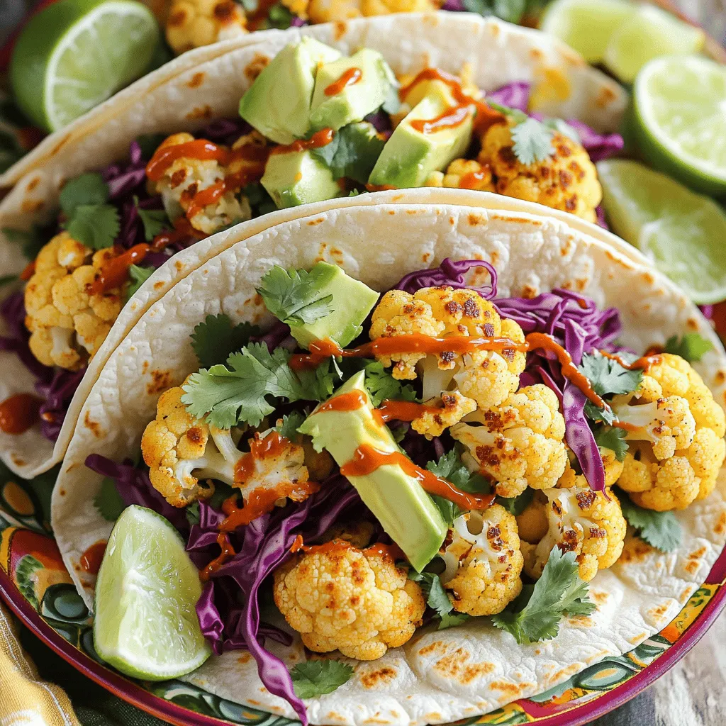 Für meine würzigen Röstblumenkohl-Tacos benötigst du einige frische Zutaten. Hier sind die Hauptzutaten: - 1 mittelgroßer Blumenkohl, in Röschen zerteilt - 8 kleine Maistortillas Diese Zutaten bilden die Basis für die Tacos. Der Blumenkohl bringt eine tolle Textur und einen milden Geschmack. Die Gewürze und Öle sind wichtig, um den Tacos den richtigen Kick zu geben. Du brauchst: - 2 Esslöffel Olivenöl - 1 Esslöffel Chilipulver - 1 Teelöffel geräuchertes Paprikapulver - 1 Teelöffel Knoblauchpulver - 1 Teelöffel gemahlener Kreuzkümmel - Salz und Pfeffer nach Geschmack Diese Gewürze verleihen dem Blumenkohl ein würziges Aroma. Das Olivenöl sorgt dafür, dass die Gewürze gut haften. Für die perfekte Garnitur empfehle ich folgende Toppings: - 1 Tasse Rotkohl, fein gehobelt - 1 Avocado, in Scheiben geschnitten - 1/4 Tasse frischer Koriander, gehackt - 1 Limette, in Spalten geschnitten - Optional: scharfe Sauce zum Beträufeln Das Rotkohl gibt Crunch, während die Avocado Cremigkeit bringt. Der frische Koriander und der Limettensaft sorgen für Frische und Geschmack. Du kannst auch die scharfe Sauce hinzufügen, wenn du es würziger magst. Diese Zutaten machen die Tacos bunt und lecker. Du findest das vollständige Rezept in der Sektion „Full Recipe“. Zuerst sollten Sie Ihren Ofen auf 220 °C vorheizen. Diese Temperatur sorgt für eine schöne Röstaroma. Die Vorbereitungszeit beträgt etwa 15 Minuten. In dieser Zeit können Sie alle Zutaten bereitstellen. Es hilft, alles griffbereit zu haben. Nehmen Sie den Blumenkohl und schneiden Sie ihn in kleine Röschen. In einer großen Schüssel vermengen Sie die Blumenkohlröschen mit: - 2 Esslöffeln Olivenöl - 1 Esslöffel Chilipulver - 1 Teelöffel geräuchertes Paprikapulver - 1 Teelöffel Knoblauchpulver - 1 Teelöffel gemahlener Kreuzkümmel - Salz und Pfeffer nach Geschmack Mischen Sie alles gut. Der Blumenkohl sollte gleichmäßig mit den Gewürzen bedeckt sein. Diese Mischung bringt viel Geschmack in das Gericht. Verteilen Sie den gewürzten Blumenkohl auf einem Backblech. Achten Sie darauf, dass die Röschen nicht übereinanderliegen. Rösten Sie den Blumenkohl im Ofen für 25-30 Minuten. Schütteln Sie das Blech nach der Hälfte der Zeit, um eine gleichmäßige Röstung zu erreichen. Während der Blumenkohl röstet, können Sie die Maistortillas vorbereiten. Erwärmen Sie sie in einer trockenen Pfanne bei mittlerer Hitze. Etwa 30 Sekunden auf jeder Seite sind genug, bis sie weich sind. Sobald der Blumenkohl fertig ist, nehmen Sie ihn aus dem Ofen. Lassen Sie ihn kurz abkühlen und dann können Sie Ihre Tacos füllen. Für das vollständige Rezept schauen Sie sich bitte das [Full Recipe] an. Um die Röstung des Blumenkohls zu perfektionieren, achte auf gleichmäßige Stücke. Jedes Stück sollte etwa gleich groß sein. So garen sie gleichmäßig. Die Röstzeit beträgt ca. 25 bis 30 Minuten. Schüttle das Blech nach 15 Minuten. Das hilft, eine schöne Bräunung zu erzielen. Der Blumenkohl sollte zart und knusprig sein. Wenn du den Grill bevorzugst, ist das eine tolle Option. Heize den Grill auf mittlere Hitze vor. Mariniere den Blumenkohl wie im Rezept angegeben. Lege die Röschen auf ein Grillblech oder direkt auf den Grill. Grillen sie für etwa 10 bis 15 Minuten. Wende die Röschen regelmäßig, damit sie nicht verbrennen. Gegrillter Blumenkohl hat ein rauchiges Aroma, das hervorragend schmeckt. Die Röstblumenkohl-Tacos sind vielseitig. Du kannst sie leicht anpassen. Für Veganer lasse die Avocado weg. Füge stattdessen mehr Gemüse hinzu. Möchtest du sie schärfer? Verwende mehr Chilipulver oder frische Chilis. Bei glutenfreien Diäten, achte darauf, glutenfreie Tortillas zu wählen. Du kannst auch Quinoa oder Reis als Füllung verwenden. Damit schaffst du eine nahrhafte und leckere Alternative. {{image_4}} Um deine würzigen Röstblumenkohl-Tacos noch nahrhafter zu machen, kannst du pflanzliche Proteine hinzufügen. Kichererbsen sind eine tolle Wahl. Sie sind reich an Eiweiß und passen gut zu Blumenkohl. Du kannst sie einfach mit den Blumenkohlröschen mischen, bevor du alles röstest. Eine andere Option sind schwarze Bohnen. Diese geben den Tacos eine schöne Textur und einen kräftigen Geschmack. Experimentiere mit verschiedenen Gemüsesorten, um die Tacos bunter und gesünder zu machen. Paprika, Zucchini oder Süßkartoffeln sind großartige Ergänzungen. Schneide sie in kleine Stücke und röste sie zusammen mit dem Blumenkohl. Diese Gemüsesorten bringen sowohl Geschmack als auch Farbe in deine Tacos. Sie sorgen für mehr Abwechslung und machen jede Runde lecker. Die richtige Sauce kann den Geschmack deiner Tacos komplett verändern. Probiere verschiedene Saucen aus, um die Röstblumenkohl-Tacos zu verfeinern. Eine cremige Avocado-Joghurtsauce passt hervorragend. Du kannst auch eine scharfe Chipotle-Sauce verwenden, wenn du es würziger magst. Frischer Limettensaft ist immer eine gute Idee, um die Aromen zu betonen. Experimentiere mit deinen Lieblingssaucen, um das perfekte Geschmackserlebnis zu schaffen. Wenn du Taco-Reste hast, packe sie richtig ein. Verwende einen luftdichten Behälter. Das hält sie frisch. Du kannst die Tacos bis zu drei Tage im Kühlschrank aufbewahren. Wenn du die Tacos erwärmen möchtest, mache es in einer Pfanne. So bleiben sie knusprig. Vermeide die Mikrowelle, da sie die Tortillas weich macht. Um rohen Blumenkohl frisch zu halten, lagere ihn im Kühlschrank. Wickele ihn in ein feuchtes Tuch. Das hilft, die Feuchtigkeit zu bewahren. Du kannst den Blumenkohl auch in einem luftdichten Beutel aufbewahren. So bleibt er bis zu einer Woche gut. Achte darauf, ihn nicht in Wasser zu legen, das macht ihn schnell schlecht. Die Haltbarkeit der Toppings variiert. Frischer Koriander bleibt etwa fünf Tage frisch. Rotkohl hält sich bis zu einer Woche. Avocados reifen schnell. Wenn sie reif sind, nutze sie in zwei bis drei Tagen. Limetten bleiben bis zu zwei Wochen frisch. Du kannst sie ganz lassen oder in Viertel schneiden. Wenn du sie in einem Behälter aufbewahrst, bleiben sie länger gut. Um den Blumenkohl schärfer zu machen, können Sie mehr Chilipulver verwenden. Fügen Sie auch etwas Cayennepfeffer hinzu. Diese Gewürze bringen mehr Hitze in das Gericht. Wenn Sie es noch schärfer mögen, probieren Sie frische, gehackte Chilis. Jalapeños oder Serrano-Paprika sind tolle Optionen. Diese bringen nicht nur Schärfe, sondern auch Geschmack. Ja, Sie können die Tacos im Voraus zubereiten. Rösten Sie den Blumenkohl und lagern Sie ihn in einem luftdichten Behälter. Er bleibt bis zu drei Tage frisch im Kühlschrank. Erwärmen Sie den Blumenkohl vor dem Servieren. Bereiten Sie die Tortillas und Toppings ebenfalls im Voraus vor. So sparen Sie Zeit, wenn es zum Essen kommt. Zu den würzigen Röstblumenkohl-Tacos passen viele Beilagen. Hier sind einige Ideen: - Reis oder Quinoa für eine sättigende Beilage - Salsa, um zusätzliche Frische hinzuzufügen - Guacamole für eine cremige Note - Eine einfache grüne Salatbeilage - Gebratene Bohnen für mehr Protein Für das vollständige Rezept, schauen Sie sich die Sektion „Vollständiges Rezept“ an. Genießen Sie Ihre Tacos mit diesen Beilagen! Die würzigen Röstblumenkohl-Tacos sind einfach und lecker. Wir haben die Hauptzutaten, Gewürze, und Toppings besprochen. Auch die Schritt-für-Schritt-Anleitung hilft beim Zubereiten. Tipps zur Röstung und verschiedene Variationen machen das Gericht einzigartig. Nutzen Sie die Lagerinformationen für eine längere Haltbarkeit. Experimentieren Sie mit den FAQs, um Ihre Tacos zu verbessern. Viel Spaß beim Kochen und Genießen dieser köstlichen Tacos!