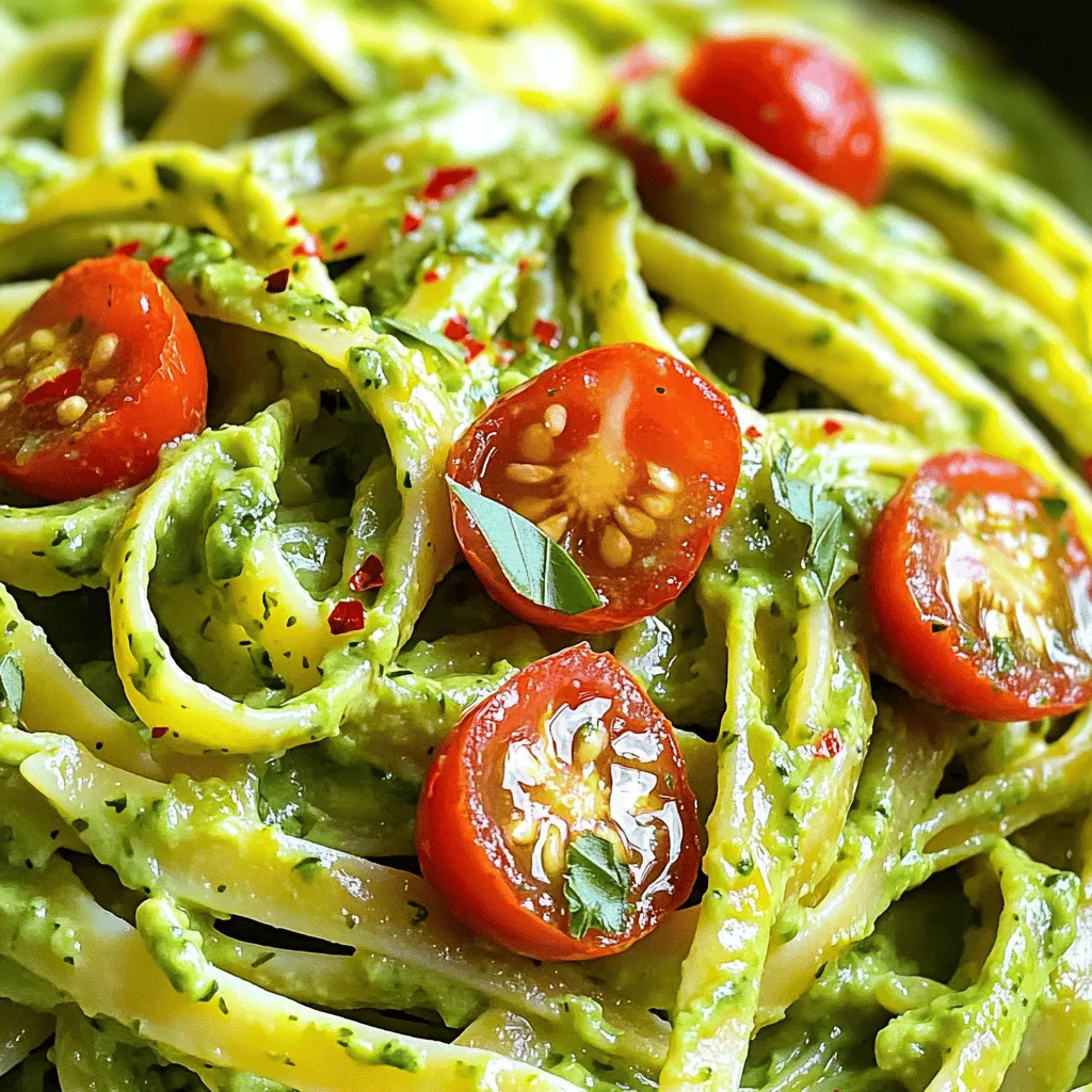 - 340 g Pasta (Linguine oder Fettuccine) - 2 reife Avocados - 60 g frische Basilikumblätter - 60 g frische Petersilienblätter - 2 Knoblauchzehen - 2 Esslöffel Zitronensaft - 60 g griechischer Joghurt - 30 g geriebener Parmesan - Kirschtomaten und zerstoßene rote Pfefferflocken Um diese cremige Avocado Kräuter Pasta zuzubereiten, brauchst du einige einfache Zutaten. Beginne mit der Pasta. Ich empfehle Linguine oder Fettuccine. Du kannst jede Art von Pasta verwenden, die du magst. Die Avocados sind der Star dieser Sauce. Wähle zwei reife Avocados aus. Sie sollten weich, aber nicht matschig sein. Frisches Basilikum ist wichtig für den Geschmack. Es gibt der Pasta ein frisches Aroma. Die Petersilie bringt zusätzliche Frische. Sie ergänzt die Avocados und das Basilikum gut. Knoblauch gibt der Sauce einen würzigen Kick. Der Zitronensaft hilft, die Aromen zu verbinden. Er bringt auch eine angenehme Säure in die Mischung. Wenn du die Sauce cremiger magst, füge griechischen Joghurt hinzu. Parmesan ist optional, aber er gibt einen reichen Geschmack. Für das gewisse Extra kannst du Kirschtomaten und zerstoßene rote Pfefferflocken als Garnitur verwenden. Diese Zutaten machen das Rezept einfach und lecker. Du findest die vollständige Anleitung in der [Full Recipe]. - Fülle einen großen Topf mit gesalzenem Wasser. - Bringe das Wasser zum Kochen. - Gib die Pasta hinein und koche sie al dente, nach Packungsanweisung. - Hebe etwa 240 ml Nudelwasser auf. - Gieße die Pasta ab und stelle sie beiseite. - Nimm eine Küchenmaschine und füge die Avocados, Basilikum, Petersilie und Knoblauch hinzu. - Gib den Zitronensaft, den Joghurt und das Olivenöl dazu. - Püriere alles bis zur gewünschten Konsistenz. - Füge nach Bedarf das reservierte Nudelwasser löffelweise hinzu. - Gib die abgegossene Pasta zurück in den Topf. - Gieße die Avocado-Sauce darüber und vermenge alles gut. - Wenn die Sauce zu dick ist, füge mehr Nudelwasser hinzu. - Schmecke die Pasta ab und würze sie mit Salz und Pfeffer. - Teile die Pasta auf Teller auf und garniere sie mit halbierten Kirschtomaten. Für das vollständige Rezept, schau dir die vollständige Anleitung an. Um die ideale Konsistenz für deine cremige Avocado Kräuter Pasta zu erreichen, ist das Nudelwasser wichtig. Ich empfehle dir, etwa 240 ml Nudelwasser zu reservieren. Das Wasser enthält Stärke, die der Sauce hilft, dick und cremig zu werden. Wenn du die Sauce pürierst, füge das Nudelwasser langsam hinzu. So kannst du die gewünschte Cremigkeit besser kontrollieren. Für das Pürieren nutze eine Küchenmaschine. Achte darauf, die Avocados gut zu reifen. So wird die Sauce besonders glatt. Beginne mit niedriger Geschwindigkeit und steigere sie langsam. Das gibt dir die Kontrolle, um die perfekte Konsistenz zu erreichen. Frische Kräuter bringen einen tollen Geschmack. In diesem Rezept verwenden wir Basilikum und Petersilie. Du kannst auch andere Kräuter ausprobieren, wie Koriander oder Minze. Sie geben deiner Pasta eine neue Note. Achte darauf, die Kräuter gut zu waschen und grob zu hacken, bevor du sie hinzufügst. Wenn du keinen Parmesan magst, gibt es viele Alternativen. Nährhefe ist eine gute Wahl für eine vegane Option. Sie hat einen käsigen Geschmack und ist sehr gesund. Du kannst auch Feta-Käse ausprobieren, um einen salzigen Geschmack hinzuzufügen. Für die Garnierung sind Kirschtomaten eine schöne Wahl. Halbiere sie und streue sie über die Pasta. Sie bringen Farbe und Frische. Du kannst auch frische Kräuter darüber streuen, um das Gericht lebendiger zu machen. Wenn du für Kinder kochst, serviere die Pasta mit etwas extra Nudelwasser. Das macht die Sauce mild und leicht. Außerdem kannst du die Pasta in lustigen Formen anrichten. So wird das Essen für die Kleinen noch spannender! {{image_4}} Du kannst die cremige Avocado Kräuter Pasta auch vegan zubereiten. Ersetze den Parmesan einfach durch Nährhefe. Das gibt einen leckeren, käsigen Geschmack ohne Milchprodukte. Du kannst auch andere Käsesorten ausprobieren, wie Feta oder Mozzarella, um verschiedene Aromen zu schaffen. Möchtest du mehr Protein? Dann füge Hähnchen oder Garnelen hinzu. Beides passt gut zu dieser Pasta. Wenn du eine pflanzliche Option suchst, ist Tofu eine tolle Wahl. Schneide den Tofu in kleine Würfel und brate ihn goldbraun an. Das macht deine Pasta noch sättigender. Um deine Pasta bunter und gesünder zu machen, füge Spinat oder Erbsen hinzu. Diese Zutaten geben nicht nur Farbe, sondern auch extra Nährstoffe. Du kannst auch andere Gemüse wie Paprika oder Zucchini einfügen. Das macht jedes Gericht einzigartig und spannend. Für das Full Recipe schau dir die vollständige Anleitung an. Um die Reste deiner cremigen Avocado Kräuter Pasta frisch zu halten, lege sie in einen luftdichten Behälter. Kühl sie innerhalb von zwei Stunden nach dem Kochen. So bleibt der Geschmack lange erhalten. Wenn du die Reste in die Mikrowelle stellst, decke sie ab. So vermeidest du, dass sie austrocknen. Erhitze die Pasta in kurzen Intervallen und rühre zwischendurch um. So wird sie gleichmäßig warm. Wie lange hält die Pasta im Kühlschrank? Normalerweise bleibt sie bis zu drei Tage frisch. Achte darauf, dass der Behälter gut verschlossen ist. Wenn du die Pasta erneut erwärmst, stelle sicher, dass sie heiß ist. So tötest du eventuell vorhandene Bakterien ab. Ein guter Tipp: Füge beim Erwärmen einen Esslöffel Wasser hinzu. Das hält die Pasta feucht. Willst du die Pasta länger aufbewahren? Dann friere sie ein! Hier ist eine Schritt-für-Schritt Anleitung: 1. Abkühlen: Lass die Pasta auf Raumtemperatur abkühlen. 2. Portionieren: Teile die Pasta in Portionsgrößen auf. 3. Verpacken: Lege jede Portion in einen gefrierfesten Beutel oder Behälter. Drücke die Luft heraus. 4. Beschriften: Schreibe das Datum auf den Beutel. So vergisst du nicht, wann du sie gemacht hast. Zum Auftauen lege die Pasta in den Kühlschrank. Lasse sie dort über Nacht. Wenn du es eilig hast, kannst du sie auch in der Mikrowelle auftauen. Achte darauf, dass du sie gut umrührst, damit sie gleichmäßig erhitzt wird. Nutze die gefrorene Pasta für schnelle Mahlzeiten. Sie ist super einfach und lecker! Um diese Pasta zu machen, folge einfach diesen Schritten: 1. Koche 340 g Pasta in gesalzenem Wasser bis sie al dente ist. 2. Halte 240 ml Nudelwasser zurück und gieße die Pasta ab. 3. In einer Küchenmaschine, püriere 2 Avocados, 60 g Basilikum, 60 g Petersilie, 2 Knoblauchzehen, 2 Esslöffel Zitronensaft, 60 g griechischen Joghurt und 30 g Parmesan. 4. Füge nach Bedarf das Nudelwasser hinzu, um die Sauce cremig zu machen. 5. Vermenge die Pasta mit der Sauce und schmecke sie mit Salz und Pfeffer ab. 6. Garniere mit Kirschtomaten und zerstoßenen roten Pfefferflocken. Ja, du kannst die Sauce im Voraus machen. - Bereite die Avocado-Sauce einfach einen Tag vorher zu. - Lagere sie in einem luftdichten Behälter im Kühlschrank. - Um die Farbe zu bewahren, füge etwas Zitronensaft hinzu. Ja, diese Pasta hat viele gesunde Zutaten. - Avocados sind reich an gesunden Fetten und Ballaststoffen. - Basilikum und Petersilie bringen Vitamine und Antioxidantien. - Jede Portion hat etwa 400 Kalorien, abhängig von den verwendeten Zutaten. Für diese Sauce sind Linguine oder Fettuccine ideal. - Diese Sorten halten die Sauce gut fest. - Du kannst auch Vollkorn- oder glutenfreie Pasta verwenden. - Experimentiere mit anderen Formen, um deinen eigenen Stil zu finden. Für das vollständige Rezept klicke auf [Full Recipe]. Diese Avocado-Kräuter-Pasta ist leicht zuzubereiten und macht viel Freude. Wir haben frische Zutaten verwendet, wie Pasta, Avocados und Kräuter. Die Schritt-für-Schritt-Anleitung hilft, die perfekte Konsistenz zu erreichen. Variationen bieten viele Optionen für jeden Geschmack. Reste sind einfach zu lagern und schmecken auch später gut. Du kannst die Sauce sogar im Voraus zubereiten. Diese Pasta ist nicht nur lecker, sondern auch gesund. Probiere es aus und entdecke deine eigene Lieblingsversion!