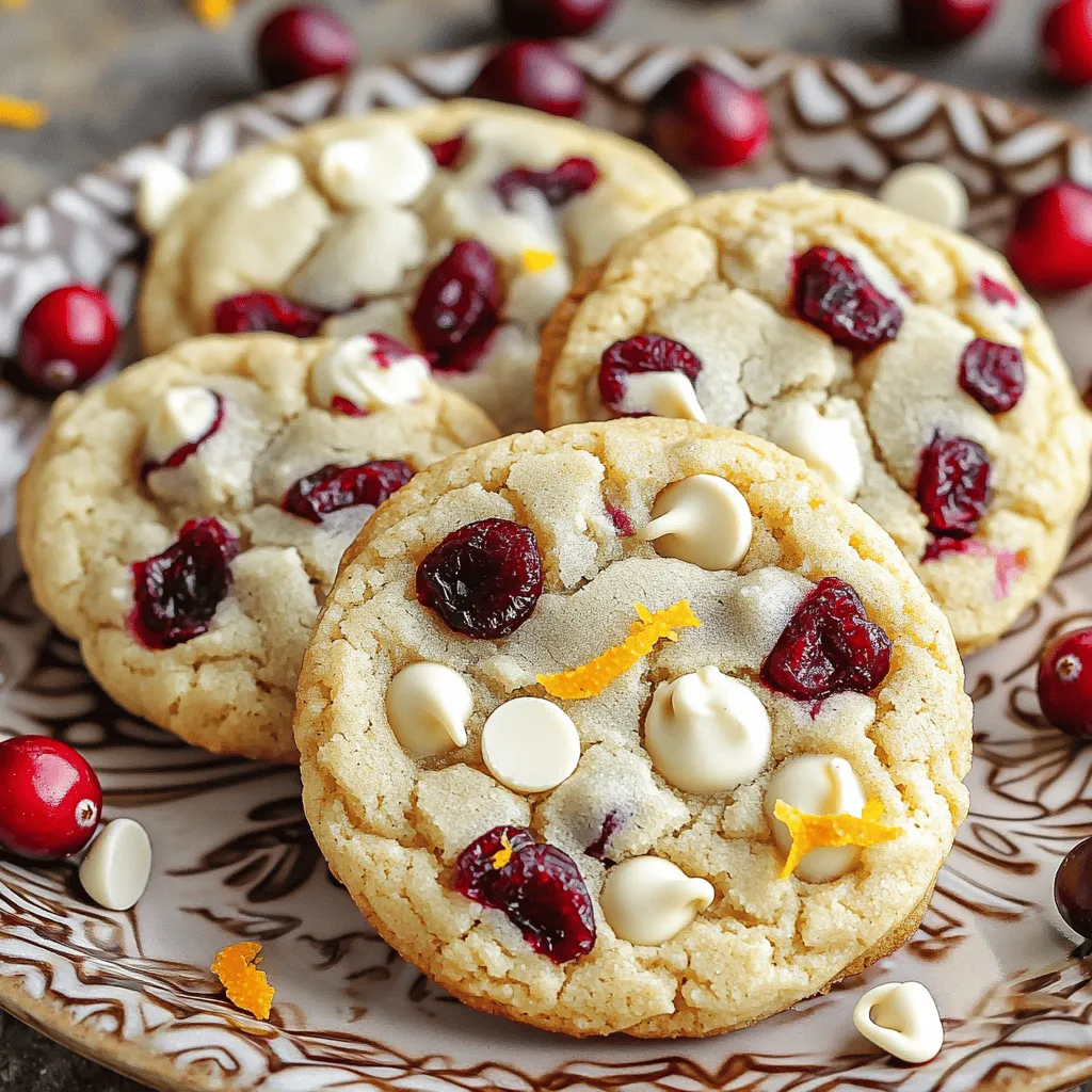 Um die besten White Chocolate Cranberry Cookies zu backen, brauchen Sie: - 1 Tasse ungesalzene Butter, weich - 3/4 Tasse brauner Zucker, fest verpackt - 1/2 Tasse Kristallzucker - 2 große Eier - 1 Teelöffel Vanilleextrakt - 2 Tassen Weizenmehl - 1 Teelöffel Backpulver - 1/2 Teelöffel Salz Diese Zutaten sind wichtig. Die Butter macht die Kekse weich. Die Zucker geben Süße und Textur. Eier sorgen für Bindung. Das Mehl ist die Basis. Backpulver lässt die Kekse aufgehen. Salz verstärkt die Aromen. Für den besonderen Geschmack fügen wir noch mehr hinzu: - 1 Tasse weiße Schokoladenstückchen - 1 Tasse getrocknete Cranberries - 1/2 Tasse gehackte Walnüsse oder Pekannüsse (optional) - Zest einer Orange für zusätzlichen Geschmack Die weißen Schokoladenstückchen bringen Süße. Getrocknete Cranberries geben einen fruchtigen Kick. Nüsse sorgen für Crunch. Die Orangenzesten fügen eine frische Note hinzu. Diese Zutaten machen die Kekse besonders lecker und festlich. Sie können das vollständige Rezept hier finden: [Full Recipe]. Heize deinen Ofen auf 175°C vor. So backen die Kekse gleichmäßig. Lege ein Backblech mit Backpapier aus. Das hilft beim einfachen Entfernen der Kekse. Miss alle Zutaten genau ab und stelle sie bereit. Das macht den Prozess schneller und einfacher. Nimm eine große Schüssel. Schlage die weiche Butter, den braunen Zucker und den Kristallzucker zusammen. Du willst, dass die Mischung leicht und luftig ist. Füge dann die Eier einzeln hinzu. Mixe gut nach jeder Zugabe. Rühre den Vanilleextrakt ein, um den Geschmack zu verstärken. Nimm eine separate Schüssel. Vermenge das Weizenmehl, das Backpulver und das Salz. Diese Mischung sorgt für die richtige Konsistenz. Füge langsam die trockenen Zutaten zu den feuchten Zutaten hinzu. Mische, bis alles gerade verbunden ist. Übermische den Teig nicht, damit die Kekse weich bleiben. Verwende einen Kekslöffel oder einen Esslöffel. Setze kleine Teigbällchen auf das Backblech. Lasse dabei etwa 5 cm Abstand zwischen den Bällchen. Backe die Kekse für 10-12 Minuten. Achte darauf, dass die Ränder leicht goldbraun sind. Die Mitte soll weich, aber fest sein. Lass die Kekse 5 Minuten auf dem Blech abkühlen. Danach lege sie auf ein Drahtgestell, um vollständig abzukühlen. Um perfekte Kekse zu backen, ist die richtige Temperatur wichtig. Heize deinen Ofen auf 175°C vor. Achte darauf, die Kekse nicht zu lange zu backen. Sie sollten goldbraun sein, aber in der Mitte noch weich. Eine Backzeit von 10 bis 12 Minuten ist ideal. Außerdem darfst du den Teig nicht übermixen. Mische ihn nur, bis alles gut verbunden ist. Zu viel Mixen kann die Kekse hart machen. Ein sanftes Falten der Zutaten ist der Schlüssel zu weichen, leckeren Keksen. Die Präsentation macht viel aus. Arrangiere die Kekse auf einem schönen Teller oder in einer festlichen Dose. Du kannst sie mit extra weißen Schokoladenstückchen und getrockneten Cranberries dekorieren. Das sieht toll aus und schmeckt auch gut. Eine weitere Idee ist, die Kekse mit etwas Puderzucker zu bestäuben. Das gibt ihnen einen festlichen Look. Du kannst auch ein paar frische Cranberries drumherum legen, um Farbe und Frische hinzuzufügen. Ein häufiger Fehler ist, die Nüsse falsch zu handhaben. Wenn du Walnüsse oder Pekannüsse hinzufügst, hacke sie grob. Zu kleine Stücke können die Kekse hart machen. Ein weiterer Fehler ist, die Kekse zu lange backen zu lassen. Wenn sie am Rand goldbraun sind, sind sie fertig. Die Mitte sollte noch etwas weich sein. So bleiben die Kekse frisch und lecker. Mit diesen Tipps kannst du sicherstellen, dass deine White Chocolate Cranberry Cookies immer perfekt werden. Für das vollständige Rezept schau bitte in die Rezeptübersicht. {{image_4}} Für einen veganen Ansatz können Sie Eier durch Apfelmus oder Leinsamen ersetzen. Butter kann durch Kokosöl oder vegane Margarine ersetzt werden. Diese Optionen sind einfach und lecker. Wenn Sie glutenfrei backen möchten, verwenden Sie glutenfreies Mehl wie Mandel- oder Reismehl. Diese Mehle geben den Keksen eine andere Struktur, aber sie schmecken großartig. Verleihen Sie Ihren Keksen eine besondere Note, indem Sie Zimt oder Muskatnuss hinzufügen. Diese Gewürze bringen Wärme und Tiefe in den Geschmack. Experimentieren Sie mit der Menge, um Ihren perfekten Keks zu finden. Sie können auch die Cranberries gegen andere Trockenfrüchte wie Aprikosen oder Pflaumen austauschen. Diese Früchte geben den Keksen eine süße und fruchtige Note, die gut harmoniert. Kombinieren Sie weiße Schokolade mit dunkler oder Milchschokolade für einen interessanten Geschmack. Diese Mischung bietet eine schöne Balance zwischen süß und schokoladig. Zusätzlich können Sie verschiedene Nüsse wie Mandeln oder Haselnüsse verwenden. Diese geben den Keksen einen knusprigen Biss und bereichern das Erlebnis. Für das vollständige Rezept, schauen Sie sich die Festive White Chocolate Cranberry Cookies an. Bewahren Sie die Kekse in einem luftdichten Behälter auf. So bleiben sie frisch und weich. Im Kühlschrank halten die Kekse bis zu einer Woche. Kühlen Sie sie gut, um ihren Geschmack und ihre Textur zu bewahren. Sie können den Keks Teig einfrieren. Teilen Sie den Teig in Portionen und wickeln Sie ihn gut ein. So bleibt er bis zu drei Monate haltbar. Sie können auch die vorgebackenen Kekse einfrieren. Legen Sie sie in eine luftdichte Verpackung. Zum Aufwärmen backen Sie sie einfach für einige Minuten im Ofen. So schmecken sie fast wie frisch gebacken. Servieren Sie die Kekse frisch oder bewahren Sie sie auf. Sie passen gut zu vielen Getränken. Ein Glas Milch ergänzt die süßen Aromen perfekt. Auch Tee oder Kaffee sind tolle Begleiter. Genießen Sie die Kekse zu jeder Zeit! Die Kekse sind in einem luftdichten Behälter bis zu einer Woche haltbar. Lagern Sie sie kühl und trocken. Wenn Sie die Kekse länger aufbewahren möchten, können Sie sie einfrieren. So bleiben sie bis zu drei Monate frisch. Achten Sie darauf, die Kekse gut zu verpacken, damit sie nicht austrocknen. Ja, Sie können die Kekse glutenfrei machen. Verwenden Sie einfach eine glutenfreie Mehlmischung. Achten Sie darauf, dass alle anderen Zutaten ebenfalls glutenfrei sind. So können auch Menschen mit Glutenunverträglichkeit diese leckeren Kekse genießen. Ja, die Kekse lassen sich gut einfrieren. Formen Sie den Teig zu Bällchen und legen Sie diese auf ein Blech. Frieren Sie sie dann ein, bis sie fest sind. Danach können Sie die Bällchen in einen Beutel geben. Zum Backen nehmen Sie die Kekse einfach aus dem Gefrierfach und backen sie direkt. Das Rezept für die White Chocolate Cranberry Cookies stammt aus meiner Leidenschaft für das Backen. Ich habe es durch viele Versuche und Anpassungen perfektioniert. Sie finden die volle Rezeptur hier: Festive White Chocolate Cranberry Cookies . In diesem Blogbeitrag haben wir die Hauptzutaten und Schritte für die perfekten Kekse behandelt. Wir haben Tipps gegeben, um häufige Fehler zu vermeiden und Dekoideen für Festlichkeiten besprochen. Variationen und Aufbewahrungshinweise machen die Kekse vielseitig. Nutze diese Informationen, um deine eigenen leckeren Kekse zu backen. Viel Spaß beim Ausprobieren und Teilen!