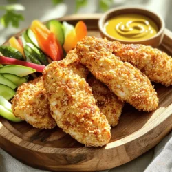 - 450 g Hühnerbrust, in Streifen geschnitten - 240 ml Buttermilch - 120 g Weizenmehl - 120 g Semmelbrösel (vorzugsweise Panko für extra Knusprigkeit) - 1 Teelöffel Knoblauchpulver - 1 Teelöffel Zwiebelpulver - 1 Teelöffel Paprika - 1/2 Teelöffel Cayennepfeffer (optional für zusätzliche Schärfe) - Salz und Pfeffer nach Geschmack - Kochspray Für dieses Rezept wähle ich frische Hühnerbrust. Sie gibt den besten Geschmack und Textur. Die Buttermilch hilft, das Hühnchen zart zu machen. Ich lasse das Hühnchen mindestens 30 Minuten darin ziehen. So wird es saftig und lecker. Die Gewürze sind wichtig. Knoblauchpulver und Paprika geben einen tollen Geschmack. Cayennepfeffer sorgt für einen kleinen Kick. Ich empfehle, die Mischung gut zu vermengen. Das sorgt für eine gleichmäßige Würze. Die Semmelbrösel sind der Schlüssel für die Knusprigkeit. Panko ist mein Favorit, da es besonders knusprig wird. Das ist die Basis für unsere knusprigen Hühnchenstreifen. Vergessen Sie nicht das Kochspray! Es hilft, die Streifen schön braun zu machen. Diese Zutaten sind einfach zu finden und machen das Rezept zu einem Hit. Für die vollständige Rezeptanleitung, schauen Sie sich die "Krosse Air Fryer Hühnchenstreifen" an. Um das Hühnchen zart zu machen, benutze ich Buttermilch. Sie hilft, das Fleisch saftig zu halten. Gib die Hühnerstreifen in eine große Schüssel mit 240 ml Buttermilch. Decke die Schüssel ab und stelle sie für mindestens 30 Minuten in den Kühlschrank. Wenn du mehr Zeit hast, lasse das Hühnchen über Nacht marinieren. So wird es noch zarter. Jetzt bereite ich die Panierstation vor. In einer flachen Schüssel mische ich 120 g Weizenmehl mit 1 Teelöffel Knoblauchpulver, 1 Teelöffel Zwiebelpulver, 1 Teelöffel Paprika, Cayennepfeffer, Salz und Pfeffer. In einer zweiten Schüssel lege ich 120 g Semmelbrösel bereit. Panko-Semmelbrösel sind ideal für extra Knusprigkeit. Nun kommt der spannende Teil, das Panieren. Nimm einen Hühnchenstreifen aus der Buttermilch. Lass die überschüssige Buttermilch abtropfen. Wälze den Streifen in der Mehlmischung, bis er gut bedeckt ist. Schüttle das überschüssige Mehl ab. Tauche den Streifen erneut in die Buttermilch und wälze ihn dann in den Semmelbröseln. Wiederhole diesen Schritt für alle Hühnchenstreifen. Mehrmals tauchen sorgt für eine tolle Panade. Heize den Air Fryer auf 200°C vor. Das dauert etwa 5 Minuten. Besprühe den Korb leicht mit Kochspray und lege die Hühnchenstreifen in einer einzigen Schicht hinein. Achte darauf, dass sie sich nicht berühren. Sprühe die Oberseite der Hühnchenstreifen mit etwas mehr Kochspray ein. So werden sie gleichmäßig knusprig. Frittiere die Hühnchenstreifen für 10-12 Minuten bei 200°C. Wende sie nach der Hälfte der Zeit, damit sie gleichmäßig garen. Die Innentemperatur sollte 75°C erreichen. Nimm die Hühnchenstreifen aus dem Air Fryer und lasse sie ein paar Minuten ruhen, bevor du sie servierst. So bleibt die Panade knusprig und das Hühnchen saftig. Für das vollständige Rezept, schau dir die krosse Air Fryer Hühnchenstreifen an. Verwenden Sie frische Zutaten für die besten Ergebnisse. Frisches Hühnchen hat mehr Geschmack und Zartheit. Achten Sie darauf, hochwertige Buttermilch zu wählen. Diese macht das Hühnchen besonders saftig. Um die Knusprigkeit zu verbessern, nutzen Sie Panko-Semmelbrösel. Diese sind gröber und sorgen für mehr Crunch. Sprühen Sie die Hühnchenstreifen vor dem Frittieren leicht mit Kochspray ein. Das hilft, eine goldene Farbe zu erzielen. Für das Hühnchen empfehle ich, gleichmäßige Streifen zu schneiden. So garen die Stücke gleichmäßig. Marinieren Sie das Hühnchen mindestens 30 Minuten in Buttermilch. Wenn Sie mehr Zeit haben, lassen Sie es über Nacht marinieren. Das macht das Hühnchen noch zarter. Sie können auch andere Marinaden ausprobieren. Eine Mischung aus Joghurt und Gewürzen gibt einen tollen Geschmack. Eine einfache Sojasoße mit Honig bringt eine süße Note. Für die besten Dips passen Honigsenf und Barbecue-Sauce gut. Diese ergänzen die Geschmackstiefe der Hühnchenstreifen. Auch ein frischer Salat ist eine tolle Beilage. Er bringt Farbe und Frische auf den Teller. Achten Sie auf eine schöne Anordnung der Hühnchenstreifen. Legen Sie sie in einer fächerartigen Form auf einen großen Teller. Garnieren Sie mit frischen Kräutern oder Zitronenscheiben für den letzten Schliff. {{image_4}} Du kannst die Gewürze leicht anpassen, um verschiedene Geschmäcker zu treffen. Zum Beispiel ist es interessant, Kreuzkümmel oder Oregano hinzuzufügen. Diese Gewürze bringen eine neue Dimension in den Geschmack. Falls du es schärfer magst, füge mehr Cayennepfeffer hinzu. Probiere auch Chilipulver oder sogar scharfe Sauce. Das gibt deinen Hühnchenstreifen einen aufregenden Kick. Wenn du glutenfrei essen möchtest, ersetze das Weizenmehl durch Mandelmehl oder Reismehl. Diese Optionen sind leicht und machen die Panade knusprig. Für vegane Varianten kannst du Tofu oder Seitan verwenden. Marinier diese in Buttermilch oder einer pflanzlichen Alternative. Dann panierst du sie wie im Rezept beschrieben. Beliebte Beilagen sind Pommes, Salat oder Gemüse. Diese passen gut zu den Hühnchenstreifen. Für saisonale Beilagen kannst du im Sommer frische Tomatensalate oder im Winter geröstete Wurzelgemüse servieren. Dips wie Honigsenf oder BBQ-Sauce sind klasse Begleiter. Sie machen das Essen noch leckerer und interessanter. Für die vollständige Rezeptanleitung schaue dir die krosse Air Fryer Hühnchenstreifen an. Um die Hühnchenstreifen frisch zu halten, bewahre sie im Kühlschrank auf. Die optimale Lagertemperatur liegt bei 4°C. Verwende einen luftdichten Behälter, um die Feuchtigkeit zu bewahren. So bleiben die Streifen bis zu drei Tage genießbar. Du kannst auch einen Ziploc-Beutel nutzen, um Platz zu sparen. Achte darauf, die Luft herauszudrücken, bevor du ihn schließt. Die besten Methoden zum Aufwärmen sind der Air Fryer oder der Ofen. Stelle den Air Fryer auf 180°C ein und erhitze die Streifen für etwa 5 Minuten. So bleiben sie knusprig. Alternativ kannst du den Ofen auf 200°C vorheizen und die Hühnchenstreifen 10 Minuten auf einem Backblech erwärmen. Für andere Gerichte kannst du die Hühnchenstreifen auch in Salate oder Wraps verwenden. Sie passen gut in Tortillas mit frischem Gemüse und Sauce. Du kannst sie auch als Topping für Pizza verwenden oder in einer Pasta-Sauce integrieren. So bleibt das Essen spannend und lecker. Die Hühnchenstreifen bleiben im Kühlschrank etwa drei bis vier Tage frisch. Legen Sie sie in einen luftdichten Behälter. So bleibt die Feuchtigkeit erhalten. Achten Sie darauf, das Hühnchen nicht zu lange aufzubewahren. Wenn es alt riecht oder die Farbe ändert, werfen Sie es weg. Sicherheit geht vor. Um sicherzustellen, dass die Hühnchenstreifen durchgegart sind, verwenden Sie ein Fleischthermometer. Die Innentemperatur sollte mindestens 75°C betragen. Stecken Sie das Thermometer in die dickste Stelle des Hühnchens. Wenn Sie kein Thermometer haben, schneiden Sie ein Stück auf. Das Fleisch sollte innen weiß und saftig sein. Ja, Sie können das Rezept leicht anpassen. Verdoppeln oder verdreifachen Sie die Zutaten, um mehr Hühnchenstreifen zu machen. Achten Sie darauf, die Garzeit zu überprüfen. Wenn der Air Fryer voll ist, kann es länger dauern, bis alles gar ist. Machen Sie die Hühnchenstreifen in Chargen, wenn nötig. Wenn die Hühnchenstreifen nicht knusprig sind, überprüfen Sie die Panade. Benutzen Sie Panko-Semmelbrösel für mehr Knusprigkeit. Stellen Sie sicher, dass Sie genug Kochspray verwenden. Zu viel Feuchtigkeit kann die Knusprigkeit beeinträchtigen. Lassen Sie auch genug Platz zwischen den Streifen im Air Fryer. Die vollständige Rezeptanleitung finden Sie in den "Krossen Air Fryer Hühnchenstreifen" . Diese Anleitung führt Sie Schritt für Schritt durch den Prozess. So gelingt Ihnen das perfekte Gericht! Zusammenfassend haben wir die besten Zutaten für knusprige Hühnchenstreifen besprochen. Wir haben die Marinierung, Panierung und das Frittieren im Air Fryer behandelt. Die Tipps und Tricks garantieren optimale Ergebnisse. Variationen wie glutenfreie oder vegane Optionen erweitern die Möglichkeiten. Achten Sie auf Lagerung und Aufwärmmethoden, um die Reste schmackhaft zu halten. Genießen Sie diese köstlichen Hühnchenstreifen mit verschiedenen Dips und Beilagen. Experimentieren Sie und finden Sie Ihre Lieblingsversion!