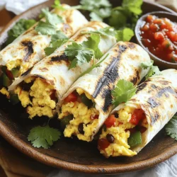 Hier sind die Zutaten für die Frühstücksburritos: - 4 große Weizentortillas - 6 große Eier - 1 Tasse geriebener Käse (Cheddar oder eine mexikanische Käsemischung) - 1 Tasse gekochte schwarze Bohnen (aus der Dose oder selbstgemacht) - 1 kleine rote Paprika, gewürfelt - 1 kleine grüne Paprika, gewürfelt - 1 kleine Zwiebel, gewürfelt - 1 Teelöffel Olivenöl - 1 Teelöffel gemahlener Kreuzkümmel - 1 Teelöffel Knoblauchpulver - Salz und Pfeffer nach Geschmack - Frischer Koriander, gehackt (zur Garnitur) - Salsa oder scharfe Soße (zum Servieren) Ich empfehle, frische Zutaten auf dem lokalen Markt zu kaufen. Dort findest du oft die besten Gemüse. Achte auf frische, knackige Paprika und Zwiebeln. Die Eier sollten frisch sein, um den besten Geschmack zu erzielen. Wenn du Käse kaufst, wähle eine Sorte, die gut schmilzt, wie Cheddar oder eine mexikanische Mischung. Diese Zutaten findest du auch in Supermärkten, die auf frische Lebensmittel spezialisiert sind. Die Hauptzutaten bieten viele Nährstoffe: - Eier: Hoch in Protein, gut für den Muskelaufbau. - Schwarze Bohnen: Reich an Ballaststoffen, gut für die Verdauung. - Paprika: Fülle deinen Körper mit Vitamin C und Antioxidantien. - Käse: Bietet Kalzium für starke Knochen. Diese Burritos sind nicht nur lecker, sondern auch nahrhaft. Sie geben dir die Energie, die du für den Tag brauchst. Bereite sie mit frischen, gesunden Zutaten zu, um das Beste herauszuholen. Du kannst die vollständige Anleitung im Full Recipe finden. Zuerst sammeln wir alle Zutaten. Du brauchst: - 4 große Weizentortillas - 6 große Eier - 1 Tasse geriebener Käse (Cheddar oder eine mexikanische Käsemischung) - 1 Tasse gekochte schwarze Bohnen (aus der Dose oder selbstgemacht) - 1 kleine rote Paprika, gewürfelt - 1 kleine grüne Paprika, gewürfelt - 1 kleine Zwiebel, gewürfelt - 1 Teelöffel Olivenöl - 1 Teelöffel gemahlener Kreuzkümmel - 1 Teelöffel Knoblauchpulver - Salz und Pfeffer nach Geschmack - Frischer Koriander, gehackt (zur Garnitur) - Salsa oder scharfe Soße (zum Servieren) Sorge dafür, dass alles frisch ist. Die frischen Zutaten sorgen für den besten Geschmack. Jetzt kommen wir zum Kochen. Erhitze das Olivenöl in einer großen Pfanne bei mittlerer Hitze. Gib die gewürfelte Zwiebel und die Paprika in die Pfanne. Brate sie etwa 5 Minuten an, bis sie weich sind. Rühre ab und zu um. In einer Schüssel verquirlst du die Eier mit Kreuzkümmel, Knoblauchpulver, Salz und Pfeffer. Gieße die Eier in die Pfanne zu den Gemüse. Rühre vorsichtig, bis die Eier fest, aber noch cremig sind. Füge die gekochten schwarzen Bohnen und den geriebenen Käse hinzu. Mische alles gut, bis der Käse schmilzt. Jetzt ist es Zeit, die Burritos zusammenzustellen. Erwärme die Tortillas in einer separaten, trockenen Pfanne für etwa 30 Sekunden auf jeder Seite. Lege eine gute Portion der Eimischung in die Mitte jeder Tortilla. Klappe die Seiten über die Füllung und rolle den Burrito von unten nach oben ein, um ihn zu schließen. Wiederhole dies mit den restlichen Tortillas und der Füllung. Wenn du magst, kannst du die Burritos in der Pfanne grillen. Das gibt ihnen eine knusprige Außenseite. Erhitze die Burritos für etwa 2-3 Minuten auf jeder Seite. Das sorgt für einen leckeren Crunch! Jetzt sind deine Frühstücksburritos bereit. Du kannst sie diagonal schneiden und mit frischem Koriander garnieren. Serviere sie mit Salsa oder scharfer Soße. Das Rezept ist einfach und macht dein Frühstück besonders! Du findest das vollständige Rezept unter dem Titel "Morgen Sonnenstrahlen Frühstücksburritos". Um die besten Tex-Mex-Flavors zu erhalten, nutze frische Zutaten. Frische Paprika und Zwiebeln bringen mehr Geschmack. Auch die Gewürze sind wichtig. Verwende Kreuzkümmel und Knoblauchpulver großzügig. Diese Gewürze geben einen tollen Geschmack. Füge einen Spritzer Limettensaft hinzu, um die Aromen zu heben. Experimentiere mit frischem Koriander für eine leckere Note. Ein häufiger Fehler ist, die Eier zu lange zu kochen. Sie sollten weich und cremig bleiben. Achte darauf, die Tortillas nicht zu überhitzen. Sie sollten warm und geschmeidig sein, aber nicht knusprig. Ein weiterer Fehler ist, die Burritos zu voll zu machen. Halte die Füllung in Maßen, damit du sie gut rollen kannst. Wenn du sie zu fest füllst, reißen sie leicht. Wenn du die klassischen Zutaten ändern möchtest, gibt es viele Optionen. Nutze statt Eier eine Mischung aus Tofu für eine vegane Variante. Ersetze schwarze Bohnen durch Kidneybohnen oder Linsen. Du kannst auch verschiedene Käsesorten ausprobieren, wie Feta oder Ziegenkäse. Für mehr Geschmack füge Jalapeños oder Avocado hinzu. Diese Alternativen machen die Burritos spannend und lecker. {{image_4}} Um eine vegetarische Version der Frühstücksburritos zu machen, lasse die Eier weg und nutze mehr Gemüse. Du kannst zum Beispiel Spinat, Zucchini oder Pilze hinzufügen. Diese Gemüsesorten geben den Burritos Geschmack und Nährstoffe. Denke daran, die Bohnen als Proteinquelle zu behalten. Sie machen die Burritos sättigender und lecker. Du kannst die Burritos ganz nach deinem Geschmack anpassen. Hier sind einige Ideen für zusätzliche Füllungen: - Avocado oder Guacamole für Cremigkeit - Salsa für einen frischen Kick - Jalapeños für mehr Schärfe - Rote Zwiebeln für einen süßlichen Geschmack - Mais für eine süße Note Jede Füllung bringt neuen Geschmack. Experimentiere und finde deine Lieblingskombination! Die Gewürze machen einen großen Unterschied. Du kannst mit verschiedenen Gewürzen arbeiten, um den Geschmack zu verändern. Zum Beispiel: - Paprika für eine rauchige Note - Chili-Pulver für mehr Schärfe - Oregano für einen mediterranen Touch Mit diesen Gewürzen kannst du die Burritos an verschiedene Küchen anpassen. Du kannst auch frisch gehackten Koriander für mehr Frische hinzufügen. Für das genaue Rezept und die Zubereitung schaue dir das Full Recipe an. Diese Variationen geben dir viele Möglichkeiten, um deine Frühstücksburritos zu genießen! Um deine Frühstücksburritos frisch zu halten, lege sie in einen luftdichten Behälter. Stelle sicher, dass sie gut verpackt sind. So bleiben sie saftig und lecker. Du kannst sie auch in Alufolie wickeln. Das schützt sie vor dem Austrocknen. Lagere die Burritos im Kühlschrank, wenn du sie innerhalb von 3 bis 4 Tagen essen willst. Um die Burritos aufzuwärmen, nutze eine Mikrowelle oder eine Pfanne. In der Mikrowelle dauert es etwa 1 bis 2 Minuten. Wickel die Burritos in ein feuchtes Papiertuch. So bleiben sie nicht trocken. In der Pfanne erhitzt du sie bei mittlerer Hitze für 5 bis 7 Minuten. Wende sie regelmäßig, damit sie gleichmäßig warm werden. Die Burritos halten sich im Kühlschrank für 3 bis 4 Tage. Wenn du sie länger aufbewahren möchtest, friere sie ein. In einem Gefrierbeutel bleiben sie bis zu 3 Monate frisch. Du kannst sie direkt aus dem Gefrierfach aufwärmen. Achte darauf, sie gut zu verpacken, damit kein Frost eintreten kann. Verwende Reste kreativ; mache einen Burrito-Auflauf oder schneide die Burritos klein für einen leckeren Salat. Du kannst Eier durch Tofu ersetzen. Tofu hat eine ähnliche Textur. Zerbrich ihn in kleine Stücke und brate ihn in der Pfanne. Füge Gemüse wie Paprika und Zwiebeln hinzu. Würze mit Salz, Pfeffer und etwas Kurkuma. So erhältst du eine leckere, ei-freie Füllung. Du kannst auch Avocado oder Hummus für eine cremige Konsistenz nutzen. Das macht deinen Burrito nahrhaft und schmackhaft. Ja, die Burritos können sehr gut eingefroren werden. Wickel sie fest in Folie oder Packpapier ein. So bleiben sie frisch. Du kannst sie bis zu drei Monate im Gefrierfach aufbewahren. Wenn du sie essen möchtest, taue sie im Kühlschrank auf. Erhitze sie dann in der Mikrowelle oder Pfanne. So sind sie schnell wieder warm und lecker. Wenn du keinen Käse magst, gibt es viele Alternativen. Du kannst pflanzlichen Käse verwenden. Eine andere Option ist, Guacamole oder Avocado zu verwenden. Diese geben eine cremige Textur. Auch Salsa oder Joghurt sind gute Optionen. Diese bringen Frische und Geschmack in deinen Burrito. Experimentiere mit verschiedenen Zutaten, um deinen perfekten Burrito zu finden. Für mehr Details schaue dir auch das [Full Recipe] an. In diesem Artikel haben wir die besten Zutaten für Frühstücksburritos gefunden. Wir haben besprochen, wo man sie kauft und ihre Nährstoffe. Ich habe auch eine einfache Anleitung gegeben, vom Vorbereiten bis zum Grillen. Tipps helfen, Fehler zu vermeiden, und Variationen bringen frischen Wind hinein. Zum Schluss fanden wir heraus, wie man Burritos lagert und aufwärmt. Gestalte dein Frühstück spannend und lecker. Mit diesen Tipps und Tricks bist du vorbereitet!