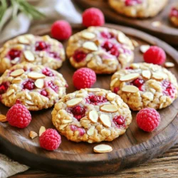 Um diese leckeren Kekse zu machen, brauchst du die folgenden Zutaten: - 240 g Mandelmehl - 45 g Haferflocken (gerollt) - 50 g Kokoszucker - 1/2 Teelöffel Backpulver - 1/4 Teelöffel Salz - 1/2 Teelöffel Vanilleextrakt - 60 g Mandelbutter - 60 ml Ahornsirup - 75 g frische Himbeeren - 30 g Mandelblättchen - Optional: 1 Esslöffel Chiasamen Diese Zutaten sorgen für einen tollen Geschmack und eine gute Textur. Mandelmehl gibt den Keksen ihre Basis. Es ist gesund und glutenfrei. Haferflocken fügen Faserstoffe hinzu und machen die Kekse nahrhafter. Kokoszucker ist eine süße, natürliche Wahl. Die Himbeeren bringen Frische und eine schöne Farbe. Du kannst einige Zutaten nach deinem Geschmack anpassen: - Zucker: Verwende Honig oder Agavendicksaft statt Kokoszucker. - Nüsse: Ersetze die Mandelblättchen durch Walnüsse oder Haselnüsse. - Früchte: Nutze andere Beeren wie Blaubeeren oder Erdbeeren. - Chiasamen: Lass sie weg, wenn du sie nicht magst oder keine hast. Diese Alternativen ermöglichen es dir, die Kekse an deine Vorlieben anzupassen. Es macht Spaß, neue Kombinationen auszuprobieren! Jede Portion enthält etwa: - Kalorien: 150 - Fett: 8 g - Kohlenhydrate: 18 g - Eiweiß: 4 g - Ballaststoffe: 2 g Diese Nährwerte können leicht variieren, je nach den genutzten Zutaten. Diese Kekse sind eine gesunde Wahl zum Frühstück oder Snack. Sie bieten gute Fette, Ballaststoffe und einen süßen Geschmack. Wenn du mehr über die Nährstoffe wissen möchtest, schaue dir die vollständige Rezeptur an. Zuerst heize deinen Ofen auf 175 °C vor. Lege ein Backblech mit Backpapier aus. Diese Schritte sind wichtig, damit die Kekse gleichmäßig backen. Nimm eine große Rührschüssel und vermenge die trockenen Zutaten. Dazu gehören Mandelmehl, Haferflocken, Kokoszucker, Backpulver und Salz. Mische alles gut durch. So bekommen die Kekse einen tollen Geschmack. In einer separaten Schüssel gib die Mandelbutter, den Ahornsirup und den Vanilleextrakt. Rühre alles gut um, bis die Mischung schön glatt ist. Diese feuchten Zutaten geben den Keksen ihre Süße und Textur. Gib die feuchte Mischung zu den trockenen Zutaten. Rühre alles vorsichtig um, bis sie gerade so vermischt sind. Achte darauf, den Teig nicht zu übermischen. Sonst werden die Kekse zäh. Mit einem Esslöffel forme kleine Portionen des Teigs. Setze sie auf das Backblech und lasse genug Platz zwischen ihnen. Drücke die Oberseiten leicht flach. Backe die Kekse 12-15 Minuten. Sie sind fertig, wenn die Ränder goldbraun sind. Lass die Kekse nach dem Backen kurz abkühlen, bevor du sie auf ein Kuchengitter legst. Um die perfekte Konsistenz zu erreichen, achte auf die Zutaten. Mandelmehl gibt den Keksen eine feine Textur. Die Haferflocken sorgen für einen guten Biss. Mische die trockenen Zutaten gut, damit alles gleichmäßig verteilt ist. Füge die feuchten Zutaten langsam hinzu. Dies hilft, einen gleichmäßigen Teig zu erhalten. Die Backzeit und Temperatur sind sehr wichtig. Stelle deinen Ofen auf 175 °C ein. Backe die Kekse für 12-15 Minuten. Die Ränder sollten goldbraun sein, aber die Mitte bleibt weich. Wenn du sie zu lange backst, werden sie hart. Überprüfe die Kekse nach 12 Minuten, um sicherzugehen. Übermische den Teig nicht, nachdem du die feuchten Zutaten hinzugefügt hast. Ein sanftes Mischen reicht aus, um die Zutaten zu kombinieren. Übermäßiges Rühren führt zu harten Keksen. Hebe die Himbeeren und Mandelblättchen vorsichtig unter. Dies bewahrt die Frische der Himbeeren und die Knusprigkeit der Nüsse. {{image_4}} Du kannst die Himbeeren in diesen Keksen leicht ändern. Probiere andere Früchte wie Heidelbeeren oder Erdbeeren. Diese Früchte bringen frische Aromen. Du kannst auch Trockenfrüchte wie Cranberries oder Aprikosen verwenden. Für mehr Knusprigkeit füge Walnüsse oder Haselnüsse hinzu. So wird jeder Biss spannend und lecker! Wenn du eine glutenfreie Option möchtest, ist das einfach. Nutze statt Mandelmehl eine Mischung aus glutenfreiem Mehl. Achte darauf, dass die Haferflocken auch glutenfrei sind. Diese Anpassungen helfen, die Kekse für alle zugänglich zu machen. Sie schmecken trotzdem toll und bleiben weich und saftig. Du kannst das Süßungsmittel nach deinem Geschmack ändern. Wenn du weniger Zucker willst, reduziere den Kokoszucker. Honig oder Agavendicksaft sind auch gute Alternativen. Denke daran, dass dies die Konsistenz der Kekse leicht verändern kann. Teste einfach, was dir am besten gefällt. Du kannst auch einen Teil des Zuckers durch reife Bananen ersetzen. So erhältst du einen süßen und gesunden Snack. Für das vollständige Rezept schaue dir die [Full Recipe] an. Um die frisch gebackenen Himbeer-Mandel Frühstücks-Cookies richtig zu lagern, lege sie in einen luftdichten Behälter. So bleiben sie frisch und lecker. Du kannst auch ein Stück Brot in den Behälter legen. Das hilft, die Kekse weich zu halten. Im Kühlschrank halten die Kekse etwa eine Woche. Wenn du sie länger aufbewahren willst, friere sie einfach ein. In einem gut verschlossenen Behälter bleiben sie bis zu drei Monate frisch. Zum Auftauen lege die Kekse einfach bei Raumtemperatur für eine Stunde. Das Servieren dieser Kekse ist ganz leicht. Du kannst sie einfach auf einen Teller legen. Füge frische Himbeeren oder Mandeln hinzu, um sie schön zu dekorieren. Das macht die Präsentation noch ansprechender. Diese Kekse passen auch gut zu einem Glas Mandelmilch. So hast du ein schnelles und gesundes Frühstück! Du kannst die Kekse in einem luftdichten Behälter aufbewahren. Sie bleiben frisch für bis zu einer Woche. Wenn du sie länger lagern möchtest, lege sie in den Gefrierschrank. So bleiben sie bis zu drei Monate gut. Ja, du kannst die Himbeeren durch andere Früchte ersetzen. Blaubeeren, Erdbeeren oder getrocknete Früchte sind tolle Optionen. Achte darauf, die Früchte nicht zu zerdrücken, damit die Kekse gut halten. Ja, diese Kekse sind vegan. Sie enthalten kein Ei oder Milchprodukte. Stattdessen verwenden wir Mandelbutter und Ahornsirup. So sind sie lecker und pflanzlich. Das Rezept ergibt etwa 12 Kekse. Du kannst die Menge leicht erhöhen, indem du die Zutaten verdoppelst. So hast du mehr von diesen köstlichen Keksen zum Genießen. Schau dir das [Full Recipe](#) für alle Details an. In diesem Artikel haben wir die besten Himbeer-Mandel Frühstücks-Cookies entdeckt. Wir haben die Hauptzutaten besprochen und wie du sie anpassen kannst. Die Schritt-für-Schritt-Anleitung zeigt dir, wie du die Kekse selber machen kannst. Tipps zur Konsistenz und Variationen bringen dir noch mehr Ideen. Denke daran, die Kekse gut aufzubewahren. Sie sind lecker und einfach zu machen. Probiere dein eigenes Rezept aus! Du wirst es lieben!