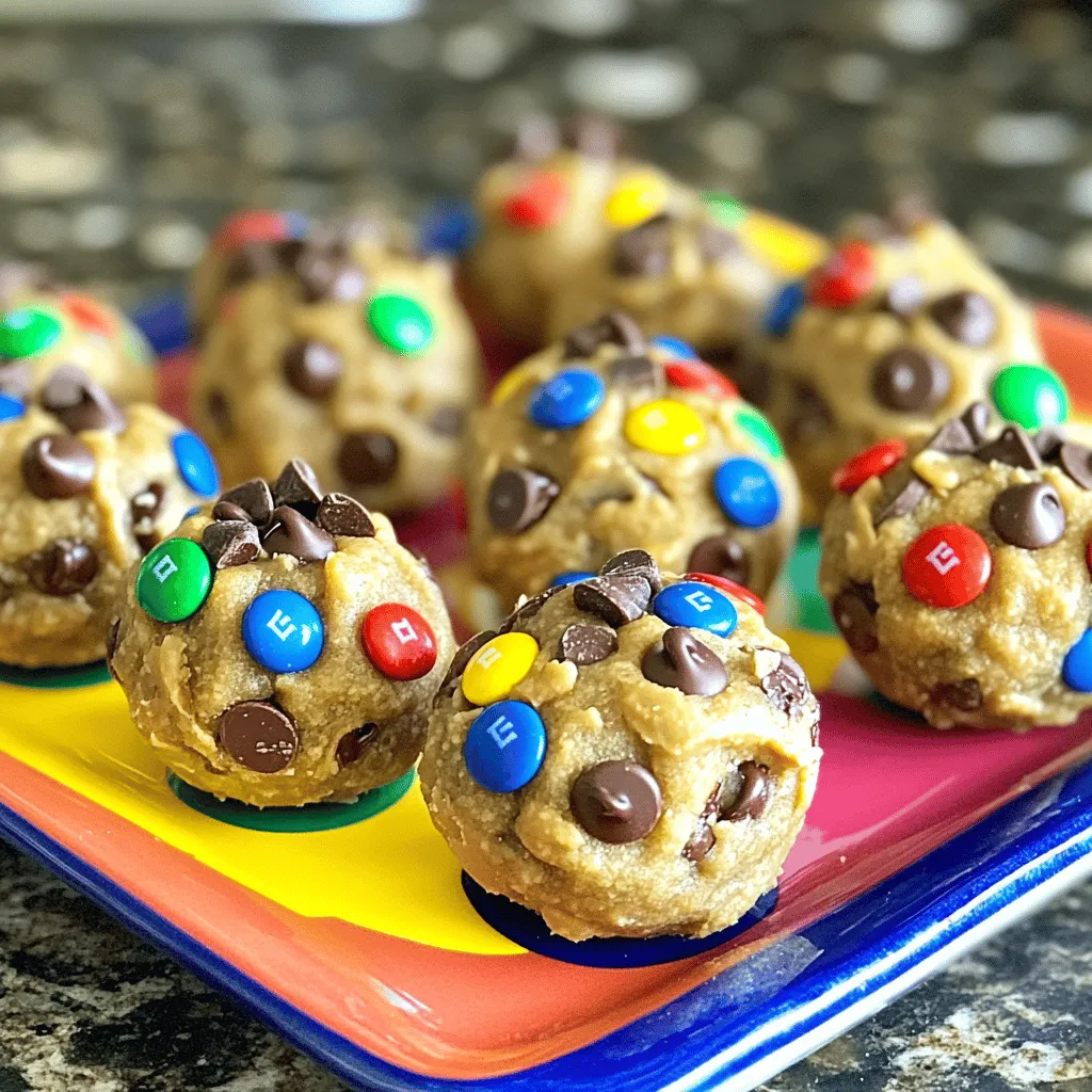 Für die No Bake Monster Cookie Energy Bites brauchst du eine einfache Liste von Zutaten: - 1 Tasse Haferflocken (gerollt) - 1/2 Tasse cremige Erdnussbutter - 1/3 Tasse Honig oder Ahornsirup - 1/4 Tasse Mini-Schokoladenstückchen - 1/4 Tasse M&M's oder bunte Schokoladenbonbons - 1/4 Tasse gemahlene Leinsamen - 1/2 Teelöffel Vanilleextrakt - Eine Prise Meersalz Diese Zutaten sind nahrhaft und geben dir einen großen Energiekick. Wenn du spezielle Diätvorgaben hast, gibt es einige Alternativen. Zum Beispiel kannst du: - Erdnussbutter durch Mandelbutter ersetzen, wenn du Nüsse magst. - Honig durch Agavendicksaft ersetzen, wenn du vegan bist. - Die Schokoladenstückchen durch getrocknete Früchte tauschen, um einen fruchtigen Geschmack zu bekommen. Diese Optionen helfen dir, die Bites nach deinem Geschmack zu gestalten. Um frische Zutaten zu kaufen, gehe zu einem lokalen Markt oder Supermarkt. Achte auf: - Haferflocken: Sie sollten ungesüßt und ohne Zusatzstoffe sein. - Erdnussbutter: Wähle eine Marke, die nur Erdnüsse enthält. - Leinsamen: Kaufe gemahlene Leinsamen, um die Nährstoffe besser aufzunehmen. Achte beim Kauf immer auf das Haltbarkeitsdatum. So stellst du sicher, dass deine Energie-Bites frisch und lecker sind. Zuerst sammeln wir alle Zutaten. Du brauchst: - 1 Tasse Haferflocken (gerollt) - 1/2 Tasse cremige Erdnussbutter - 1/3 Tasse Honig oder Ahornsirup - 1/4 Tasse Mini-Schokoladenstückchen - 1/4 Tasse M&M's oder bunte Schokoladenbonbons - 1/4 Tasse gemahlene Leinsamen - 1/2 Teelöffel Vanilleextrakt - Eine Prise Meersalz Stelle sicher, dass alles frisch ist. Dies macht einen großen Unterschied im Geschmack. Nimm eine große Schüssel und gib die Haferflocken, die gemahlenen Leinsamen und das Meersalz hinein. Mische sie gut. In einer anderen Schüssel rührst du die Erdnussbutter, den Honig (oder Ahornsirup) und den Vanilleextrakt zusammen. Es ist wichtig, dass alles gut vermischt ist. Dann gib diese feuchte Mischung zu den trockenen Zutaten. Rühre alles gründlich um, bis du eine einheitliche Masse hast. Jetzt ist es Zeit, die Schokoladenstückchen und M&M's hinzuzufügen. Füge sie vorsichtig hinzu und falte sie unter die Mischung. Jetzt kommt der spaßige Teil: das Formen. Nimm etwa einen Esslöffel der Mischung. Rolle es mit deinen Händen zu einer kleinen Kugel. Wenn die Mischung zu klebrig ist, befeuchte deine Hände leicht mit Wasser. Das hilft dir, die Bites besser zu formen. Lege die geformten Kugeln auf ein mit Backpapier ausgelegtes Blech oder einen Teller. Stelle die Energie-Bites für mindestens 30 Minuten in den Kühlschrank. So werden sie fest und bereit zum Genießen. Für die vollständige Anleitung, schaue dir das [Full Recipe] an. Ein häufiger Fehler ist, die Zutaten nicht gut zu vermengen. Wenn du die trockenen und feuchten Zutaten nicht gut mischst, bleiben Klumpen. Achte darauf, dass alles gleichmäßig verteilt ist. Ein weiterer Fehler ist, die Mischung nicht fest genug zu formen. Wenn die Bites zu locker sind, bröckeln sie. Stelle sicher, dass du gut andrückst, wenn du die Kugeln formst. Um die perfekte Konsistenz zu erreichen, achte darauf, die richtige Menge Erdnussbutter und Honig zu verwenden. Diese Zutaten halten die Bites zusammen. Wenn deine Mischung zu trocken ist, füge einen Esslöffel mehr Honig hinzu. Ist sie zu klebrig? Befeuchte deine Hände mit Wasser, bevor du die Kugeln formst. So bleibt alles handlich und macht Spaß! Für die Zubereitung brauchst du nur wenige Küchenwerkzeuge. Eine große Schüssel ist wichtig, um die Zutaten zu mischen. Ein Schneebesen hilft, die Erdnussbutter und den Honig gut zu vermengen. Nutze einen Esslöffel, um gleichmäßige Portionen der Mischung abzuheben. Ein Backblech mit Backpapier erleichtert das Kühlen der Energie-Bites. Diese einfachen Werkzeuge machen alles leichter und schneller. Möchtest du mehr über die Zubereitung erfahren? Schau dir das [Full Recipe] an! {{image_4}} Du kannst deine Monster Cookie Energy Bites noch besser machen! Füge für mehr Geschmack einige Zutaten hinzu. Hier sind ein paar Ideen: - Trockenfrüchte: Rosinen oder Cranberries bringen Süße und Frische. - Nüsse: Walnüsse oder Mandeln geben einen tollen Crunch. - Kokosnuss: Geraspelte Kokosnuss sorgt für einen tropischen Touch. - Zimt: Ein Hauch von Zimt gibt einen warmen, würzigen Geschmack. Diese Zusätze machen deine Bites noch leckerer und interessanter! Wenn du Allergien hast, passe das Rezept an! Hier sind einige sichere Alternativen: - Erdnussbutter: Verwende Mandelbutter oder Sonnenblumenbutter. - Honig: Agavendicksaft ist eine süße, vegane Option. - Glutenfreie Haferflocken: Such nach speziellen glutenfreien Haferflocken. Mit diesen Anpassungen kannst du sicher genießen, ohne auf den Geschmack zu verzichten. Experimentiere mit verschiedenen Geschmäckern! Hier sind einige Vorschläge: - Schokoladenliebe: Füge noch mehr Schokoladenstückchen hinzu oder verwende Schokoladenproteinpulver. - Kaffee: Ein Teelöffel Instantkaffee gibt dir einen Koffeinkick. - Karamell: Karamellsauce kann eine süße Note hinzufügen. Das Probieren neuer Geschmäcker macht das Kochen spannend und kreativ. Du kannst immer wieder neue Kombinationen testen! Für das vollständige Rezept schaue dir die [Full Recipe] an. Um die No Bake Monster Cookie Energy Bites frisch zu halten, bewahre sie im Kühlschrank auf. Eine luftdichte Box ist ideal. Das verhindert, dass sie austrocknen oder Gerüche aufnehmen. Halte die Temperatur gleichmäßig kühl. Die Energie-Bites bleiben im Kühlschrank etwa eine Woche lang frisch. Sie sind ein toller Snack für zwischendurch. Nach einer Woche könnten sie ihren Geschmack verlieren. Achte darauf, sie rechtzeitig zu essen. Wenn du mehr Energie-Bites machen möchtest, friere sie ein! Lege die Bites in eine luftdichte Tüte. Achte darauf, die Luft gut herauszudrücken. So bleiben sie bis zu drei Monate haltbar. Zum Essen kannst du sie einfach im Kühlschrank auftauen. Sie sind dann schnell bereit für den Genuss. Das Rezept für die No Bake Monster Cookie Energy Bites ergibt etwa 12 bis 15 Portionen. Jede Portion ist ein kleiner, nahrhafter Snack. Du kannst die Bites nach Bedarf anpassen. Wenn du mehr Gäste hast, verdopple einfach die Zutaten. So hast du genug für alle. Ja, du kannst andere Nüsse verwenden! Mandeln, Walnüsse oder Cashews sind tolle Optionen. Achte darauf, die Nüsse klein zu hacken, damit sie gut in die Mischung passen. Verändere die Nüsse nach deinem Geschmack und deiner Vorliebe. Das macht die Bites noch spannender. Die Energie-Bites sind im Kühlschrank etwa eine Woche haltbar. Bewahre sie in einem luftdichten Behälter auf. Wenn du sie länger aufbewahren möchtest, kannst du sie auch einfrieren. So hast du immer einen gesunden Snack bereit. Die Zubereitung von Energie-Bites ist einfach und macht Spaß. Wir haben die wichtigsten Zutaten und deren Alternativen untersucht. Die Schritt-für-Schritt-Anleitung hilft Ihnen, alles richtig zu machen. Vermeiden Sie häufige Fehler und nutzen Sie die richtigen Werkzeuge. Experimentieren Sie mit verschiedenen Geschmacksrichtungen und lagern Sie Ihre Bites richtig für lange Haltbarkeit. Denken Sie daran, dass kleine Anpassungen große Auswirkungen haben können. Mit diesen Tipps werden Ihre Energie-Bites lecker und gesund. Viel Spaß beim Ausprobieren!