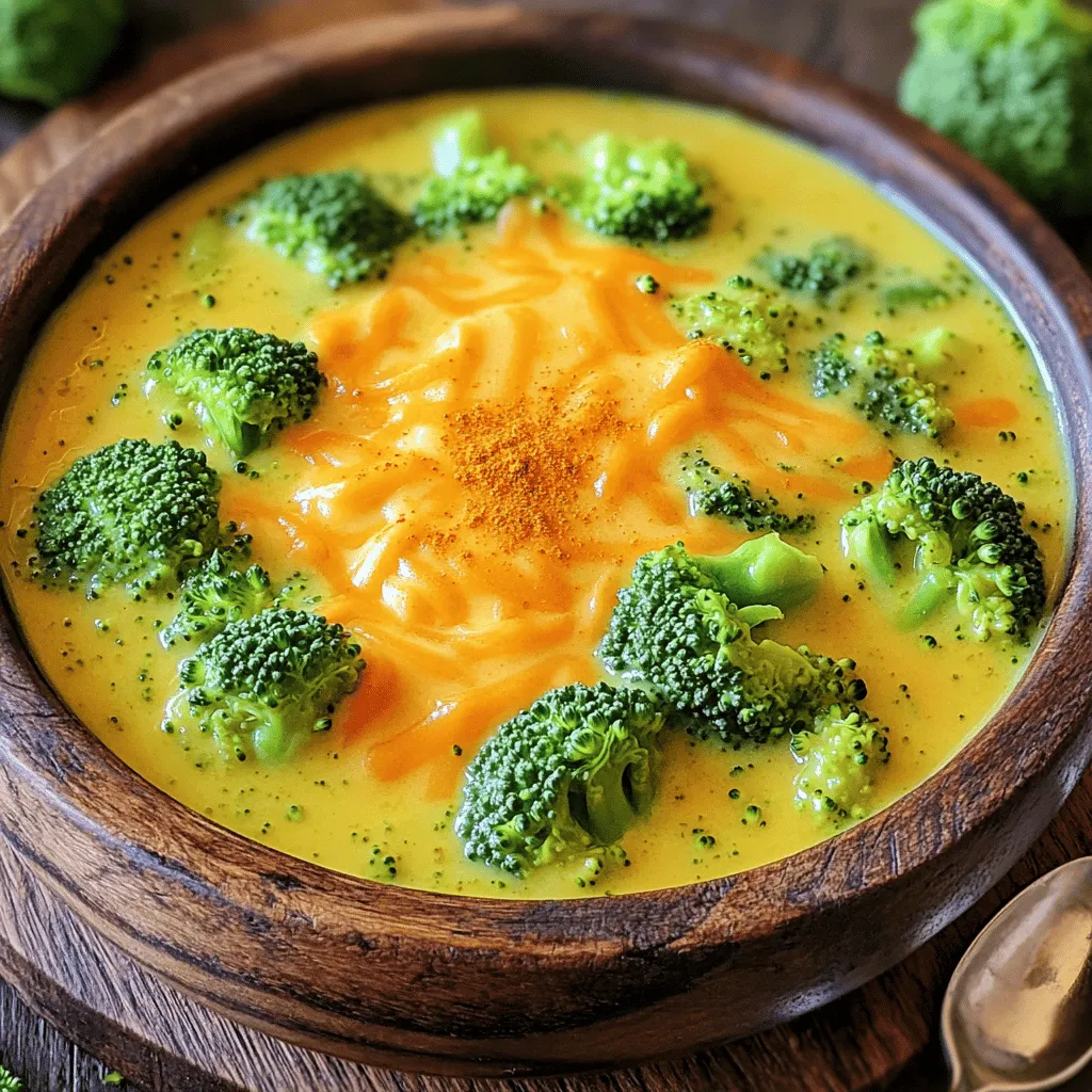 Für die perfekte Copycat Panera Broccoli Cheddar Soup brauchst du einige Hauptzutaten. Diese sind: - 4 Tassen Brokkoliröschen, grob gehackt - 1 Tasse Karotten, gerieben - 1 mittlere Zwiebel, gewürfelt - 2 Knoblauchzehen, fein gehackt - 4 Tassen Gemüsebrühe - 1 Tasse Halb- und Halb-Milch - 2 Tassen geriebener scharfer Cheddar-Käse Diese Zutaten bilden die Basis für deinen cremigen Genuss. Der Brokkoli und die Karotten geben der Suppe eine schöne Farbe und viel Geschmack. Der Cheddar sorgt für die charakteristische Cremigkeit. Um der Suppe den letzten Schliff zu geben, füge ein paar Würzmittel und zusätzliche Zutaten hinzu: - 3 Esslöffel ungesalzene Butter - 3 Esslöffel Weizenmehl - 1 Teelöffel Dijon-Senf - 1/2 Teelöffel Paprika - Salz und Pfeffer nach Geschmack Die Butter und das Mehl helfen, die Suppe zu binden und geben ihr eine glatte Textur. Der Senf sorgt für einen feinen, würzigen Akzent, während Paprika die Aromen abrundet. Achte auf frische Zutaten. Frischer Brokkoli sorgt für den besten Geschmack. Wähle einen Cheddar, der gut schmilzt. Ein scharfer Cheddar bringt mehr Tiefe in den Geschmack. Die Gemüsebrühe sollte klar und ohne Zusatzstoffe sein, um die Aromen nicht zu überdecken. Wenn du auf die Qualität achtest, wird deine Suppe noch besser. Für das vollständige Rezept und die Zubereitung, schau dir die Full Recipe an. Zuerst musst du alle Zutaten bereitstellen. Das macht das Kochen viel einfacher. Hier sind die Zutaten, die du brauchst: - 4 Tassen Brokkoliröschen, grob gehackt - 1 Tasse Karotten, gerieben - 1 mittlere Zwiebel, gewürfelt - 2 Knoblauchzehen, fein gehackt - 4 Tassen Gemüsebrühe - 1 Tasse Halb- und Halb-Milch - 2 Tassen geriebener scharfer Cheddar-Käse - 3 Esslöffel ungesalzene Butter - 3 Esslöffel Weizenmehl - 1 Teelöffel Dijon-Senf - 1/2 Teelöffel Paprika - Salz und Pfeffer nach Geschmack Stelle sicher, dass alles frisch ist. Das sorgt für den besten Geschmack. Die Mehlschwitze ist der Schlüssel zu einer cremigen Suppe. Erhitze einen großen Topf bei mittlerer Hitze. Schmelze die Butter darin. Füge die gewürfelte Zwiebel hinzu und brate sie etwa 4-5 Minuten. Sie sollte glasig und weich werden. Jetzt kommt der Knoblauch. Rühre ihn für eine weitere Minute ein. Das Aroma ist einfach toll. Streue das Mehl gleichmäßig darüber. Rühre kontinuierlich für 2 Minuten, bis die Mischung goldbraun wird. Jetzt fügen wir die Gemüsebrühe hinzu. Gieße sie nach und nach in die Mehlschwitze. Rühre gut, bis keine Klumpen mehr da sind. Lass die Mischung leicht köcheln. Füge die Brokkoliröschen und die geriebenen Karotten hinzu. Wenn du magst, kannst du ein paar Brokkoliröschen für die Garnierung zurückbehalten. Lass alles 15-20 Minuten köcheln, bis das Gemüse zart ist. Jetzt wird es spannend! Rühre die Halb- und Halb-Milch in die Suppe. Füge den Dijon-Senf und die Paprika hinzu. Mische alles gut. Jetzt kommt der Cheddar-Käse. Füge ihn nach und nach hinzu und rühre ständig. Der Käse sollte schmelzen und die Suppe cremig machen. Schmecke mit Salz und Pfeffer ab. Wenn die Suppe zu dick ist, füge mehr Brühe oder Milch hinzu. Wenn du die reservierten Brokkoliröschen hast, gare sie jetzt für 3-4 Minuten. Das sieht hübsch aus, wenn du die Suppe servierst. Jetzt bist du bereit zu genießen! Um die perfekte Konsistenz zu erreichen, ist es wichtig, die Mehlschwitze gut zu machen. Die Mehlschwitze sollte leicht goldbraun sein. Das hilft, die Suppe cremig zu machen. Wenn die Suppe zu dick wird, füge einfach etwas mehr Brühe oder Milch hinzu. Rühre gut um, um Klumpen zu vermeiden. Das macht die Suppe schön glatt. Ein häufiger Fehler ist, das Gemüse zu kochen, bis es zerfällt. Lass die Brokkoliröschen und die Karotten nur so lange kochen, bis sie zart sind. So bleibt der Geschmack frisch. Ein anderer Fehler ist, den Käse zu schnell hinzuzufügen. Füge den Käse langsam hinzu und rühre ständig um. Das sorgt dafür, dass er gut schmilzt und die Suppe nicht klumpig wird. Wenn du den Geschmack anpassen möchtest, kannst du verschiedene Gewürze ausprobieren. Füge einen Hauch von Cayennepfeffer hinzu, wenn du es schärfer magst. Für einen frischeren Geschmack, gib etwas Zitronensaft oder frische Kräuter dazu. Du kannst auch mit der Käsesorte spielen. Verwende milden oder geräucherten Käse für einen anderen Geschmack. So wird deine Suppe einzigartig und lecker! Für die vollständige Anleitung und Zutatenliste, schau dir das Full Recipe an. {{image_4}} Sie können die Brokkoli-Cheddar-Suppe einfach vegetarisch machen. Nutzen Sie Gemüsebrühe statt Hühnerbrühe. Fügen Sie mehr Gemüse hinzu, wie zum Beispiel Zucchini oder Paprika. Diese Optionen machen die Suppe bunt und gesund. Möchten Sie die Suppe abwechslungsreicher gestalten? Fügen Sie Blumenkohl oder Erbsen hinzu. Diese Gemüsesorten ergänzen den Geschmack des Brokkolis. Sie können auch Spinat oder Sellerie verwenden. Diese Optionen machen die Suppe nahrhaft und lecker. Um die Suppe milder zu machen, verwenden Sie weniger Pfeffer und Paprika. Wer es würziger mag, kann mehr Gewürze hinzufügen. Ein Spritzer Zitronensaft kann den Geschmack auffrischen. Experimentieren Sie mit den Gewürzen, bis es zu Ihrem Geschmack passt. Nachdem du deine Copycat Panera Broccoli Cheddar Soup zubereitet hast, lass sie zuerst auf Raumtemperatur abkühlen. Fülle die Suppe dann in einen luftdichten Behälter. So bleibt sie frisch und lecker. Du kannst die Suppe im Kühlschrank bis zu fünf Tage aufbewahren. Achte darauf, dass der Behälter gut verschlossen ist. Das schützt die Aromen und die Qualität. Wenn du mehr Suppe zubereitet hast, kannst du die Reste einfrieren. Fülle die abgekühlte Suppe in gefriergeeignete Beutel oder Behälter. Lass dabei etwas Platz, da die Suppe beim Gefrieren ausdehnt. So vermeidest du, dass der Behälter platzt. Die Suppe hält sich bis zu drei Monate im Gefrierfach. Wenn du bereit bist, sie zu genießen, tau sie über Nacht im Kühlschrank auf. Um die Suppe wieder aufzuwärmen, gib sie in einen Topf bei niedriger bis mittlerer Hitze. Rühre oft um, damit sie gleichmäßig warm wird. Du kannst auch einen Mikrowellenbehälter verwenden. Erwärme die Suppe in 30-Sekunden-Intervallen und rühre dazwischen um. Wenn die Suppe zu dick ist, füge etwas Gemüsebrühe oder Milch hinzu, um die gewünschte Konsistenz zu erreichen. So bleibt sie cremig und schmackhaft. Die Suppe kann bis zu fünf Tage im Kühlschrank halten. Achte darauf, die Suppe in einem luftdichten Behälter zu lagern. So bleibt sie frisch und lecker. Wenn du die Suppe länger aufbewahren möchtest, friere sie ein. Sie kann bis zu drei Monate im Gefrierschrank bleiben. Achte darauf, sie in Portionen zu verpacken. So kannst du sie bei Bedarf einfach auftauen. Ja, du kannst den Cheddar-Käse ersetzen. Verwende zum Beispiel Gouda oder Mozzarella für einen milderen Geschmack. Veganer Käse ist auch eine gute Option, wenn du eine pflanzliche Variante suchst. Achte darauf, dass der Käse gut schmilzt. Das sorgt für die cremige Textur, die wir lieben. Die Suppe passt gut zu frischem Baguette oder knusprigem Brot. Ein gemischter Salat kann auch eine tolle Beilage sein. Wenn du es herzhaft magst, probiere knusprige Cracker. Diese Snacks ergänzen den Geschmack der Suppe perfekt. Wenn du nach etwas Warmem suchst, sind gegrillte Käse-Sandwiches eine großartige Wahl. Zusammenfassend haben wir die Zutaten, Zubereitung und nützliche Tipps für die Suppe behandelt. Ich hoffe, die Schritt-für-Schritt-Anleitung hilft Ihnen, eine leckere Brokkoli-Cheddar-Suppe zu machen. Denken Sie daran, die Zutaten sorgsam auszuwählen und die Konsistenz zu beachten. Variationen sind einfach, um jeden Geschmack zu treffen. Mit korrekter Lagerung bleibt die Suppe frisch. Nutzen Sie die FAQs für Ihre Fragen. Genießen Sie Ihre eigene köstliche Kreation!